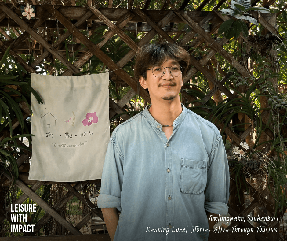 Khun Ping, a new-generation community leader of Tumlungwahn in U-Thong, helping preserve local heritage through community-based tourism. Khun Ping, a new-generation community leader of Tumlungwahn in U-Thong, helping preserve local heritage through community-based tourism.