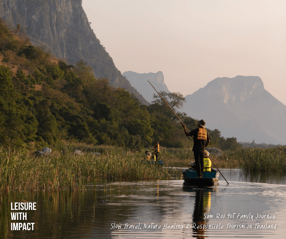 Low-carbon pole boat sunset experience at Sam Roi Yot wetland, Thailand, by SiamRise Travel Low-carbon pole boat sunset experience at Sam Roi Yot wetland, Thailand, by SiamRise Travel