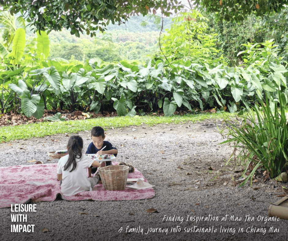 Homkwan and Panhug enjoy colouring beneath a tree at Mae Tha Organic, reflecting SiamRise Travel's belief in inspiring the next generation through sustainable travel. Homkwan and Panhug enjoy colouring beneath a tree at Mae Tha Organic, reflecting SiamRise Travel's belief in inspiring the next generation through sustainable travel.