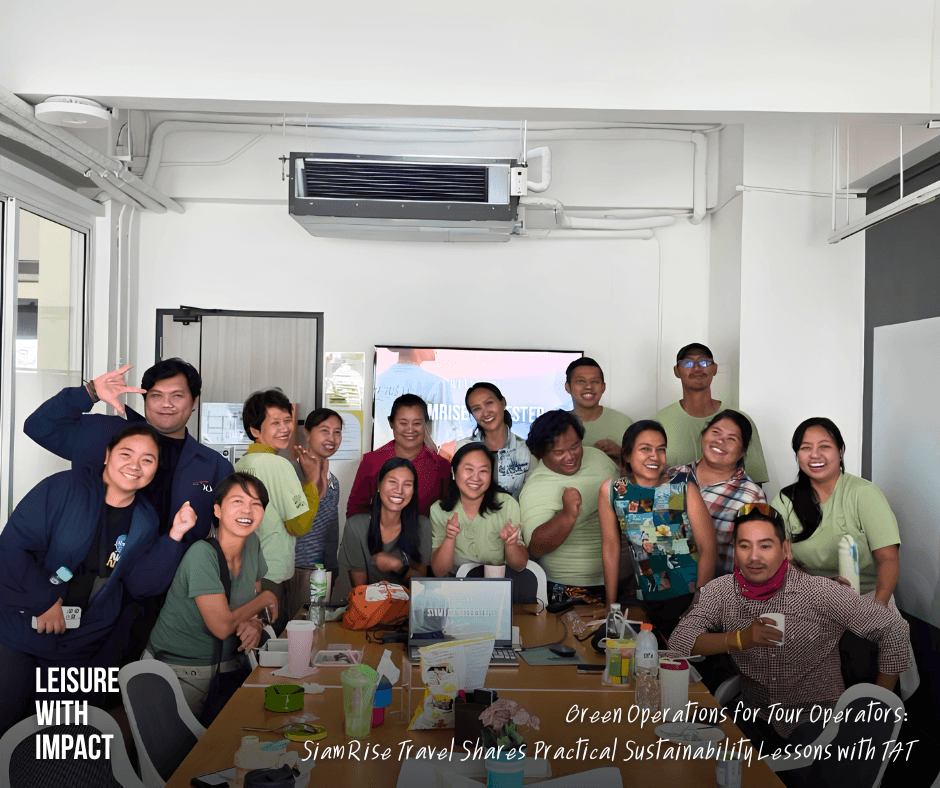 SiamRise Travel team participating in a knowledge-sharing session on sustainable tourism, green operations, and responsible supply chain practices. SiamRise Travel team participating in a knowledge-sharing session on sustainable tourism, green operations, and responsible supply chain practices.