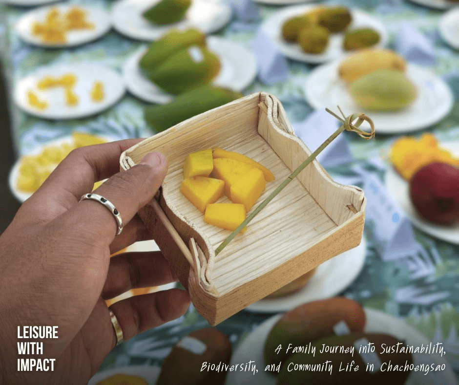 Eco-friendly food containers made from natural materials at Thong Rong Market supporting sustainable tourism and zero plastic waste Eco-friendly food containers made from natural materials at Thong Rong Market supporting sustainable tourism and zero plastic waste