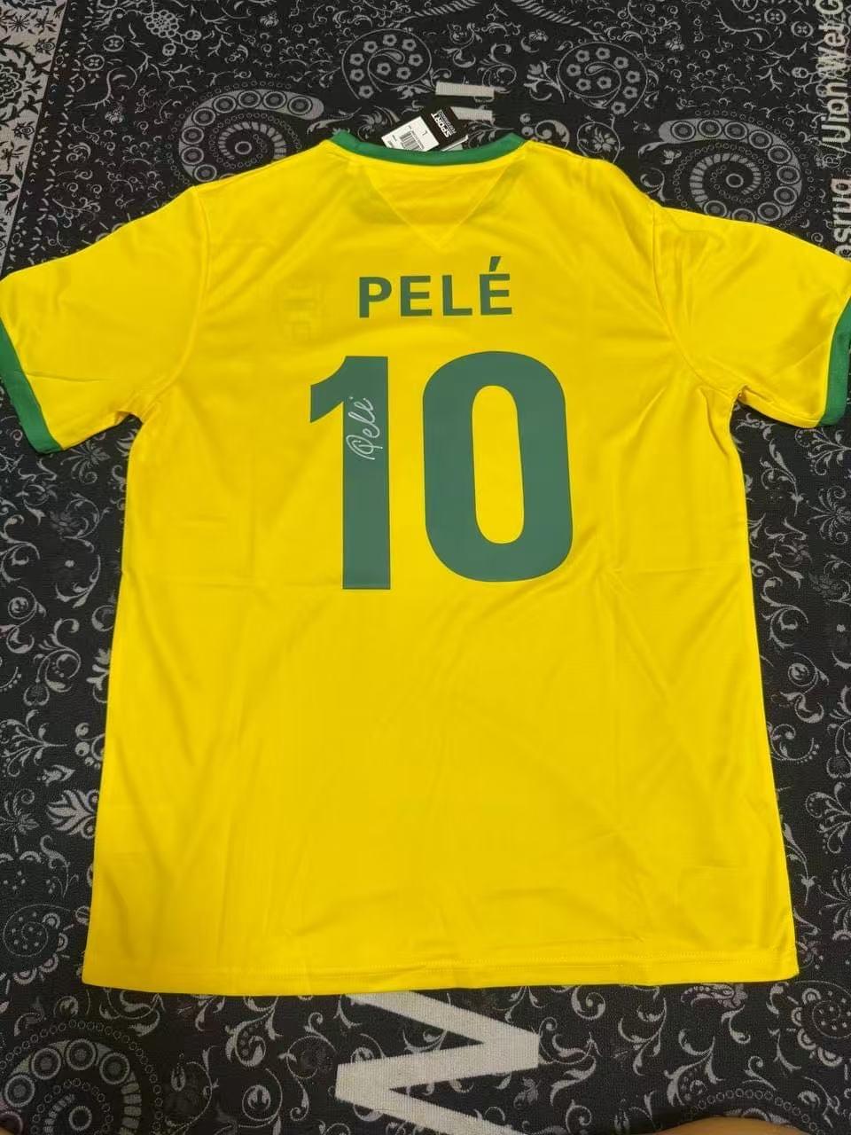 Pelé Signed Brazil National Team 1970 Retro Home Jersey #10 – ICONS Certified