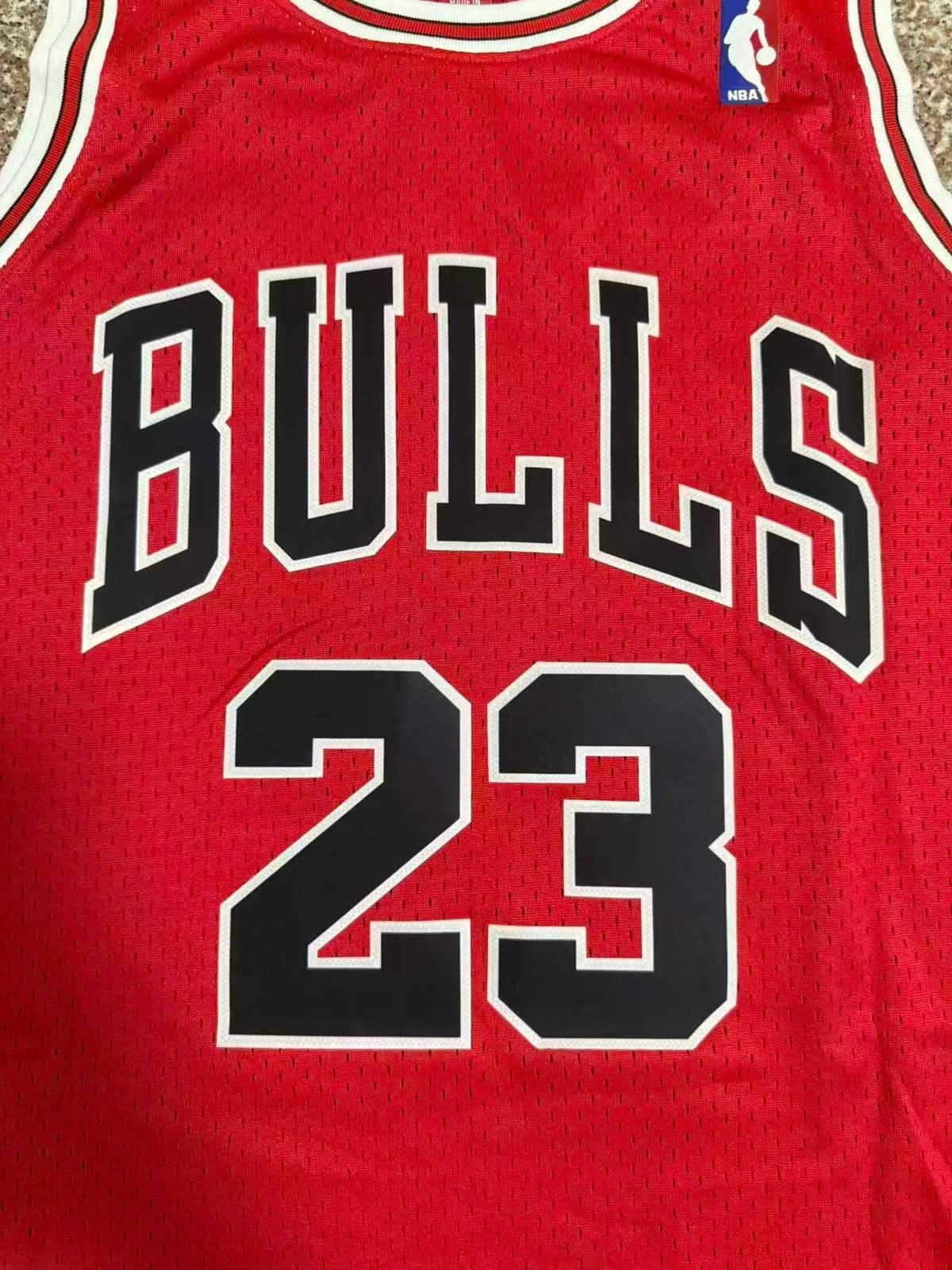 Michael Jordan #23 Chicago Bulls Red Autographed Basketball Jersey - PSA Certified