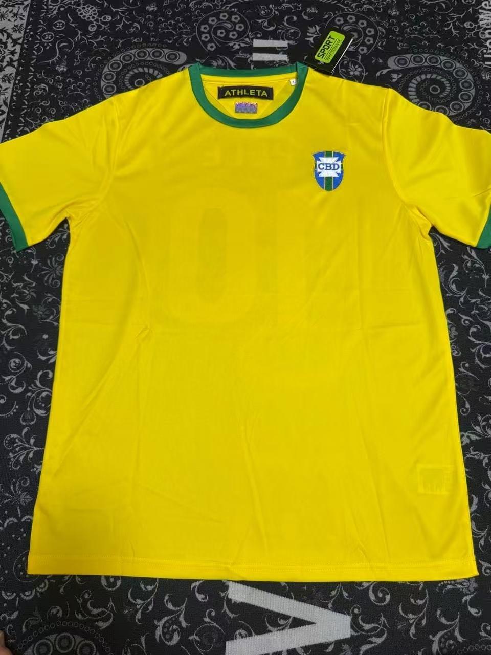 Pelé Signed Brazil National Team 1970 Retro Home Jersey #10 – ICONS Certified