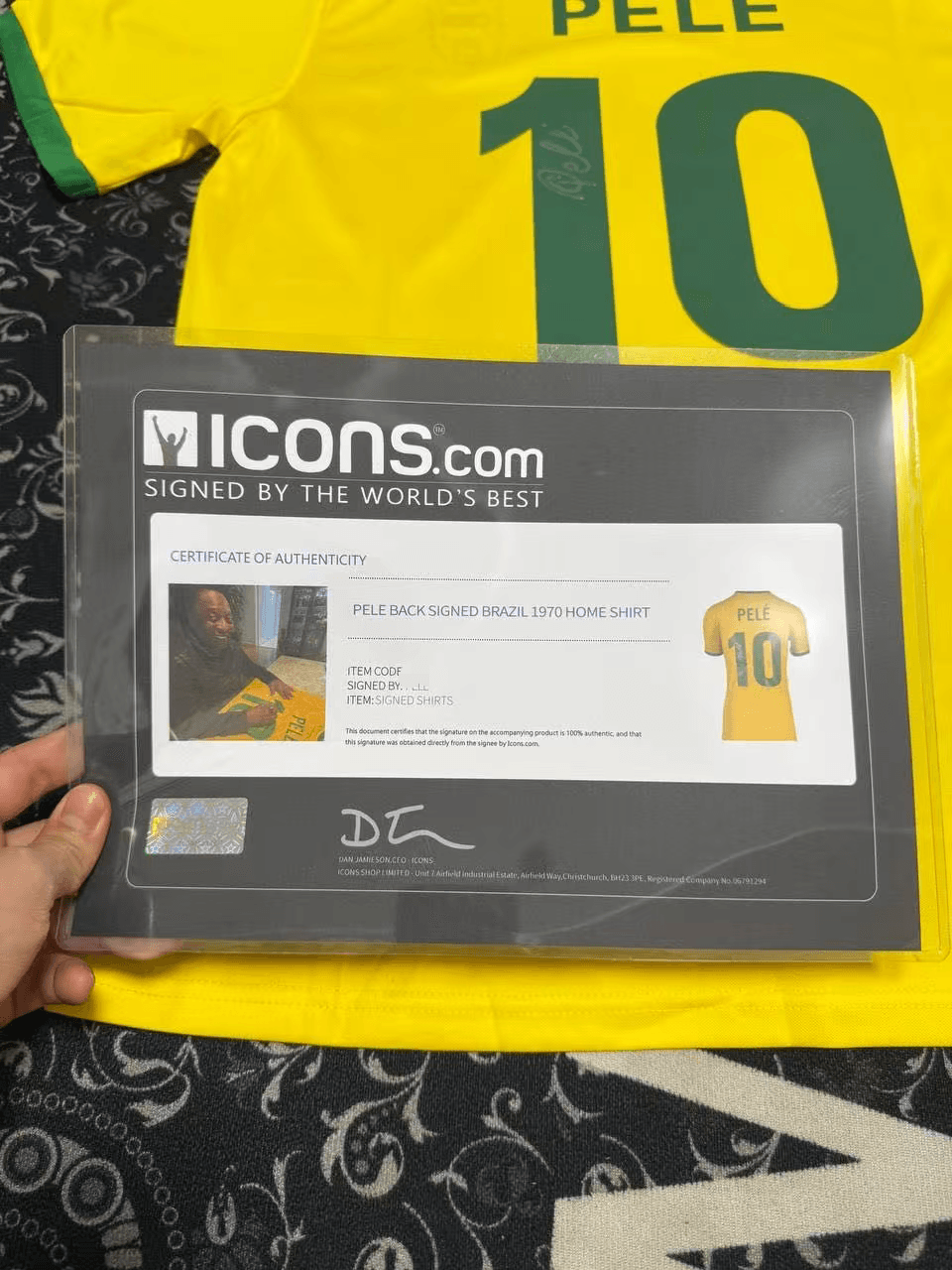 Pelé Signed Brazil National Team 1970 Retro Home Jersey #10 – ICONS Certified