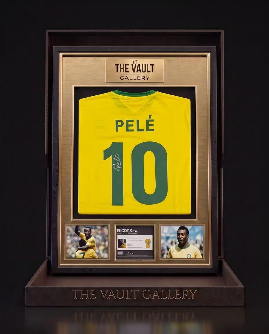 Pelé Signed Brazil National Team 1970 Retro Home Jersey #10 – ICONS Certified
