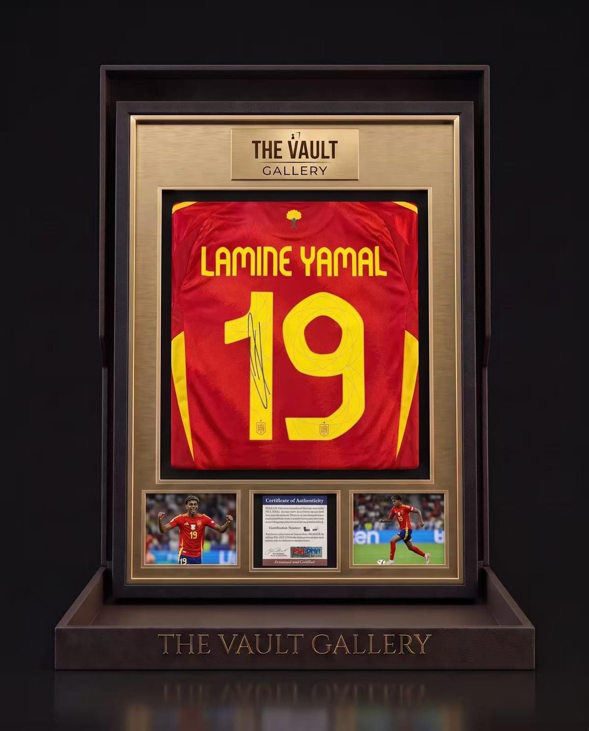 Lamine Yamal Signed Spain 2024 Home Jersey #19 – PSA Certified