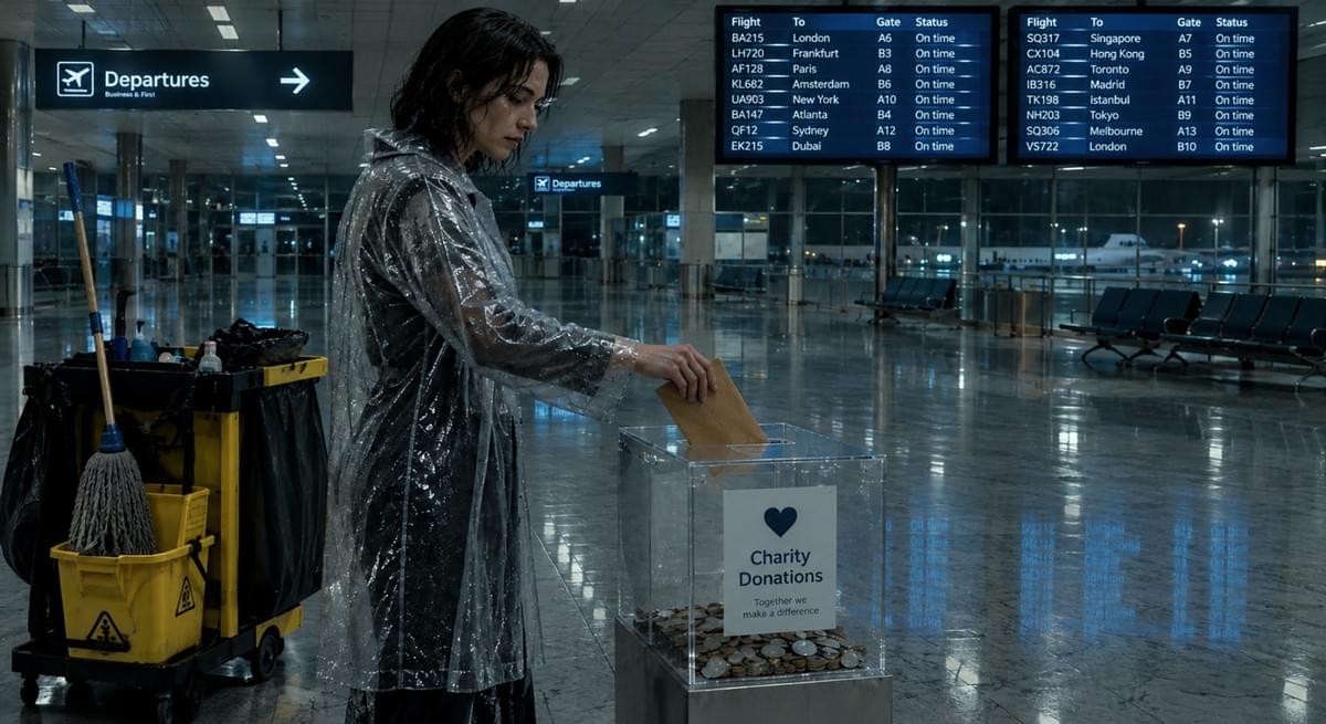 《五號水門》桃園機場捐款箱與清潔車 《五號水門》桃園機場捐款箱與清潔車