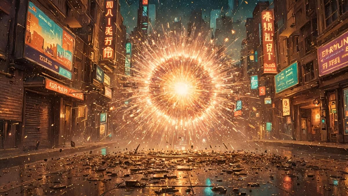 街道中心爆發出的強烈光芒,象徵將複雜資訊轉譯為市場痛點語言的關鍵時刻,瞬間突破高曝光卻低轉換的瓶頸。 街道中心爆發出的強烈光芒,象徵將複雜資訊轉譯為市場痛點語言的關鍵時刻,瞬間突破高曝光卻低轉換的瓶頸。