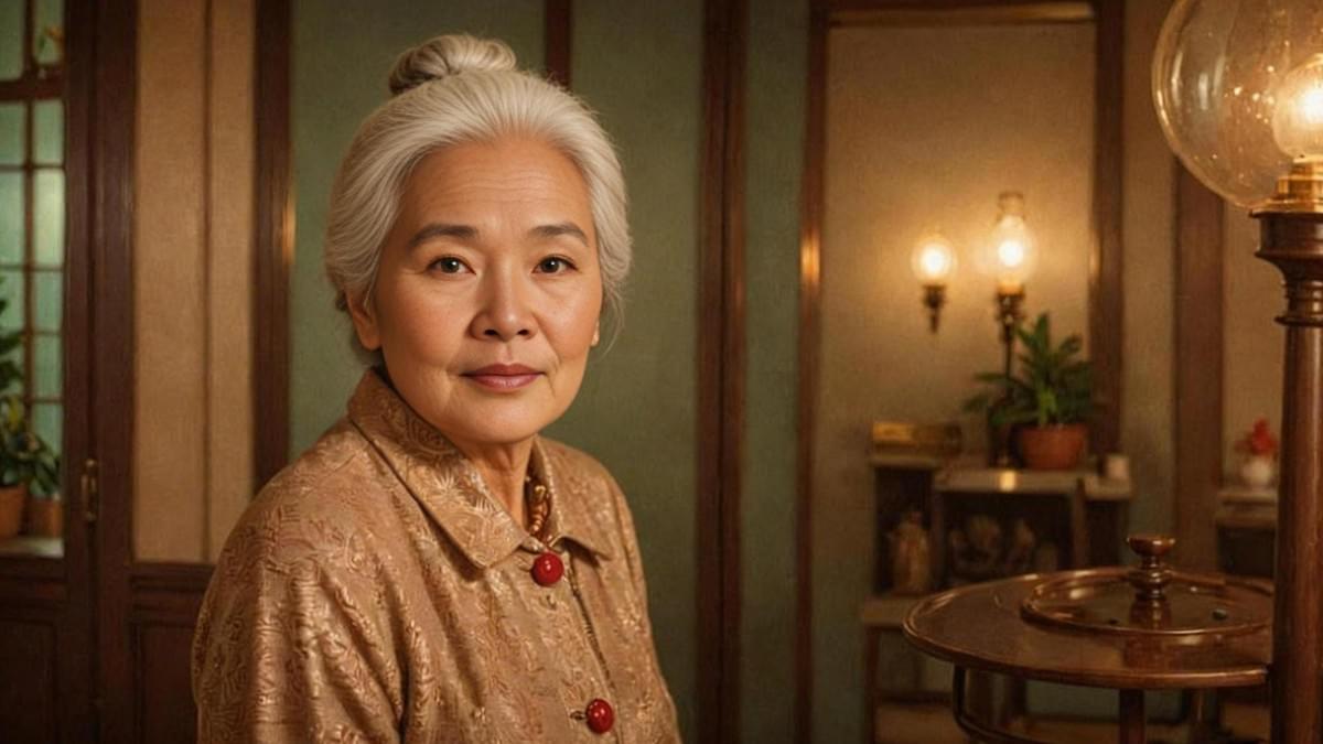 深夜嘉義老家,林媽在門口迎接的溫暖剪影與水果。 深夜嘉義老家,林媽在門口迎接的溫暖剪影與水果。