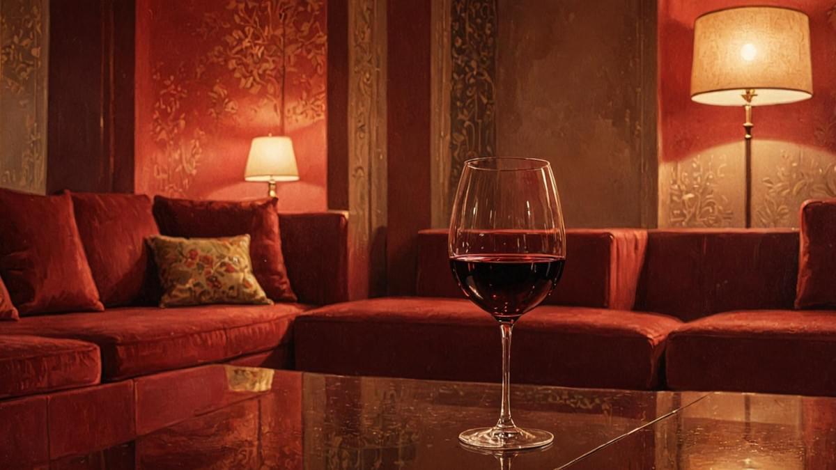 紅酒杯倒映出簡約而具有質感的客廳空間 紅酒杯倒映出簡約而具有質感的客廳空間