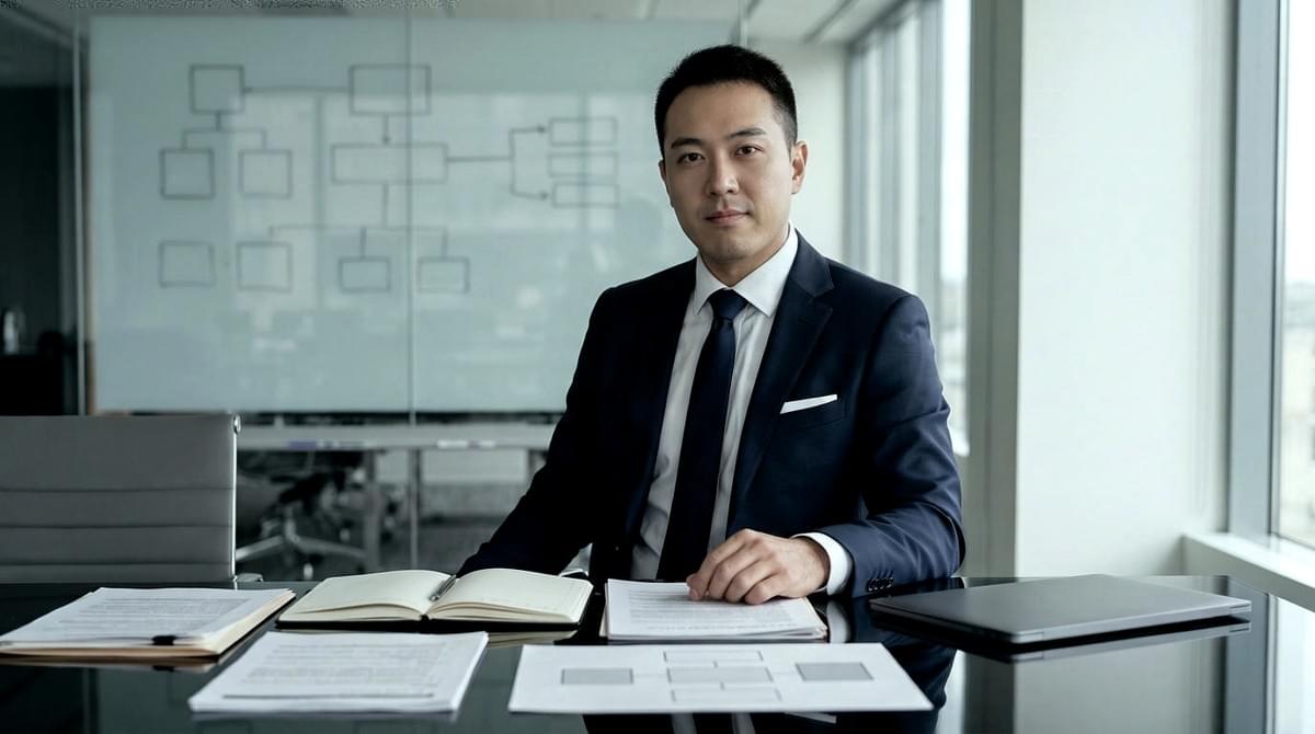 人物在現代會議空間整理研究文件、決策模型、筆記本與筆記型電腦。 人物在現代會議空間整理研究文件、決策模型、筆記本與筆記型電腦。