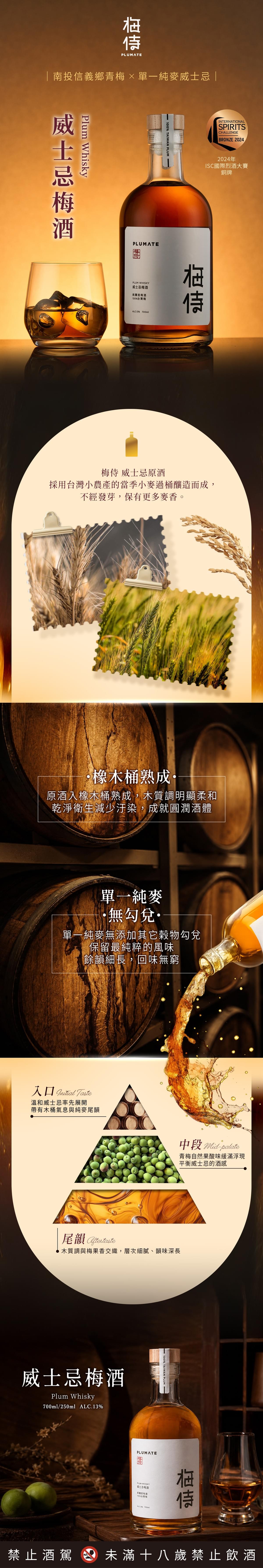 梅侍|純釀造梅酒-威士忌梅酒Plum Whisky(700ml/瓶)