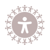 Icon of universal, accessible, inclusive healthcare Icon of universal, accessible, inclusive healthcare