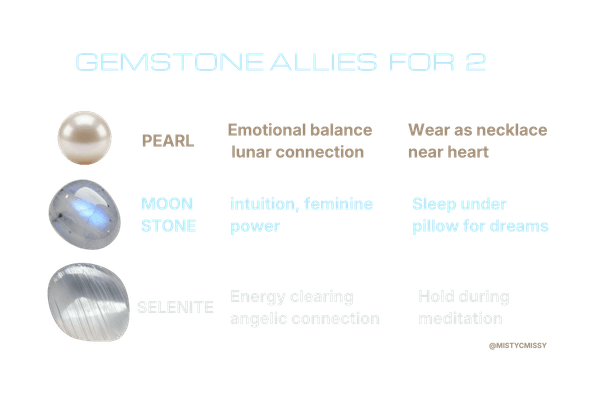 Numerology number 2 gemstone ritual with moonstone pearl white flowers and water bowl for lunar Monday meditation practice Numerology number 2 gemstone ritual with moonstone pearl white flowers and water bowl for lunar Monday meditation practice