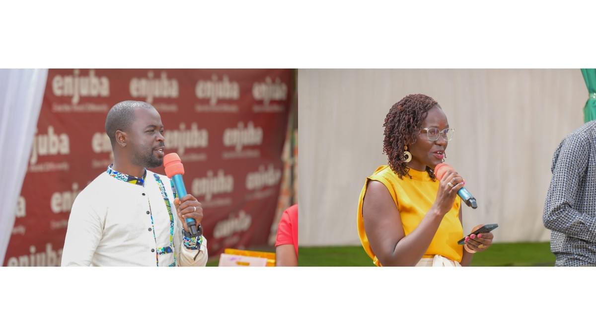 L-R: Mr William Mukisa, the Chief Literacy Officer at enjuba and Mrs Angela Kirunda, Principal enjuba International School. L-R: Mr William Mukisa, the Chief Literacy Officer at enjuba and Mrs Angela Kirunda, Principal enjuba International School.