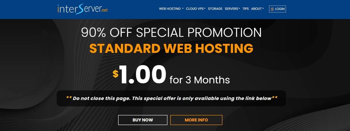 Interserver $1 FOR 3 MONTH