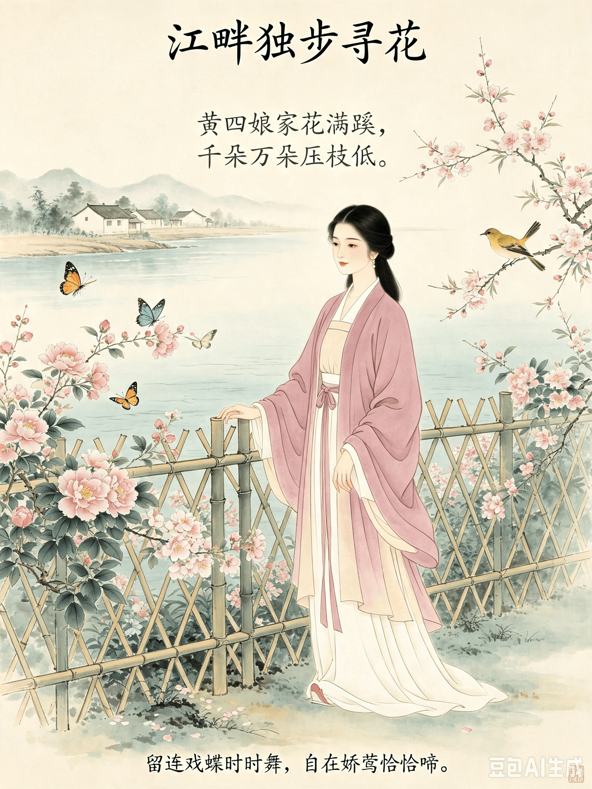 Tang Dynasty Poetic Healing: Erasing Modern Mental Friction and Cultivating a Life of Ease Du Fu’s Walking Alone by the Riverside Looking for Flowers, No. 6 — Discovering Micro-Joys, Alleviating Melancholy, and Nourishing the Mind I. The Original Poem Walking Alone by the Riverside Looking for Flowers, No. 6 (江畔独步寻花·其六) By Madame Huang’s house, blossoms cover the path, Thousands, tens of thousands of flowers weigh the branches low. Lingering, playful butterflies dance without end, Carefree, lovely orioles sing their perfect tunes. II. Poetic Insight After the An Lushan Rebellion was finally quelled, Du Fu relocated and settled in the Chengdu Thatched Cottage. Leaving behind the displacement of a war-torn era and temporarily stepping away from the heavy sorrow of his shattered nation, he welcomed a rare period of stability in his turbulent life. During this time, the poet let go of his grand anxieties. He slowed his pace to wander along the riverbank and chanced upon a neighbor’s courtyard bursting with spring blooms. Flowers blanketed the landscape, bending the branches under their weight, while colorful butterflies danced freely and orioles sang their melodic tunes. The fragmented, everyday beauty of the mortal world healed the scars of his lifelong wandering. This poem represents the ultimate, gentle "low-energy" healing text. Its core message is about lowering your threshold for happiness, focusing on micro-joys, healing a depressed state of mind, and dispelling inner emptiness. Du Fu had endured immense suffering throughout his life—plagued by war, poverty, separation, and illness. He was frequently trapped in prolonged states of melancholy and could have easily spiraled into pessimism and despair. Yet, he did not fixate on life's hardships. Instead, he actively leaned in to observe the mundane beauty of the world, gathering warmth from a single flower, a butterfly, or the chirp of a bird. He did not rely on grand, joyous events to heal himself; he nourished his mind and body solely with the small, everyday beauties of life. This poem tells the world: life will not always go smoothly, and hardship is the norm. However, beauty is scattered throughout our daily routines. By actively choosing to see this gentleness, we can defend against underlying low moods, gloom, and depression. III. Real-World Application As a mindset consultant, I frequently observe people trapped in the mental friction of having an "excessively high threshold for happiness." We often believe that only major milestones—getting a promotion, striking it rich, taking a long vacation, or achieving a massive goal—qualify as true happiness. In the process, we ignore the daily, fragmented beauty of life: a warm meal, a sunset, a clear sunny sky, or a gentle afternoon breeze. When you constantly fixate on life's difficulties, toxic workplace environments, and interpersonal conflicts, your eyes only see what is lacking. Your inner world remains perpetually gloomy and low. You lose your enthusiasm, feel numb to life, and slip into a mild state of emotional depression and internal burnout. You begin to feel that life is meaningless and exhausting, ultimately losing the capacity to perceive happiness. This short poem is the perfect antidote for emotional numbness, low moods, and mental exhaustion. Here is how to apply its wisdom: 1. Switch your perspective and change your filter: Stop magnifying life's miseries. Actively shift your perceptual lens. When things happen, do not fixate on the flaws. Instead, consciously capture the everyday beauty around you: the morning sunlight, the evening breeze, a hot meal, or flowers blooming by the roadside. These are the warm elements that heal the mind. When you look at life through a different lens, your state of mind will completely transform. 2. Reject utilitarian happiness: You do not need to wait for a major life event to give yourself permission to be happy. Stop tying your joy to wealth, status, achievements, or the validation of others. Low-cost, small-scale beauty is more than enough to heal an exhausted mind and body. 3. Cultivate a daily habit of "gathering warmth": When you are feeling down, do not force yourself to simply "cheer up." Step outside, walk through your neighborhood, observe the plants and animals, and immerse yourself in the vitality of everyday life. Life is naturally a mix of joy and sorrow, and hardship is unavoidable, but beauty is accessible everywhere. Learn to pick up the gentle moments hidden in the mundane. Use micro-joys to smooth out the gloom in your heart, slowly nourish your state of mind, step out of your emotional valleys, and regain a sense of passion and relaxed ease in your life. La guérison par la poésie sous la dynastie Tang : apaiser les tensions mentales modernes et cultiver une vie empreinte de sérénité « Promenade solitaire au bord de la rivière en quête de fleurs », n° 6 (de Du Fu) — Découvrir les micro-joies, alléger la mélancolie et nourrir l'esprit I. Le poème original Promenade solitaire au bord de la rivière en quête de fleurs, n° 6 (江畔独步寻花·其六) : Près de la demeure de Madame Huang, les fleurs tapissent le sentier ; par milliers, par myriades, elles font ployer les branches sous leur poids. Des papillons espiègles dansent sans fin ; insouciants et charmants, les loriots chantent leurs mélodies parfaites. II. Regard poétique Une fois la rébellion d'An Lushan enfin réprimée, Du Fu s'installa dans la « Chaumière de Chengdu ». Laissant derrière lui les errances d'une époque déchirée par la guerre et s'éloignant momentanément de la profonde tristesse d'une nation en ruine, il connut une rare période de stabilité au sein d'une existence par ailleurs tourmentée. Durant cette période, le poète mit de côté ses grandes angoisses. Il ralentit le pas pour flâner le long de la rivière et découvrit par hasard le jardin d'une voisine, éclatant de floraisons printanières. Les fleurs recouvraient le paysage, courbant les branches sous leur charge, tandis que des papillons colorés dansaient en toute liberté et que les loriots chantaient leurs mélodies harmonieuses. La beauté fragmentaire et quotidienne du monde des hommes apaisa les cicatrices d'une vie marquée par l'errance. Ce poème incarne l'apaisement ultime, tout en douceur et sans effort — une véritable guérison « basse énergie ». Son message essentiel invite à abaisser le seuil du bonheur, à se concentrer sur les micro-joies, à guérir la mélancolie et à dissiper le vide intérieur. Du Fu avait enduré d'immenses souffrances tout au long de sa vie, accablé par la guerre, la pauvreté, les séparations et la maladie. Souvent prisonnier de longs épisodes de mélancolie, il aurait pu aisément sombrer dans le pessimisme et le désespoir. Pourtant, il ne s'est pas focalisé sur les épreuves de l'existence. Au contraire, il a activement porté son regard sur la beauté ordinaire du monde, puisant de la chaleur dans une simple fleur, un papillon ou le chant d'un oiseau. Il n'a pas attendu de grands événements joyeux pour se guérir ; il a nourri son corps et son esprit uniquement grâce aux petites beautés du quotidien. Ce poème adresse un message au monde : la vie ne suit pas toujours un cours tranquille, et l'adversité est la norme. Pourtant, la beauté est disséminée dans notre quotidien. En choisissant activement de percevoir cette douceur, nous pouvons nous prémunir contre la morosité, la tristesse et la dépression sous-jacentes. III. Application concrète En tant que consultant en état d'esprit, j'observe souvent des personnes prisonnières d'un blocage mental lié à un « seuil de bonheur excessivement élevé ». Nous croyons souvent que seuls les grands événements — obtenir une promotion, faire fortune, partir en vacances prolongées ou atteindre un objectif majeur — constituent le véritable bonheur. Ce faisant, nous ignorons la beauté quotidienne et fragmentée de la vie : un repas chaud, un coucher de soleil, un ciel clair et ensoleillé ou une douce brise d'après-midi. Lorsque vous vous focalisez constamment sur les difficultés de la vie, les environnements de travail toxiques et les conflits interpersonnels, votre regard ne perçoit que ce qui manque. Votre monde intérieur reste perpétuellement sombre et morose. Vous perdez votre enthousiasme, devenez insensible à la vie et glissez vers un état de légère dépression émotionnelle et d'épuisement intérieur. Vous finissez par ressentir la vie comme dénuée de sens et épuisante, perdant ainsi la capacité de percevoir le bonheur. Ce court poème constitue l'antidote idéal contre l'engourdissement émotionnel, la morosité et l'épuisement mental. Voici comment mettre en pratique sa sagesse : 1. Changez de perspective et modifiez votre filtre : cessez d'amplifier les misères de la vie. Déplacez activement votre angle de perception. Face aux événements, ne vous focalisez pas sur les imperfections. Au lieu de cela, saisissez consciemment la beauté du quotidien qui vous entoure : la lumière du soleil matinal, la brise du soir, un repas chaud ou des fleurs épanouies au bord du chemin. Ce sont ces éléments chaleureux qui guérissent l'esprit. En regardant la vie sous un angle différent, votre état d'esprit se transformera radicalement. 2. Rejetez le bonheur utilitariste : nul besoin d'attendre un événement majeur pour vous autoriser à être heureux. Cessez de lier votre joie à la richesse, au statut social, aux réussites ou à la validation d'autrui. Une beauté simple et accessible suffit amplement à guérir un esprit et un corps épuisés. 3. Cultivez l'habitude quotidienne de « recueillir de la chaleur » : lorsque vous avez le moral à zéro, ne vous forcez pas simplement à « vous remonter le moral ». Sortez, promenez-vous dans votre quartier, observez les plantes et les animaux, et imprégnez-vous de la vitalité du quotidien. La vie est naturellement faite d'un mélange de joie et de tristesse ; si les épreuves sont inévitables, la beauté, elle, est accessible partout. Apprenez à saisir les instants de douceur qui se cachent dans le quotidien. Utilisez ces micro-joies pour apaiser la mélancolie de votre cœur, nourrir peu à peu votre état d'esprit, sortir de vos passages à vide émotionnels et retrouver passion et sérénité dans votre vie. Tang Dynasty Poetic Healing: Erasing Modern Mental Friction and Cultivating a Life of Ease Du Fu’s Walking Alone by the Riverside Looking for Flowers, No. 6 — Discovering Micro-Joys, Alleviating Melancholy, and Nourishing the Mind I. The Original Poem Walking Alone by the Riverside Looking for Flowers, No. 6 (江畔独步寻花·其六) By Madame Huang’s house, blossoms cover the path, Thousands, tens of thousands of flowers weigh the branches low. Lingering, playful butterflies dance without end, Carefree, lovely orioles sing their perfect tunes. II. Poetic Insight After the An Lushan Rebellion was finally quelled, Du Fu relocated and settled in the Chengdu Thatched Cottage. Leaving behind the displacement of a war-torn era and temporarily stepping away from the heavy sorrow of his shattered nation, he welcomed a rare period of stability in his turbulent life. During this time, the poet let go of his grand anxieties. He slowed his pace to wander along the riverbank and chanced upon a neighbor’s courtyard bursting with spring blooms. Flowers blanketed the landscape, bending the branches under their weight, while colorful butterflies danced freely and orioles sang their melodic tunes. The fragmented, everyday beauty of the mortal world healed the scars of his lifelong wandering. This poem represents the ultimate, gentle "low-energy" healing text. Its core message is about lowering your threshold for happiness, focusing on micro-joys, healing a depressed state of mind, and dispelling inner emptiness. Du Fu had endured immense suffering throughout his life—plagued by war, poverty, separation, and illness. He was frequently trapped in prolonged states of melancholy and could have easily spiraled into pessimism and despair. Yet, he did not fixate on life's hardships. Instead, he actively leaned in to observe the mundane beauty of the world, gathering warmth from a single flower, a butterfly, or the chirp of a bird. He did not rely on grand, joyous events to heal himself; he nourished his mind and body solely with the small, everyday beauties of life. This poem tells the world: life will not always go smoothly, and hardship is the norm. However, beauty is scattered throughout our daily routines. By actively choosing to see this gentleness, we can defend against underlying low moods, gloom, and depression. III. Real-World Application As a mindset consultant, I frequently observe people trapped in the mental friction of having an "excessively high threshold for happiness." We often believe that only major milestones—getting a promotion, striking it rich, taking a long vacation, or achieving a massive goal—qualify as true happiness. In the process, we ignore the daily, fragmented beauty of life: a warm meal, a sunset, a clear sunny sky, or a gentle afternoon breeze. When you constantly fixate on life's difficulties, toxic workplace environments, and interpersonal conflicts, your eyes only see what is lacking. Your inner world remains perpetually gloomy and low. You lose your enthusiasm, feel numb to life, and slip into a mild state of emotional depression and internal burnout. You begin to feel that life is meaningless and exhausting, ultimately losing the capacity to perceive happiness. This short poem is the perfect antidote for emotional numbness, low moods, and mental exhaustion. Here is how to apply its wisdom: 1. Switch your perspective and change your filter: Stop magnifying life's miseries. Actively shift your perceptual lens. When things happen, do not fixate on the flaws. Instead, consciously capture the everyday beauty around you: the morning sunlight, the evening breeze, a hot meal, or flowers blooming by the roadside. These are the warm elements that heal the mind. When you look at life through a different lens, your state of mind will completely transform. 2. Reject utilitarian happiness: You do not need to wait for a major life event to give yourself permission to be happy. Stop tying your joy to wealth, status, achievements, or the validation of others. Low-cost, small-scale beauty is more than enough to heal an exhausted mind and body. 3. Cultivate a daily habit of "gathering warmth": When you are feeling down, do not force yourself to simply "cheer up." Step outside, walk through your neighborhood, observe the plants and animals, and immerse yourself in the vitality of everyday life. Life is naturally a mix of joy and sorrow, and hardship is unavoidable, but beauty is accessible everywhere. Learn to pick up the gentle moments hidden in the mundane. Use micro-joys to smooth out the gloom in your heart, slowly nourish your state of mind, step out of your emotional valleys, and regain a sense of passion and relaxed ease in your life. La guérison par la poésie sous la dynastie Tang : apaiser les tensions mentales modernes et cultiver une vie empreinte de sérénité « Promenade solitaire au bord de la rivière en quête de fleurs », n° 6 (de Du Fu) — Découvrir les micro-joies, alléger la mélancolie et nourrir l'esprit I. Le poème original Promenade solitaire au bord de la rivière en quête de fleurs, n° 6 (江畔独步寻花·其六) : Près de la demeure de Madame Huang, les fleurs tapissent le sentier ; par milliers, par myriades, elles font ployer les branches sous leur poids. Des papillons espiègles dansent sans fin ; insouciants et charmants, les loriots chantent leurs mélodies parfaites. II. Regard poétique Une fois la rébellion d'An Lushan enfin réprimée, Du Fu s'installa dans la « Chaumière de Chengdu ». Laissant derrière lui les errances d'une époque déchirée par la guerre et s'éloignant momentanément de la profonde tristesse d'une nation en ruine, il connut une rare période de stabilité au sein d'une existence par ailleurs tourmentée. Durant cette période, le poète mit de côté ses grandes angoisses. Il ralentit le pas pour flâner le long de la rivière et découvrit par hasard le jardin d'une voisine, éclatant de floraisons printanières. Les fleurs recouvraient le paysage, courbant les branches sous leur charge, tandis que des papillons colorés dansaient en toute liberté et que les loriots chantaient leurs mélodies harmonieuses. La beauté fragmentaire et quotidienne du monde des hommes apaisa les cicatrices d'une vie marquée par l'errance. Ce poème incarne l'apaisement ultime, tout en douceur et sans effort — une véritable guérison « basse énergie ». Son message essentiel invite à abaisser le seuil du bonheur, à se concentrer sur les micro-joies, à guérir la mélancolie et à dissiper le vide intérieur. Du Fu avait enduré d'immenses souffrances tout au long de sa vie, accablé par la guerre, la pauvreté, les séparations et la maladie. Souvent prisonnier de longs épisodes de mélancolie, il aurait pu aisément sombrer dans le pessimisme et le désespoir. Pourtant, il ne s'est pas focalisé sur les épreuves de l'existence. Au contraire, il a activement porté son regard sur la beauté ordinaire du monde, puisant de la chaleur dans une simple fleur, un papillon ou le chant d'un oiseau. Il n'a pas attendu de grands événements joyeux pour se guérir ; il a nourri son corps et son esprit uniquement grâce aux petites beautés du quotidien. Ce poème adresse un message au monde : la vie ne suit pas toujours un cours tranquille, et l'adversité est la norme. Pourtant, la beauté est disséminée dans notre quotidien. En choisissant activement de percevoir cette douceur, nous pouvons nous prémunir contre la morosité, la tristesse et la dépression sous-jacentes. III. Application concrète En tant que consultant en état d'esprit, j'observe souvent des personnes prisonnières d'un blocage mental lié à un « seuil de bonheur excessivement élevé ». Nous croyons souvent que seuls les grands événements — obtenir une promotion, faire fortune, partir en vacances prolongées ou atteindre un objectif majeur — constituent le véritable bonheur. Ce faisant, nous ignorons la beauté quotidienne et fragmentée de la vie : un repas chaud, un coucher de soleil, un ciel clair et ensoleillé ou une douce brise d'après-midi. Lorsque vous vous focalisez constamment sur les difficultés de la vie, les environnements de travail toxiques et les conflits interpersonnels, votre regard ne perçoit que ce qui manque. Votre monde intérieur reste perpétuellement sombre et morose. Vous perdez votre enthousiasme, devenez insensible à la vie et glissez vers un état de légère dépression émotionnelle et d'épuisement intérieur. Vous finissez par ressentir la vie comme dénuée de sens et épuisante, perdant ainsi la capacité de percevoir le bonheur. Ce court poème constitue l'antidote idéal contre l'engourdissement émotionnel, la morosité et l'épuisement mental. Voici comment mettre en pratique sa sagesse : 1. Changez de perspective et modifiez votre filtre : cessez d'amplifier les misères de la vie. Déplacez activement votre angle de perception. Face aux événements, ne vous focalisez pas sur les imperfections. Au lieu de cela, saisissez consciemment la beauté du quotidien qui vous entoure : la lumière du soleil matinal, la brise du soir, un repas chaud ou des fleurs épanouies au bord du chemin. Ce sont ces éléments chaleureux qui guérissent l'esprit. En regardant la vie sous un angle différent, votre état d'esprit se transformera radicalement. 2. Rejetez le bonheur utilitariste : nul besoin d'attendre un événement majeur pour vous autoriser à être heureux. Cessez de lier votre joie à la richesse, au statut social, aux réussites ou à la validation d'autrui. Une beauté simple et accessible suffit amplement à guérir un esprit et un corps épuisés. 3. Cultivez l'habitude quotidienne de « recueillir de la chaleur » : lorsque vous avez le moral à zéro, ne vous forcez pas simplement à « vous remonter le moral ». Sortez, promenez-vous dans votre quartier, observez les plantes et les animaux, et imprégnez-vous de la vitalité du quotidien. La vie est naturellement faite d'un mélange de joie et de tristesse ; si les épreuves sont inévitables, la beauté, elle, est accessible partout. Apprenez à saisir les instants de douceur qui se cachent dans le quotidien. Utilisez ces micro-joies pour apaiser la mélancolie de votre cœur, nourrir peu à peu votre état d'esprit, sortir de vos passages à vide émotionnels et retrouver passion et sérénité dans votre vie.
