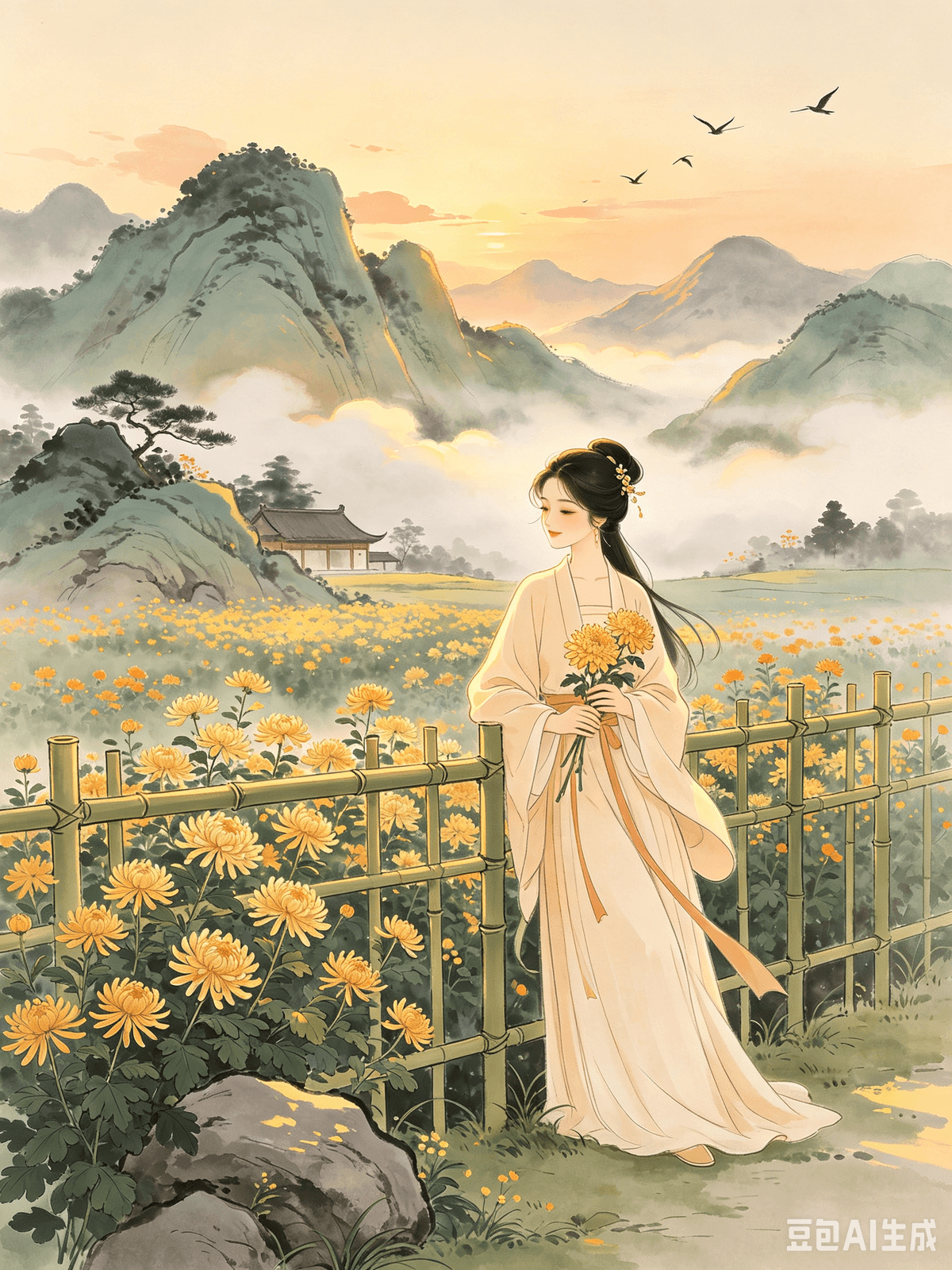 A Healing Guide to Classical Chinese Poetry: Curing Overthinking and Embracing a Relaxed Life Part 2: Wei, Jin, Southern and Northern Dynasties (8 Chapters in Total) Chapter 2: Tao Yuanming's "Drinking Wine, No. 5" (Plucking Chrysanthemums by the Eastern Fence) — Letting Go of Obsession, Returning to One's True Self, and Finding Joy in Simplicity I. The Original Poem My hut is built in the world of men, Yet there is no clamor of carriages and horses. How can this be, you ask? When the mind is distant, the place itself becomes remote. Plucking chrysanthemums by the eastern fence, Leisurely, I gaze at the Southern Mountain. The mountain air is fine day and evening, Flying birds return together. In these things, there is a true meaning, But when I try to explain, I find words have failed me. II. Interpretation Drinking Wine, No. 5 stands as the pinnacle of the Wei-Jin era's serene and relaxed sensibility, offering a specific remedy for modern woes like competitive overthinking, excessive desires, and restless anxiety. It teaches us that there's no need to escape the mundane world; simply settling one's inner self is enough to heal emotional turmoil. Tao Yuanming lived amidst human habitation, surrounded by the clamor of carriages and horses, and the ceaseless pursuit of fame and fortune. Yet, he managed to maintain a profound inner tranquility. His core secret lies in four characters: xīn yuǎn dì zì piān (心远地自偏), meaning, "When the mind is distant, the place itself becomes remote." Many mistakenly believe that to find peace, one must abandon urban life, retreat to nature, or cut off social ties. This is a significant emotional misconception. Tao Yuanming plainly states: the external noise is never the true source of anxiety. Instead, the root of our mental exhaustion stems from having too many inner obsessions, excessive desires, and an over-attachment to external validation. People endlessly chase fame, status, and praise, yearning for more material possessions, higher social standing, and better reputations. Swept along by worldly standards, their eyes fixed on others' lives, their hearts are never truly satisfied, leading to constant restlessness and weariness, day and night. The poet, bending to pluck chrysanthemums, inadvertently catches sight of the Southern Mountain in the twilight. Mists of sunset gather, and flying birds return to their nests. All things follow their natural course, finding ease in their return. In this moment, he lets go of all deliberate pursuits and utilitarian thoughts, achieving a state of serene self-contentment. The true core meaning of this poem is not about retreating to the countryside, but about actively practicing "subtraction": reducing unnecessary social engagements, diminishing utilitarian desires, letting go of the obsession with a perfect life, and ceasing to pry into and compare oneself to others' lives. There's no need to deliberately chase "poetry and distant places." Let go of inner greed, lower your life expectations, and embrace the ordinary everyday. Within the mundane, there is inherent power to heal your emotions. The more you overthink, the more exhausted you become, both physically and mentally. The more you take things lightly, the more calm and at ease you will be. III. Practical Application Today, most restless overthinking stems from a violation of the principle "When the mind is distant, the place itself becomes remote." In our intensely competitive environment, we scroll social media, comparing salaries, fashion, family lives, and career progression, leading to increasing self-doubt with every comparison. We pile countless goals upon ourselves: striving for high salaries and promotions at work, spending quality time with family, and pursuing hobbies and social engagements. Our hearts become filled with desires, and when we can't achieve them all, we become anxious. Navigating noisy social circles, we care too much about gossip and others' opinions, allowing external voices to dictate our path. Unable to live according to our true selves, we remain restless and unsettled, unable to find peace. By applying Tao Yuanming's calming principles, you can dissolve restlessness and find inner peace anytime, anywhere: 1. First, distinguish between external noise and your inner self. You don't need to quit your job and retreat to nature, or deliberately change your environment to heal yourself. Even amidst workplace conflicts or the trivialities of daily life, as long as you don't take others' opinions to heart and don't blindly follow worldly standards of competition, if you guard your inner boundaries, external factors cannot disturb your emotions. 2. Second, actively subtract desires and bid farewell to the obsession with perfection. You don't need to strive for everything to be perfect and complete. Allow your work to be ordinary, your income moderate, and your life simple. Let go of the need to be exceptional or outstanding. For ordinary people, living a stable and peaceful life is, in itself, a form of happiness. 3. Third, cultivate unintentional relaxation, and break the habit of forced happiness. You don't need to deliberately seek happiness or constantly strive for self-improvement. In your free time, simply space out, watch flowers, feel the breeze, or take a quiet nap alone. Like the poet's accidental glimpse of the Southern Mountain, embrace the beauty that comes naturally—without deliberate effort, without forcing it, without tension. 4. Fourth, let go of analytical overthinking; stop excessive re-evaluation. When things happen, there's no need to endlessly dissect right from wrong or guess others' intentions. Many feelings and experiences are only knowable to oneself; there's no need to explain or justify them. Letting go of others is, even more so, letting go of yourself. If the heart is tranquil, a bustling market is also a mountain wilderness. If the heart is obsessed, a mountain wilderness is also a cage. Let go of comparative obsessions, return to the simplicity of your true self, and in the ordinary moments of everyday life, enjoy effortless joy. Guide de guérison par la poésie classique chinoise : Guérir la rumination et embrasser une vie sereine Partie 2 : Dynasties Wei, Jin, du Sud et du Nord (8 chapitres au total) Chapitre 2 : « Boire du vin, n° 5 » de Tao Yuanming (Cueillette de chrysanthèmes près de la clôture orientale) — Se libérer de l’obsession, retrouver son être véritable et trouver la joie dans la simplicité I. Le poème original Ma hutte est bâtie dans le monde des hommes, Pourtant, nul bruit de carrosses ou de chevaux ne s’y fait entendre. Comment est-ce possible, me demanderez-vous ? Lorsque l’esprit s’évade, le lieu lui-même devient lointain. Cueilleur de chrysanthèmes près de la clôture orientale, Je contemple paisiblement la Montagne du Sud. L’air y est pur jour et soir, Les oiseaux reviennent ensemble. Dans ces choses réside un sens profond, Mais lorsque j’essaie de l’expliquer, les mots me manquent. II. L'interprétation du « Vin à boire », n° 5, représente l'apogée de la sérénité et de la quiétude de l'époque Wei-Jin, offrant un remède concret aux maux modernes tels que la compétition excessive, les désirs démesurés et l'anxiété incessante. Elle nous enseigne qu'il n'est pas nécessaire de fuir le monde matériel ; la simple paix intérieure suffit à apaiser les troubles émotionnels. Tao Yuanming vivait au milieu des habitations, entouré par le vacarme des carrosses et des chevaux, et la quête incessante de la gloire et de la fortune. Pourtant, il parvint à préserver une profonde tranquillité intérieure. Son secret réside dans quatre caractères : xīn yuǎn dì zì piān (心远地自偏), signifiant : « Quand l'esprit est ailleurs, le lieu lui-même devient lointain.» Nombreux sont ceux qui croient à tort que pour trouver la paix, il faut abandonner la vie urbaine, se retirer dans la nature ou rompre tout lien social. C'est une grave erreur d'interprétation. Tao Yuanming affirme clairement : le bruit extérieur n'est jamais la véritable source d'anxiété. Au contraire, notre épuisement mental provient d'un excès d'obsessions intérieures, de désirs démesurés et d'un attachement excessif à la validation extérieure. Les gens courent sans cesse après la gloire, le statut et les louanges, aspirant à toujours plus de biens matériels, une position sociale plus élevée et une meilleure réputation. Emportés par les normes du monde, les yeux rivés sur la vie d'autrui, leur cœur n'est jamais vraiment comblé, ce qui engendre une agitation et une lassitude constantes, jour et nuit. Le poète, se penchant pour cueillir des chrysanthèmes, aperçoit par hasard la Montagne du Sud dans le crépuscule. Les brumes du crépuscule s'amoncellent et les oiseaux regagnent leurs nids. Toute chose suit son cours naturel, trouvant la paix dans son retour. À cet instant, il se libère de toute poursuite délibérée et de toute pensée utilitaire, atteignant un état de sérénité et de contentement. Le véritable sens de ce poème ne réside pas dans la retraite à la campagne, mais dans la pratique active de la « soustraction » : réduire les engagements sociaux superflus, atténuer les désirs utilitaires, se libérer de l’obsession d’une vie parfaite et cesser de s’immiscer dans la vie des autres et de s’y comparer. Inutile de courir après la « poésie et les contrées lointaines ». Abandonnez votre avidité intérieure, revoyez vos attentes à la baisse et embrassez le quotidien. Dans la banalité se cache un pouvoir apaisant. Plus vous ruminez, plus vous vous épuisez, physiquement et mentalement. Plus vous prenez les choses avec légèreté, plus vous serez calme et serein. III. Application pratique. Aujourd’hui, la plupart des ruminations incessantes proviennent d’une violation du principe : « Quand l’esprit est ailleurs, le lieu lui-même devient lointain.» Dans notre environnement hypercompétitif, nous passons notre temps sur les réseaux sociaux à comparer salaires, modes, vies de famille et évolutions de carrière, ce qui alimente nos doutes à chaque comparaison. Nous nous imposons d'innombrables objectifs : viser des salaires élevés et des promotions au travail, passer du temps de qualité en famille, nous adonner à des loisirs et à des activités sociales. Nos cœurs se remplissent de désirs, et lorsque nous ne pouvons pas tous les satisfaire, l'anxiété nous gagne. Naviguant dans des cercles sociaux bruyants, nous accordons trop d'importance aux ragots et aux opinions d'autrui, laissant des voix extérieures dicter notre chemin. Incapables de vivre en accord avec notre véritable nature, nous restons agités et instables, incapables de trouver la paix. En appliquant les principes apaisants du Tao Yuanming, vous pouvez dissiper l'agitation et trouver la paix intérieure à tout moment et en tout lieu : 1. Tout d'abord, faites la distinction entre le bruit extérieur et votre monde intérieur. Il n'est pas nécessaire de quitter votre travail et de vous retirer dans la nature, ni de changer délibérément d'environnement pour vous ressourcer. Même face aux conflits au travail ou aux trivialités du quotidien, tant que vous ne prenez pas les opinions des autres à cœur et que vous ne suivez pas aveuglément les normes de la compétition, si vous préservez vos limites intérieures, les facteurs extérieurs ne pourront pas perturber vos émotions. 2. Deuxièmement, réduisez activement vos désirs et dites adieu à l'obsession de la perfection. Inutile de rechercher la perfection et l'achèvement en tout. Acceptez un travail ordinaire, des revenus modérés et une vie simple. Abandonnez le besoin d'être exceptionnel ou remarquable. Pour les gens ordinaires, vivre une vie ordinaire est déjà une chose. 2. Ensuite, réduisez activement vos désirs et dites adieu à l'obsession de la perfection. Inutile de rechercher la perfection et l'achèvement en tout. Acceptez un travail ordinaire, des revenus modestes et une vie simple. Renoncez au besoin d'être exceptionnel ou remarquable. Pour les gens ordinaires, vivre une vie stable et paisible est, en soi, une forme de bonheur. 3. Troisièmement, cultivez la détente spontanée et rompez avec l'habitude de forcer le bonheur. Inutile de rechercher délibérément le bonheur ou de vous efforcer constamment de vous améliorer. Pendant votre temps libre, laissez-vous aller, contemplez les fleurs, sentez la brise ou faites une sieste tranquille en solitaire. À l'image du poète qui a aperçu par hasard la Montagne du Sud, embrassez la beauté qui se présente naturellement, sans effort, sans contrainte, sans tension. 4. Quatrièmement, abandonnez la rumination analytique ; cessez de réévaluer sans cesse. Face aux événements, il est inutile de chercher indéfiniment à distinguer le bien du mal ou de deviner les intentions d'autrui. Nombre de sentiments et d'expériences ne peuvent être connus que de soi-même ; il est inutile de les expliquer ou de les justifier. Lâcher prise sur les autres, c'est aussi lâcher prise sur soi-même. 5. Si le cœur est paisible, un marché animé est aussi une nature sauvage en montagne. Si le cœur est obsédé, une nature sauvage en montagne est aussi une cage. Abandonnez les obsessions comparatives, revenez à la simplicité de votre véritable moi et, dans les moments ordinaires du quotidien, savourez une joie sans effort. A Healing Guide to Classical Chinese Poetry: Curing Overthinking and Embracing a Relaxed Life Part 2: Wei, Jin, Southern and Northern Dynasties (8 Chapters in Total) Chapter 2: Tao Yuanming's "Drinking Wine, No. 5" (Plucking Chrysanthemums by the Eastern Fence) — Letting Go of Obsession, Returning to One's True Self, and Finding Joy in Simplicity I. The Original Poem My hut is built in the world of men, Yet there is no clamor of carriages and horses. How can this be, you ask? When the mind is distant, the place itself becomes remote. Plucking chrysanthemums by the eastern fence, Leisurely, I gaze at the Southern Mountain. The mountain air is fine day and evening, Flying birds return together. In these things, there is a true meaning, But when I try to explain, I find words have failed me. II. Interpretation Drinking Wine, No. 5 stands as the pinnacle of the Wei-Jin era's serene and relaxed sensibility, offering a specific remedy for modern woes like competitive overthinking, excessive desires, and restless anxiety. It teaches us that there's no need to escape the mundane world; simply settling one's inner self is enough to heal emotional turmoil. Tao Yuanming lived amidst human habitation, surrounded by the clamor of carriages and horses, and the ceaseless pursuit of fame and fortune. Yet, he managed to maintain a profound inner tranquility. His core secret lies in four characters: xīn yuǎn dì zì piān (心远地自偏), meaning, "When the mind is distant, the place itself becomes remote." Many mistakenly believe that to find peace, one must abandon urban life, retreat to nature, or cut off social ties. This is a significant emotional misconception. Tao Yuanming plainly states: the external noise is never the true source of anxiety. Instead, the root of our mental exhaustion stems from having too many inner obsessions, excessive desires, and an over-attachment to external validation. People endlessly chase fame, status, and praise, yearning for more material possessions, higher social standing, and better reputations. Swept along by worldly standards, their eyes fixed on others' lives, their hearts are never truly satisfied, leading to constant restlessness and weariness, day and night. The poet, bending to pluck chrysanthemums, inadvertently catches sight of the Southern Mountain in the twilight. Mists of sunset gather, and flying birds return to their nests. All things follow their natural course, finding ease in their return. In this moment, he lets go of all deliberate pursuits and utilitarian thoughts, achieving a state of serene self-contentment. The true core meaning of this poem is not about retreating to the countryside, but about actively practicing "subtraction": reducing unnecessary social engagements, diminishing utilitarian desires, letting go of the obsession with a perfect life, and ceasing to pry into and compare oneself to others' lives. There's no need to deliberately chase "poetry and distant places." Let go of inner greed, lower your life expectations, and embrace the ordinary everyday. Within the mundane, there is inherent power to heal your emotions. The more you overthink, the more exhausted you become, both physically and mentally. The more you take things lightly, the more calm and at ease you will be. III. Practical Application Today, most restless overthinking stems from a violation of the principle "When the mind is distant, the place itself becomes remote." In our intensely competitive environment, we scroll social media, comparing salaries, fashion, family lives, and career progression, leading to increasing self-doubt with every comparison. We pile countless goals upon ourselves: striving for high salaries and promotions at work, spending quality time with family, and pursuing hobbies and social engagements. Our hearts become filled with desires, and when we can't achieve them all, we become anxious. Navigating noisy social circles, we care too much about gossip and others' opinions, allowing external voices to dictate our path. Unable to live according to our true selves, we remain restless and unsettled, unable to find peace. By applying Tao Yuanming's calming principles, you can dissolve restlessness and find inner peace anytime, anywhere: 1. First, distinguish between external noise and your inner self. You don't need to quit your job and retreat to nature, or deliberately change your environment to heal yourself. Even amidst workplace conflicts or the trivialities of daily life, as long as you don't take others' opinions to heart and don't blindly follow worldly standards of competition, if you guard your inner boundaries, external factors cannot disturb your emotions. 2. Second, actively subtract desires and bid farewell to the obsession with perfection. You don't need to strive for everything to be perfect and complete. Allow your work to be ordinary, your income moderate, and your life simple. Let go of the need to be exceptional or outstanding. For ordinary people, living a stable and peaceful life is, in itself, a form of happiness. 3. Third, cultivate unintentional relaxation, and break the habit of forced happiness. You don't need to deliberately seek happiness or constantly strive for self-improvement. In your free time, simply space out, watch flowers, feel the breeze, or take a quiet nap alone. Like the poet's accidental glimpse of the Southern Mountain, embrace the beauty that comes naturally—without deliberate effort, without forcing it, without tension. 4. Fourth, let go of analytical overthinking; stop excessive re-evaluation. When things happen, there's no need to endlessly dissect right from wrong or guess others' intentions. Many feelings and experiences are only knowable to oneself; there's no need to explain or justify them. Letting go of others is, even more so, letting go of yourself. If the heart is tranquil, a bustling market is also a mountain wilderness. If the heart is obsessed, a mountain wilderness is also a cage. Let go of comparative obsessions, return to the simplicity of your true self, and in the ordinary moments of everyday life, enjoy effortless joy. Guide de guérison par la poésie classique chinoise : Guérir la rumination et embrasser une vie sereine Partie 2 : Dynasties Wei, Jin, du Sud et du Nord (8 chapitres au total) Chapitre 2 : « Boire du vin, n° 5 » de Tao Yuanming (Cueillette de chrysanthèmes près de la clôture orientale) — Se libérer de l’obsession, retrouver son être véritable et trouver la joie dans la simplicité I. Le poème original Ma hutte est bâtie dans le monde des hommes, Pourtant, nul bruit de carrosses ou de chevaux ne s’y fait entendre. Comment est-ce possible, me demanderez-vous ? Lorsque l’esprit s’évade, le lieu lui-même devient lointain. Cueilleur de chrysanthèmes près de la clôture orientale, Je contemple paisiblement la Montagne du Sud. L’air y est pur jour et soir, Les oiseaux reviennent ensemble. Dans ces choses réside un sens profond, Mais lorsque j’essaie de l’expliquer, les mots me manquent. II. L'interprétation du « Vin à boire », n° 5, représente l'apogée de la sérénité et de la quiétude de l'époque Wei-Jin, offrant un remède concret aux maux modernes tels que la compétition excessive, les désirs démesurés et l'anxiété incessante. Elle nous enseigne qu'il n'est pas nécessaire de fuir le monde matériel ; la simple paix intérieure suffit à apaiser les troubles émotionnels. Tao Yuanming vivait au milieu des habitations, entouré par le vacarme des carrosses et des chevaux, et la quête incessante de la gloire et de la fortune. Pourtant, il parvint à préserver une profonde tranquillité intérieure. Son secret réside dans quatre caractères : xīn yuǎn dì zì piān (心远地自偏), signifiant : « Quand l'esprit est ailleurs, le lieu lui-même devient lointain.» Nombreux sont ceux qui croient à tort que pour trouver la paix, il faut abandonner la vie urbaine, se retirer dans la nature ou rompre tout lien social. C'est une grave erreur d'interprétation. Tao Yuanming affirme clairement : le bruit extérieur n'est jamais la véritable source d'anxiété. Au contraire, notre épuisement mental provient d'un excès d'obsessions intérieures, de désirs démesurés et d'un attachement excessif à la validation extérieure. Les gens courent sans cesse après la gloire, le statut et les louanges, aspirant à toujours plus de biens matériels, une position sociale plus élevée et une meilleure réputation. Emportés par les normes du monde, les yeux rivés sur la vie d'autrui, leur cœur n'est jamais vraiment comblé, ce qui engendre une agitation et une lassitude constantes, jour et nuit. Le poète, se penchant pour cueillir des chrysanthèmes, aperçoit par hasard la Montagne du Sud dans le crépuscule. Les brumes du crépuscule s'amoncellent et les oiseaux regagnent leurs nids. Toute chose suit son cours naturel, trouvant la paix dans son retour. À cet instant, il se libère de toute poursuite délibérée et de toute pensée utilitaire, atteignant un état de sérénité et de contentement. Le véritable sens de ce poème ne réside pas dans la retraite à la campagne, mais dans la pratique active de la « soustraction » : réduire les engagements sociaux superflus, atténuer les désirs utilitaires, se libérer de l’obsession d’une vie parfaite et cesser de s’immiscer dans la vie des autres et de s’y comparer. Inutile de courir après la « poésie et les contrées lointaines ». Abandonnez votre avidité intérieure, revoyez vos attentes à la baisse et embrassez le quotidien. Dans la banalité se cache un pouvoir apaisant. Plus vous ruminez, plus vous vous épuisez, physiquement et mentalement. Plus vous prenez les choses avec légèreté, plus vous serez calme et serein. III. Application pratique. Aujourd’hui, la plupart des ruminations incessantes proviennent d’une violation du principe : « Quand l’esprit est ailleurs, le lieu lui-même devient lointain.» Dans notre environnement hypercompétitif, nous passons notre temps sur les réseaux sociaux à comparer salaires, modes, vies de famille et évolutions de carrière, ce qui alimente nos doutes à chaque comparaison. Nous nous imposons d'innombrables objectifs : viser des salaires élevés et des promotions au travail, passer du temps de qualité en famille, nous adonner à des loisirs et à des activités sociales. Nos cœurs se remplissent de désirs, et lorsque nous ne pouvons pas tous les satisfaire, l'anxiété nous gagne. Naviguant dans des cercles sociaux bruyants, nous accordons trop d'importance aux ragots et aux opinions d'autrui, laissant des voix extérieures dicter notre chemin. Incapables de vivre en accord avec notre véritable nature, nous restons agités et instables, incapables de trouver la paix. En appliquant les principes apaisants du Tao Yuanming, vous pouvez dissiper l'agitation et trouver la paix intérieure à tout moment et en tout lieu : 1. Tout d'abord, faites la distinction entre le bruit extérieur et votre monde intérieur. Il n'est pas nécessaire de quitter votre travail et de vous retirer dans la nature, ni de changer délibérément d'environnement pour vous ressourcer. Même face aux conflits au travail ou aux trivialités du quotidien, tant que vous ne prenez pas les opinions des autres à cœur et que vous ne suivez pas aveuglément les normes de la compétition, si vous préservez vos limites intérieures, les facteurs extérieurs ne pourront pas perturber vos émotions. 2. Deuxièmement, réduisez activement vos désirs et dites adieu à l'obsession de la perfection. Inutile de rechercher la perfection et l'achèvement en tout. Acceptez un travail ordinaire, des revenus modérés et une vie simple. Abandonnez le besoin d'être exceptionnel ou remarquable. Pour les gens ordinaires, vivre une vie ordinaire est déjà une chose. 2. Ensuite, réduisez activement vos désirs et dites adieu à l'obsession de la perfection. Inutile de rechercher la perfection et l'achèvement en tout. Acceptez un travail ordinaire, des revenus modestes et une vie simple. Renoncez au besoin d'être exceptionnel ou remarquable. Pour les gens ordinaires, vivre une vie stable et paisible est, en soi, une forme de bonheur. 3. Troisièmement, cultivez la détente spontanée et rompez avec l'habitude de forcer le bonheur. Inutile de rechercher délibérément le bonheur ou de vous efforcer constamment de vous améliorer. Pendant votre temps libre, laissez-vous aller, contemplez les fleurs, sentez la brise ou faites une sieste tranquille en solitaire. À l'image du poète qui a aperçu par hasard la Montagne du Sud, embrassez la beauté qui se présente naturellement, sans effort, sans contrainte, sans tension. 4. Quatrièmement, abandonnez la rumination analytique ; cessez de réévaluer sans cesse. Face aux événements, il est inutile de chercher indéfiniment à distinguer le bien du mal ou de deviner les intentions d'autrui. Nombre de sentiments et d'expériences ne peuvent être connus que de soi-même ; il est inutile de les expliquer ou de les justifier. Lâcher prise sur les autres, c'est aussi lâcher prise sur soi-même. 5. Si le cœur est paisible, un marché animé est aussi une nature sauvage en montagne. Si le cœur est obsédé, une nature sauvage en montagne est aussi une cage. Abandonnez les obsessions comparatives, revenez à la simplicité de votre véritable moi et, dans les moments ordinaires du quotidien, savourez une joie sans effort.
