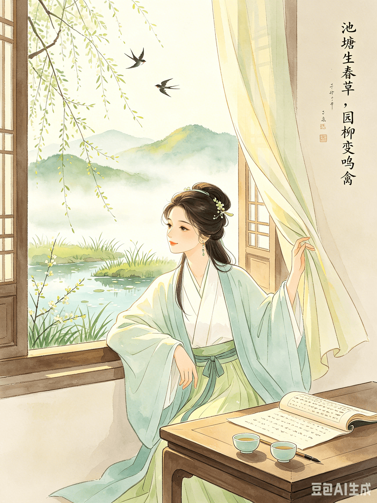 A Healing Guide to Classical Chinese Poetry: Curing Overthinking and Embracing a Relaxed Life Chapter 4: Xie Lingyun's Climbing the Poolside Tower (Poolside Grasses Grow) — Discovering Life's Small Wonders, Alleviating Sedentary Fatigue and Mental Stagnation I. The Original Poem (Excerpt) Hidden dragons charm with subtle grace, Distant calls of soaring swans resound. Fleeting clouds feel modest before the vast sky, River dwellers shy before the deep abyss. To advance in virtue, my wisdom is dull; To retreat and farm, my strength is insufficient. Chasing official salary, I found myself by a remote sea; Lying ill, I faced an empty forest. My bedclothes obscure the turning seasons, I draw back the curtain for a fleeting glimpse. I strain my ear to hear the waves, I lift my eyes to survey the rugged peaks. The first signs of spring replace winter's lingering sun, New light transforms the old gloom. Spring grasses sprout in the pond, Garden willows now host different singing birds. Sadly I recall the songs of Bin, Deeply stirred by the laments of Chu. Solitude endures easily for long, But being estranged from companions burdens the heart. II. Interpretation As the progenitor of landscape poetry, Xie Lingyun's Climbing the Poolside Tower is specifically for those grappling with modern sedentary fatigue, isolated melancholy, and diminished sensory perception. It offers a cure for the dullness of spirit and emotional numbness that come from long hours of working from home, being stuck at a desk, or prolonged solitude. The poet, facing political disgrace, was demoted to a remote coastal area and often confined to his sickbed. For extended periods, he was shut indoors, cut off from the changing seasons, trapped in his small room. His heart was filled with career disappointment, lonely isolation, and self-vexation, sinking into a prolonged state of low spirits. He lost his connection to the outside world, spending his days in gloom. It wasn't until he rose, opened the window, and looked out from his elevated position that his confined mind was suddenly liberated. Winter had given way to spring; the warm sun chased away the chill; new green grasses subtly emerged in the courtyard pond; willow branches in the forest renewed themselves, and different birds began to sing. The seasons quietly revolved, tiny sparks of life pushing through the earth. The lines, "Spring grasses sprout in the pond, / Garden willows now host different singing birds," encapsulate a profound, yet simple, healing logic: when people close themselves off, remain sedentary, and are confined to a fixed space, their thoughts endlessly ferment inwards, magnifying worries. Yet, the natural order always heals itself and moves forward. There are always small, beautiful things quietly growing in the world, enough to soothe the knots in one's heart. The emotional arc of the entire poem offers valuable insight: from closed-off despair and self-torment, to stepping out, observing the scenery, and seeing life's vitality, eventually leading to a gradual reconciliation of the mind. It highlights a common modern ailment: our lives are not devoid of beauty, but we are trapped in our cubicles, our rooms, and our negative thoughts, actively shutting down our perception. By magnifying worries and ignoring the turning of seasons and the small details of everyday life, we fall into prolonged dullness and fatigue. There's no need to travel far to find healing; the plants and trees around us, and the shifting seasons, are all powerful antidotes to our weariness. III. Practical Application Today's common emotional pain points for office workers include: long hours of sitting at desks, working overtime, being confined indoors for over ten hours a day, leading to shoulder and neck fatigue, mental tension, a field of vision limited to computer screens, and progressively suppressed emotions. During holidays, many stay home, lying down, scrolling on their phones and overthinking, growing more somber and irritable the more they isolate themselves. Even minor setbacks lead to self-inflicted mental exhaustion, magnifying grievances and anxiety, losing the ability to perceive beauty, and sinking into persistent emotional numbness. By drawing on the self-healing philosophy of landscape, we can alleviate physical and mental fatigue at low cost and reawaken a relaxed perception, applicable to office workers and those living in solitude. 1. Break the spatial confinement; refuse sedentary overthinking. Whenever your spirits feel low or your thoughts are chaotic, immediately leave your confined workstation, bedroom, or living space. You don't need to travel far; simply taking a walk downstairs or standing by a window is enough. Physical movement can interrupt negative thought patterns and quickly calm strained nerves. 2. Capture the subtle beauties of the four seasons to counteract negative emotions. Emulate the poet's observation of spring grasses and singing birds. Deliberately notice the world around you: the interplay of light and shadow in the evening breeze, street flowers and trees, sunsets, seasonal temperature shifts. These cost-free natural wonders can dilute workplace grievances and everyday frustrations, reducing your psychological fatigue. 3. Accept periodic emotional lows; don't fight against dullness. The poet's sadness in exile, his loneliness and sorrow at being separated from his group, are all normal emotions. There's no need to demand constant positivity from yourself. Allow yourself to feel low and "emo," allow for a temporary lack of enthusiasm. Accepting emotional fluctuations is also part of healing. 4. Reduce online mental exhaustion; shift to offline perception. Spend less time scrolling fragmented negative information and prying into others' lives. Redirect your attention to your immediate surroundings, ground yourself in real-life experiences, and enhance your sensory perception. Anxiety will naturally fade. Troubles often begin when one closes oneself off; joy often arises from what one observes. You don't need to seek distant cures; seeing the vibrant life of plants and trees around you, and embracing the gentle rhythm of the seasons, is enough to dissolve physical and mental fatigue and emerge from a gloomy state of mind. Guide thérapeutique de la poésie classique chinoise : Guérir la rumination et embrasser une vie sereine Chapitre 4 : « L’ascension de la tour au bord de la piscine » de Xie Lingyun (L’herbe pousse au bord de la piscine) — Découvrir les petites merveilles de la vie, soulager la fatigue liée à la sédentarité et la stagnation mentale I. Le poème original (Extrait) Des dragons cachés charment par leur grâce subtile, Le chant lointain des cygnes planant résonne. Les nuages fugaces paraissent modestes devant l’immensité du ciel, Les habitants de la rivière hésitent devant l’abîme profond. Pour progresser en vertu, ma sagesse est émoussée ; Pour me retirer et cultiver la terre, mes forces sont insuffisantes. Courant après un salaire de fonctionnaire, je me suis retrouvé au bord d’une mer lointaine ; Alité malade, j’ai fait face à une forêt déserte. Mes draps masquent le changement des saisons, J’écarte le rideau pour un bref aperçu. Je tends l’oreille pour entendre les vagues, Je lève les yeux pour contempler les pics escarpés. Les premiers signes du printemps remplacent les derniers rayons du soleil hivernal, une lumière nouvelle transforme la vieille obscurité. Les herbes printanières pointent le bout de leur nez dans l'étang, les saules du jardin abritent désormais le chant de divers oiseaux. Je repense avec tristesse aux chants de Bin, profondément ému par les lamentations de Chu. La solitude peut facilement durer longtemps, mais l'éloignement des compagnons pèse sur le cœur. II. Interprétation. Considéré comme le précurseur de la poésie paysagère, « L'ascension de la tour au bord de l'étang » de Xie Lingyun s'adresse tout particulièrement à ceux qui luttent contre la fatigue sédentaire moderne, la mélancolie de l'isolement et l'atrophie sensorielle. Ce poème offre un remède à la torpeur et à l'engourdissement émotionnel engendrés par de longues heures de télétravail, l'immobilité au bureau ou une solitude prolongée. Le poète, confronté à la disgrâce politique, fut muté dans une région côtière isolée et souvent alité. Pendant de longues périodes, il resta cloîtré chez lui, coupé du cycle des saisons, prisonnier de sa petite chambre. Son cœur était empli de déceptions professionnelles, d'un isolement profond et d'un profond ressentiment envers lui-même, le plongeant dans une longue période de mélancolie. Coupé du monde extérieur, il passait ses journées dans la tristesse. Ce n'est qu'en se levant, en ouvrant la fenêtre et en contemplant le paysage depuis sa position surélevée que son esprit, longtemps prisonnier de ses pensées, se libéra soudain. L'hiver avait cédé la place au printemps ; le soleil chaleureux chassait le froid ; de jeunes pousses d'herbe verte émergeaient discrètement dans le bassin de la cour ; les branches des saules se renouvelaient dans la forêt et de nouveaux oiseaux se mirent à chanter. Les saisons se succédaient paisiblement, de minuscules étincelles de vie jaillissant de la terre. Les vers « Les herbes printanières jaillissent dans le bassin, / Les saules du jardin abritent désormais différents oiseaux chanteurs » résument une logique profonde et pourtant simple, source de guérison : lorsque l'on s'isole, que l'on reste sédentaire et confiné dans un espace fixe, nos pensées ruminent sans cesse, amplifiant nos angoisses. Pourtant, l'ordre naturel finit toujours par se régénérer et aller de l'avant. Il y a toujours dans le monde de petites et belles choses qui poussent discrètement, de quoi apaiser les tourments du cœur. L'arc émotionnel de tout le poème offre une perspective précieuse : d'un désespoir replié sur soi et d'un tourment intérieur, à la prise de contact avec le monde extérieur, à la découverte de la vitalité de la vie, menant finalement à une paix intérieure progressive. Il met en lumière un mal moderne courant : nos vies ne sont pas dépourvues de beauté, mais nous sommes prisonniers de nos bureaux, de nos chambres et de nos pensées négatives, étouffant ainsi notre perception. En amplifiant nos soucis et en ignorant le cycle des saisons et les petits détails du quotidien, nous sombrons dans une lassitude et une fatigue persistantes. Nul besoin de voyager loin pour trouver la guérison ; les plantes et les arbres qui nous entourent, et le cycle des saisons, sont autant de puissants remèdes à notre lassitude. III. Application pratique. Les principaux points de tension émotionnelle chez les employés de bureau aujourd'hui incluent : de longues heures passées assis à leur bureau, les heures supplémentaires, le confinement à l'intérieur pendant plus de dix heures par jour, entraînant fatigue des épaules et de la nuque, tension mentale, un champ de vision limité aux écrans d'ordinateur et une inhibition progressive des émotions. Pendant les vacances, beaucoup restent chez eux, allongés, à faire défiler leur téléphone et à ruminer, devenant de plus en plus sombres et irritables à mesure qu'ils s'isolent. Même les petits tracas mènent à un épuisement mental auto-infligé, amplifiant les griefs et l'anxiété, perdant la capacité de percevoir la beauté et plongeant dans un engourdissement émotionnel persistant. En nous inspirant de la philosophie apaisante du paysage, nous pouvons soulager la fatigue physique et mentale à moindre coût et retrouver une perception détendue, applicable aux employés de bureau comme aux personnes vivant seules. 1. Brisez l'enfermement spatial ; refusez la rumination sédentaire. Dès que vous vous sentez déprimé ou que vos pensées sont confuses, quittez immédiatement votre poste de travail, votre chambre ou votre espace de vie. Inutile d'aller loin ; Il suffit de descendre les escaliers ou de se tenir près d'une fenêtre. Le mouvement physique peut interrompre les pensées négatives et apaiser rapidement les nerfs. 2. Appréciez la beauté subtile des quatre saisons pour contrer les émotions négatives. Imitez l'observation du poète sur les herbes printanières et le chant des oiseaux. Portez une attention particulière au monde qui vous entoure : le jeu d'ombre et de lumière dans la brise du soir, les fleurs et les arbres des rues, les couchers de soleil, les variations de température saisonnières. Ces merveilles naturelles gratuites peuvent atténuer les griefs au travail et les frustrations quotidiennes, réduisant ainsi votre fatigue psychologique. 3. Acceptez les baisses de moral passagères ; ne luttez pas contre la morosité. La tristesse du poète en exil, sa solitude et son chagrin d'être séparé de son groupe sont des émotions normales. Inutile d'exiger de vous une positivité constante. Autorisez-vous à vous sentir triste et mélancolique, à ressentir un manque d'enthousiasme passager. Accepter les fluctuations émotionnelles fait aussi partie du processus de guérison. 4. Réduisez la fatigue mentale liée aux écrans ; privilégiez une perception hors ligne. Passez moins de temps à parcourir des informations négatives éparses et à vous mêler de la vie des autres. Recentrez votre attention sur votre environnement immédiat, ancrez-vous dans le réel et aiguisez vos sens. L'anxiété s'estompera naturellement. Les problèmes commencent souvent lorsqu'on se replie sur soi ; la joie, elle, naît souvent de ce que l'on observe. Inutile de chercher des solutions lointaines : contempler la vie vibrante des plantes et des arbres qui vous entourent et vous laisser bercer par le doux rythme des saisons suffit à dissiper la fatigue physique et mentale et à vous sortir de la morosité. A Healing Guide to Classical Chinese Poetry: Curing Overthinking and Embracing a Relaxed Life Chapter 4: Xie Lingyun's Climbing the Poolside Tower (Poolside Grasses Grow) — Discovering Life's Small Wonders, Alleviating Sedentary Fatigue and Mental Stagnation I. The Original Poem (Excerpt) Hidden dragons charm with subtle grace, Distant calls of soaring swans resound. Fleeting clouds feel modest before the vast sky, River dwellers shy before the deep abyss. To advance in virtue, my wisdom is dull; To retreat and farm, my strength is insufficient. Chasing official salary, I found myself by a remote sea; Lying ill, I faced an empty forest. My bedclothes obscure the turning seasons, I draw back the curtain for a fleeting glimpse. I strain my ear to hear the waves, I lift my eyes to survey the rugged peaks. The first signs of spring replace winter's lingering sun, New light transforms the old gloom. Spring grasses sprout in the pond, Garden willows now host different singing birds. Sadly I recall the songs of Bin, Deeply stirred by the laments of Chu. Solitude endures easily for long, But being estranged from companions burdens the heart. II. Interpretation As the progenitor of landscape poetry, Xie Lingyun's Climbing the Poolside Tower is specifically for those grappling with modern sedentary fatigue, isolated melancholy, and diminished sensory perception. It offers a cure for the dullness of spirit and emotional numbness that come from long hours of working from home, being stuck at a desk, or prolonged solitude. The poet, facing political disgrace, was demoted to a remote coastal area and often confined to his sickbed. For extended periods, he was shut indoors, cut off from the changing seasons, trapped in his small room. His heart was filled with career disappointment, lonely isolation, and self-vexation, sinking into a prolonged state of low spirits. He lost his connection to the outside world, spending his days in gloom. It wasn't until he rose, opened the window, and looked out from his elevated position that his confined mind was suddenly liberated. Winter had given way to spring; the warm sun chased away the chill; new green grasses subtly emerged in the courtyard pond; willow branches in the forest renewed themselves, and different birds began to sing. The seasons quietly revolved, tiny sparks of life pushing through the earth. The lines, "Spring grasses sprout in the pond, / Garden willows now host different singing birds," encapsulate a profound, yet simple, healing logic: when people close themselves off, remain sedentary, and are confined to a fixed space, their thoughts endlessly ferment inwards, magnifying worries. Yet, the natural order always heals itself and moves forward. There are always small, beautiful things quietly growing in the world, enough to soothe the knots in one's heart. The emotional arc of the entire poem offers valuable insight: from closed-off despair and self-torment, to stepping out, observing the scenery, and seeing life's vitality, eventually leading to a gradual reconciliation of the mind. It highlights a common modern ailment: our lives are not devoid of beauty, but we are trapped in our cubicles, our rooms, and our negative thoughts, actively shutting down our perception. By magnifying worries and ignoring the turning of seasons and the small details of everyday life, we fall into prolonged dullness and fatigue. There's no need to travel far to find healing; the plants and trees around us, and the shifting seasons, are all powerful antidotes to our weariness. III. Practical Application Today's common emotional pain points for office workers include: long hours of sitting at desks, working overtime, being confined indoors for over ten hours a day, leading to shoulder and neck fatigue, mental tension, a field of vision limited to computer screens, and progressively suppressed emotions. During holidays, many stay home, lying down, scrolling on their phones and overthinking, growing more somber and irritable the more they isolate themselves. Even minor setbacks lead to self-inflicted mental exhaustion, magnifying grievances and anxiety, losing the ability to perceive beauty, and sinking into persistent emotional numbness. By drawing on the self-healing philosophy of landscape, we can alleviate physical and mental fatigue at low cost and reawaken a relaxed perception, applicable to office workers and those living in solitude. 1. Break the spatial confinement; refuse sedentary overthinking. Whenever your spirits feel low or your thoughts are chaotic, immediately leave your confined workstation, bedroom, or living space. You don't need to travel far; simply taking a walk downstairs or standing by a window is enough. Physical movement can interrupt negative thought patterns and quickly calm strained nerves. 2. Capture the subtle beauties of the four seasons to counteract negative emotions. Emulate the poet's observation of spring grasses and singing birds. Deliberately notice the world around you: the interplay of light and shadow in the evening breeze, street flowers and trees, sunsets, seasonal temperature shifts. These cost-free natural wonders can dilute workplace grievances and everyday frustrations, reducing your psychological fatigue. 3. Accept periodic emotional lows; don't fight against dullness. The poet's sadness in exile, his loneliness and sorrow at being separated from his group, are all normal emotions. There's no need to demand constant positivity from yourself. Allow yourself to feel low and "emo," allow for a temporary lack of enthusiasm. Accepting emotional fluctuations is also part of healing. 4. Reduce online mental exhaustion; shift to offline perception. Spend less time scrolling fragmented negative information and prying into others' lives. Redirect your attention to your immediate surroundings, ground yourself in real-life experiences, and enhance your sensory perception. Anxiety will naturally fade. Troubles often begin when one closes oneself off; joy often arises from what one observes. You don't need to seek distant cures; seeing the vibrant life of plants and trees around you, and embracing the gentle rhythm of the seasons, is enough to dissolve physical and mental fatigue and emerge from a gloomy state of mind. Guide thérapeutique de la poésie classique chinoise : Guérir la rumination et embrasser une vie sereine Chapitre 4 : « L’ascension de la tour au bord de la piscine » de Xie Lingyun (L’herbe pousse au bord de la piscine) — Découvrir les petites merveilles de la vie, soulager la fatigue liée à la sédentarité et la stagnation mentale I. Le poème original (Extrait) Des dragons cachés charment par leur grâce subtile, Le chant lointain des cygnes planant résonne. Les nuages fugaces paraissent modestes devant l’immensité du ciel, Les habitants de la rivière hésitent devant l’abîme profond. Pour progresser en vertu, ma sagesse est émoussée ; Pour me retirer et cultiver la terre, mes forces sont insuffisantes. Courant après un salaire de fonctionnaire, je me suis retrouvé au bord d’une mer lointaine ; Alité malade, j’ai fait face à une forêt déserte. Mes draps masquent le changement des saisons, J’écarte le rideau pour un bref aperçu. Je tends l’oreille pour entendre les vagues, Je lève les yeux pour contempler les pics escarpés. Les premiers signes du printemps remplacent les derniers rayons du soleil hivernal, une lumière nouvelle transforme la vieille obscurité. Les herbes printanières pointent le bout de leur nez dans l'étang, les saules du jardin abritent désormais le chant de divers oiseaux. Je repense avec tristesse aux chants de Bin, profondément ému par les lamentations de Chu. La solitude peut facilement durer longtemps, mais l'éloignement des compagnons pèse sur le cœur. II. Interprétation. Considéré comme le précurseur de la poésie paysagère, « L'ascension de la tour au bord de l'étang » de Xie Lingyun s'adresse tout particulièrement à ceux qui luttent contre la fatigue sédentaire moderne, la mélancolie de l'isolement et l'atrophie sensorielle. Ce poème offre un remède à la torpeur et à l'engourdissement émotionnel engendrés par de longues heures de télétravail, l'immobilité au bureau ou une solitude prolongée. Le poète, confronté à la disgrâce politique, fut muté dans une région côtière isolée et souvent alité. Pendant de longues périodes, il resta cloîtré chez lui, coupé du cycle des saisons, prisonnier de sa petite chambre. Son cœur était empli de déceptions professionnelles, d'un isolement profond et d'un profond ressentiment envers lui-même, le plongeant dans une longue période de mélancolie. Coupé du monde extérieur, il passait ses journées dans la tristesse. Ce n'est qu'en se levant, en ouvrant la fenêtre et en contemplant le paysage depuis sa position surélevée que son esprit, longtemps prisonnier de ses pensées, se libéra soudain. L'hiver avait cédé la place au printemps ; le soleil chaleureux chassait le froid ; de jeunes pousses d'herbe verte émergeaient discrètement dans le bassin de la cour ; les branches des saules se renouvelaient dans la forêt et de nouveaux oiseaux se mirent à chanter. Les saisons se succédaient paisiblement, de minuscules étincelles de vie jaillissant de la terre. Les vers « Les herbes printanières jaillissent dans le bassin, / Les saules du jardin abritent désormais différents oiseaux chanteurs » résument une logique profonde et pourtant simple, source de guérison : lorsque l'on s'isole, que l'on reste sédentaire et confiné dans un espace fixe, nos pensées ruminent sans cesse, amplifiant nos angoisses. Pourtant, l'ordre naturel finit toujours par se régénérer et aller de l'avant. Il y a toujours dans le monde de petites et belles choses qui poussent discrètement, de quoi apaiser les tourments du cœur. L'arc émotionnel de tout le poème offre une perspective précieuse : d'un désespoir replié sur soi et d'un tourment intérieur, à la prise de contact avec le monde extérieur, à la découverte de la vitalité de la vie, menant finalement à une paix intérieure progressive. Il met en lumière un mal moderne courant : nos vies ne sont pas dépourvues de beauté, mais nous sommes prisonniers de nos bureaux, de nos chambres et de nos pensées négatives, étouffant ainsi notre perception. En amplifiant nos soucis et en ignorant le cycle des saisons et les petits détails du quotidien, nous sombrons dans une lassitude et une fatigue persistantes. Nul besoin de voyager loin pour trouver la guérison ; les plantes et les arbres qui nous entourent, et le cycle des saisons, sont autant de puissants remèdes à notre lassitude. III. Application pratique. Les principaux points de tension émotionnelle chez les employés de bureau aujourd'hui incluent : de longues heures passées assis à leur bureau, les heures supplémentaires, le confinement à l'intérieur pendant plus de dix heures par jour, entraînant fatigue des épaules et de la nuque, tension mentale, un champ de vision limité aux écrans d'ordinateur et une inhibition progressive des émotions. Pendant les vacances, beaucoup restent chez eux, allongés, à faire défiler leur téléphone et à ruminer, devenant de plus en plus sombres et irritables à mesure qu'ils s'isolent. Même les petits tracas mènent à un épuisement mental auto-infligé, amplifiant les griefs et l'anxiété, perdant la capacité de percevoir la beauté et plongeant dans un engourdissement émotionnel persistant. En nous inspirant de la philosophie apaisante du paysage, nous pouvons soulager la fatigue physique et mentale à moindre coût et retrouver une perception détendue, applicable aux employés de bureau comme aux personnes vivant seules. 1. Brisez l'enfermement spatial ; refusez la rumination sédentaire. Dès que vous vous sentez déprimé ou que vos pensées sont confuses, quittez immédiatement votre poste de travail, votre chambre ou votre espace de vie. Inutile d'aller loin ; Il suffit de descendre les escaliers ou de se tenir près d'une fenêtre. Le mouvement physique peut interrompre les pensées négatives et apaiser rapidement les nerfs. 2. Appréciez la beauté subtile des quatre saisons pour contrer les émotions négatives. Imitez l'observation du poète sur les herbes printanières et le chant des oiseaux. Portez une attention particulière au monde qui vous entoure : le jeu d'ombre et de lumière dans la brise du soir, les fleurs et les arbres des rues, les couchers de soleil, les variations de température saisonnières. Ces merveilles naturelles gratuites peuvent atténuer les griefs au travail et les frustrations quotidiennes, réduisant ainsi votre fatigue psychologique. 3. Acceptez les baisses de moral passagères ; ne luttez pas contre la morosité. La tristesse du poète en exil, sa solitude et son chagrin d'être séparé de son groupe sont des émotions normales. Inutile d'exiger de vous une positivité constante. Autorisez-vous à vous sentir triste et mélancolique, à ressentir un manque d'enthousiasme passager. Accepter les fluctuations émotionnelles fait aussi partie du processus de guérison. 4. Réduisez la fatigue mentale liée aux écrans ; privilégiez une perception hors ligne. Passez moins de temps à parcourir des informations négatives éparses et à vous mêler de la vie des autres. Recentrez votre attention sur votre environnement immédiat, ancrez-vous dans le réel et aiguisez vos sens. L'anxiété s'estompera naturellement. Les problèmes commencent souvent lorsqu'on se replie sur soi ; la joie, elle, naît souvent de ce que l'on observe. Inutile de chercher des solutions lointaines : contempler la vie vibrante des plantes et des arbres qui vous entourent et vous laisser bercer par le doux rythme des saisons suffit à dissiper la fatigue physique et mentale et à vous sortir de la morosité.