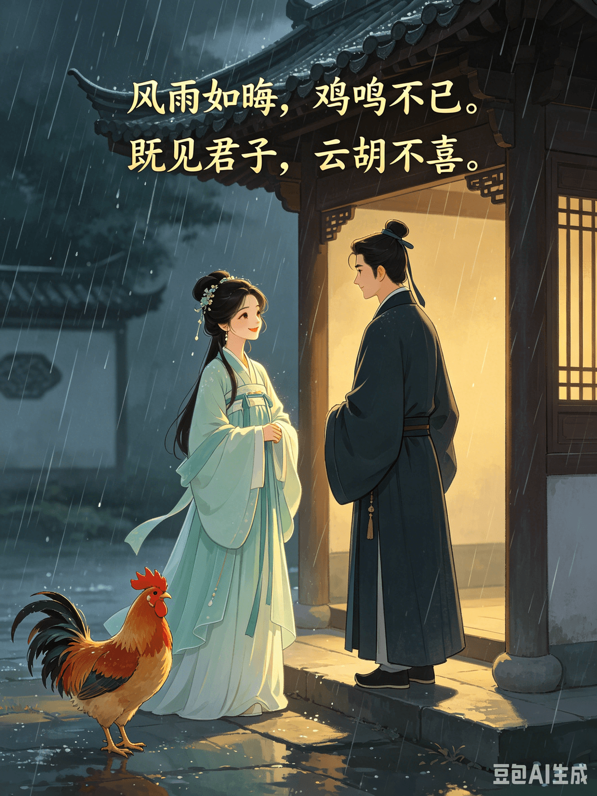 A Healing Guide to Classical Chinese Poetry: Curing Overthinking and Embracing a Relaxed Life Chapter 2: Feng Yu (Wind and Rain) from the Classic of Poetry (Shi Jing) — Finding Warmth in Hardship, Discovering Hope in the Ordinary, and Relieving Anxiety I. The Original Poem Cold and bleak are the wind and rain, The roosters crow in unison. Now that I have seen my lord, How could my heart not be at peace? Howling and driving are the wind and rain, The roosters crow without pause. Now that I have seen my lord, How could my heartache not be cured? The wind and rain are dark as night, The roosters crow without end. Now that I have seen my lord, How could my heart not rejoice? II. Interpretation Feng Yu (Wind and Rain) is the ultimate healing poem in the Classic of Poetry for moments when we hit rock bottom. In just three short stanzas, it captures the emotional rollercoaster of being stuck in a dark place and offers a beautifully simple philosophy for getting through it. The poem opens by setting a scene: a fierce storm, darkening skies, and a creeping chill. The relentless, sunless storm perfectly mirrors the darkest moments of human life—when the path ahead is blurry, circumstances are bleak, we suffer in isolation, and the end is nowhere in sight. Yet, amidst this gloomy storm, a rooster crows persistently. The will to welcome the dawn remains unbroken. Even when the long night seems endless, life holds its ground and waits. This is the hidden hope buried within hardship. The three stanzas illustrate a progressive emotional healing that perfectly addresses modern anxiety. In the first stanza, the cold rain brings a chaotic, knotted mind; but upon seeing a comforting presence, the panic subsides, and peace returns. In the second stanza, the storm worsens, and the accumulated stress manifests as mental exhaustion (a "heartache"); but upon finding a warm reliance, the illness dissipates. In the final stanza, we reach the ultimate darkness—a storm as black as night. This is life's most unbearable extreme. Yet, the roosters never stop crowing, proving that a glimmer of light will eventually break through. When the storm meets a kindred spirit and warmth descends, all sorrow transforms into joy. For centuries, people have loved the line, "The wind and rain are dark as night, / The roosters crow without end." The core message here is not about waiting for a savior, but realizing a fundamental truth: darkness is never a closed, permanent loop. Every low point has an end. This poem shatters a common mental trap: when many people face adversity, they habitually magnify their suffering, believing that this current darkness is their permanent reality. This leads to overwhelming anxiety and giving up. But Feng Yu reminds us: a difficult situation is just passing weather, not your lifelong destiny. Anxiety is a temporary emotion, not the defining theme of your life. There is no need to invalidate your entire existence just because of a temporary slump. The tiny fragments of warmth and faint glimmers of light in your ordinary days are more than enough to calm your panic. III. Practical Application For modern people, anxiety often feels like a constant "storm." We face back-to-back setbacks in our careers, stagnant wages, and daily emotional drain. Living alone means facing pressure solo—navigating illness without help, dealing with emotions no one understands, and spiraling into late-night loneliness. Daily stressors pile up: mortgages, social dynamics, and family obligations. When we can't see signs of things getting better, we amplify the pain, fall into chronic insomnia, and lose the energy to do anything. By borrowing the wisdom of Feng Yu, we can create a personalized toolkit for healing during our lowest moments, whether we are dealing with isolation, stress, or an anxiety attack. First, face life’s storms and stop catastrophizing. Do not magnify a temporary setback into a lifelong failure. A career misstep is just a level to pass; a social conflict is just a mismatch of values; loneliness is just a temporary state. Just as a storm can only temporarily block the sun—not extinguish it—you shouldn't anticipate the worst-case scenario and scare yourself into a mental breakdown. Second, catch the small fragments of warmth, and don't wait for a grand rescue. In the poem, the "lord" or "gentleman" doesn't just have to be a lover or a soulmate. It can be a hot cup of tea, the evening breeze at sunset, a comforting text from a friend, a check-in from family, or a warm meal. When anxiety peaks, don't force yourself to instantly cheer up or tackle massive problems. Simply grabbing onto the micro-joys around you is enough to settle a panicked heart. Finally, trust that the roosters will keep crowing, and hold onto foundational hope. The darker things get, the more you need to steady your mindset. You don't have to rush to break out of the slump. Give yourself permission to feel low for a bit and slow down. Industry downturns and life’s hardships run in cycles. If you can simply endure the rainy days, you will naturally be there to see the skies clear. More often than not, what defeats us isn't the hardship itself, but our own panicked and restless minds. May we all master the way of the wind and rain: even when life's storms darken the sky, keep a glimmer of light in your heart. Catch the ordinary warmth, dissolve unnecessary anxiety, and safely weather all your darkest days. Guide de guérison par la poésie classique chinoise : Guérir la rumination et embrasser une vie apaisée Chapitre 2 : Feng Yu (Vent et Pluie) du Classique des vers (Shi Jing) — Trouver du réconfort dans l’épreuve, découvrir l’espoir dans l’ordinaire et soulager l’anxiété I. Le poème original : Froids et mornes sont le vent et la pluie, Les coqs chantent à l’unisson. Maintenant que j’ai vu mon seigneur, Comment mon cœur pourrait-il ne pas trouver la paix ? Hurlants et impétueux sont le vent et la pluie, Les coqs chantent sans cesse. Maintenant que j’ai vu mon seigneur, Comment mon chagrin pourrait-il ne pas être guéri ? Le vent et la pluie sont noirs comme la nuit, Les coqs chantent sans fin. Maintenant que j’ai vu mon seigneur, Comment mon cœur pourrait-il ne pas se réjouir ? II. Interprétation : Feng Yu (Vent et Pluie) est le poème de guérison par excellence du Classique des vers, pour les moments où nous touchons le fond. En seulement trois courtes strophes, ce poème saisit les montagnes russes émotionnelles que représente le fait d'être coincé dans les ténèbres et offre une philosophie d'une simplicité poétique pour les surmonter. Le poème s'ouvre sur une scène saisissante : une tempête féroce, un ciel qui s'assombrit et un froid glacial. Cette tempête implacable, sans soleil, reflète parfaitement les moments les plus sombres de l'existence humaine — lorsque l'avenir est incertain, les circonstances désespérées, la souffrance dans la solitude et l'espoir d'une issue insaisissable. Pourtant, au cœur de cette tempête lugubre, un coq chante sans relâche. La volonté d'accueillir l'aube demeure intacte. Même lorsque la longue nuit semble interminable, la vie persiste et attend. C'est l'espoir caché au sein de l'épreuve. Les trois strophes illustrent une guérison émotionnelle progressive qui répond parfaitement à l'anxiété moderne. Dans la première strophe, la pluie froide provoque un esprit chaotique et tourmenté ; mais à la vue d'une présence réconfortante, la panique s'apaise et la paix revient. Dans la deuxième strophe, la tempête s'intensifie et le stress accumulé se manifeste par un épuisement mental (un véritable « chagrin ») ; mais dès qu'un réconfort chaleureux se manifeste, le mal se dissipe. Dans la dernière strophe, nous atteignons l'obscurité la plus totale : une tempête aussi noire que la nuit. C'est l'extrême le plus insupportable de la vie. Pourtant, les coqs ne cessent de chanter, prouvant qu'une lueur d'espoir finira par percer. Lorsque la tempête rencontre une âme sœur et que la chaleur descend, toute la tristesse se transforme en joie. Depuis des siècles, on aime ce vers : « Le vent et la pluie sont noirs comme la nuit, / Les coqs chantent sans fin.» Le message essentiel n'est pas d'attendre un sauveur, mais de prendre conscience d'une vérité fondamentale : l'obscurité n'est jamais un cycle fermé et permanent. Chaque épreuve a une fin. Ce poème brise un piège mental courant : face à l'adversité, beaucoup ont tendance à amplifier leur souffrance, croyant que cette obscurité est leur réalité permanente. Cela engendre une anxiété paralysante et le découragement. Mais Feng Yu nous rappelle : une situation difficile n'est qu'une tempête passagère, et non le cours de votre vie. L'anxiété est une émotion passagère, non pas le fil conducteur de votre existence. Inutile de remettre en question votre existence entière à cause d'un simple coup de mou. Les petits moments de réconfort et les lueurs d'espoir qui jalonnent votre quotidien suffisent amplement à apaiser votre panique. III. Application pratique. Pour l'homme moderne, l'anxiété ressemble souvent à une tempête incessante. Nous enchaînons les revers professionnels, la stagnation des salaires et l'épuisement émotionnel quotidien. Vivre seul signifie affronter la pression seul : traverser une maladie sans aide, gérer des émotions que personne ne comprend et sombrer dans une solitude nocturne insupportable. Les sources de stress s'accumulent : crédit immobilier, relations sociales et obligations familiales. Lorsque la situation ne s'améliore pas, la douleur s'amplifie, l'insomnie chronique s'installe et l'énergie nous abandonne. En nous inspirant de la sagesse du Feng Yu, nous pouvons créer une boîte à outils personnalisée pour nous ressourcer lors de nos moments les plus difficiles, qu'il s'agisse d'isolement, de stress ou d'une crise d'angoisse. Tout d'abord, affrontez les tempêtes de la vie et cessez de dramatiser. Ne transformez pas un revers passager en un échec définitif. Un faux pas professionnel n'est qu'une étape à franchir ; un conflit social, une simple divergence de valeurs ; la solitude, un état passager. De même qu'une tempête ne fait que masquer temporairement le soleil – sans l'éteindre –, il ne faut pas anticiper le pire et se laisser submerger par la peur au point de sombrer dans l'angoisse. Ensuite, savourez les petits moments de réconfort et n'attendez pas un miracle. Dans le poème, le « seigneur » ou le « gentilhomme » ne désigne pas forcément un amant ou une âme sœur. Il peut s'agir d'une tasse de thé fumante, de la brise du soir au coucher du soleil, d'un message réconfortant d'un ami, de nouvelles de la famille ou d'un bon repas chaud. Lorsque l'angoisse atteint son paroxysme, ne vous forcez pas à retrouver le sourire instantanément ni à vous attaquer à des problèmes insurmontables. S'accrocher aux petits bonheurs du quotidien suffit à apaiser un cœur angoissé. Enfin, ayez confiance : la vie continuera de chanter. Gardez espoir. Plus la situation s'assombrit, plus il est important de stabiliser votre état d'esprit. Inutile de vous précipiter pour sortir de la déprime. Autorisez-vous à avoir le cafard un moment et à ralentir le rythme. Les ralentissements économiques sont fréquents. Les épreuves de la vie se succèdent. Si vous parvenez à traverser les moments difficiles, vous serez naturellement là pour voir le ciel se dégager. Bien souvent, ce n'est pas l'épreuve elle-même qui nous terrasse, mais notre propre angoisse et notre agitation intérieure. Puissions-nous tous apprendre à traverser les tempêtes : même lorsque le ciel s'assombrit, gardons espoir. Accueillons la chaleur du quotidien, apaisons les angoisses inutiles et traversons sereinement les jours les plus sombres. A Healing Guide to Classical Chinese Poetry: Curing Overthinking and Embracing a Relaxed Life Chapter 2: Feng Yu (Wind and Rain) from the Classic of Poetry (Shi Jing) — Finding Warmth in Hardship, Discovering Hope in the Ordinary, and Relieving Anxiety I. The Original Poem Cold and bleak are the wind and rain, The roosters crow in unison. Now that I have seen my lord, How could my heart not be at peace? Howling and driving are the wind and rain, The roosters crow without pause. Now that I have seen my lord, How could my heartache not be cured? The wind and rain are dark as night, The roosters crow without end. Now that I have seen my lord, How could my heart not rejoice? II. Interpretation Feng Yu (Wind and Rain) is the ultimate healing poem in the Classic of Poetry for moments when we hit rock bottom. In just three short stanzas, it captures the emotional rollercoaster of being stuck in a dark place and offers a beautifully simple philosophy for getting through it. The poem opens by setting a scene: a fierce storm, darkening skies, and a creeping chill. The relentless, sunless storm perfectly mirrors the darkest moments of human life—when the path ahead is blurry, circumstances are bleak, we suffer in isolation, and the end is nowhere in sight. Yet, amidst this gloomy storm, a rooster crows persistently. The will to welcome the dawn remains unbroken. Even when the long night seems endless, life holds its ground and waits. This is the hidden hope buried within hardship. The three stanzas illustrate a progressive emotional healing that perfectly addresses modern anxiety. In the first stanza, the cold rain brings a chaotic, knotted mind; but upon seeing a comforting presence, the panic subsides, and peace returns. In the second stanza, the storm worsens, and the accumulated stress manifests as mental exhaustion (a "heartache"); but upon finding a warm reliance, the illness dissipates. In the final stanza, we reach the ultimate darkness—a storm as black as night. This is life's most unbearable extreme. Yet, the roosters never stop crowing, proving that a glimmer of light will eventually break through. When the storm meets a kindred spirit and warmth descends, all sorrow transforms into joy. For centuries, people have loved the line, "The wind and rain are dark as night, / The roosters crow without end." The core message here is not about waiting for a savior, but realizing a fundamental truth: darkness is never a closed, permanent loop. Every low point has an end. This poem shatters a common mental trap: when many people face adversity, they habitually magnify their suffering, believing that this current darkness is their permanent reality. This leads to overwhelming anxiety and giving up. But Feng Yu reminds us: a difficult situation is just passing weather, not your lifelong destiny. Anxiety is a temporary emotion, not the defining theme of your life. There is no need to invalidate your entire existence just because of a temporary slump. The tiny fragments of warmth and faint glimmers of light in your ordinary days are more than enough to calm your panic. III. Practical Application For modern people, anxiety often feels like a constant "storm." We face back-to-back setbacks in our careers, stagnant wages, and daily emotional drain. Living alone means facing pressure solo—navigating illness without help, dealing with emotions no one understands, and spiraling into late-night loneliness. Daily stressors pile up: mortgages, social dynamics, and family obligations. When we can't see signs of things getting better, we amplify the pain, fall into chronic insomnia, and lose the energy to do anything. By borrowing the wisdom of Feng Yu, we can create a personalized toolkit for healing during our lowest moments, whether we are dealing with isolation, stress, or an anxiety attack. First, face life’s storms and stop catastrophizing. Do not magnify a temporary setback into a lifelong failure. A career misstep is just a level to pass; a social conflict is just a mismatch of values; loneliness is just a temporary state. Just as a storm can only temporarily block the sun—not extinguish it—you shouldn't anticipate the worst-case scenario and scare yourself into a mental breakdown. Second, catch the small fragments of warmth, and don't wait for a grand rescue. In the poem, the "lord" or "gentleman" doesn't just have to be a lover or a soulmate. It can be a hot cup of tea, the evening breeze at sunset, a comforting text from a friend, a check-in from family, or a warm meal. When anxiety peaks, don't force yourself to instantly cheer up or tackle massive problems. Simply grabbing onto the micro-joys around you is enough to settle a panicked heart. Finally, trust that the roosters will keep crowing, and hold onto foundational hope. The darker things get, the more you need to steady your mindset. You don't have to rush to break out of the slump. Give yourself permission to feel low for a bit and slow down. Industry downturns and life’s hardships run in cycles. If you can simply endure the rainy days, you will naturally be there to see the skies clear. More often than not, what defeats us isn't the hardship itself, but our own panicked and restless minds. May we all master the way of the wind and rain: even when life's storms darken the sky, keep a glimmer of light in your heart. Catch the ordinary warmth, dissolve unnecessary anxiety, and safely weather all your darkest days. Guide de guérison par la poésie classique chinoise : Guérir la rumination et embrasser une vie apaisée Chapitre 2 : Feng Yu (Vent et Pluie) du Classique des vers (Shi Jing) — Trouver du réconfort dans l’épreuve, découvrir l’espoir dans l’ordinaire et soulager l’anxiété I. Le poème original : Froids et mornes sont le vent et la pluie, Les coqs chantent à l’unisson. Maintenant que j’ai vu mon seigneur, Comment mon cœur pourrait-il ne pas trouver la paix ? Hurlants et impétueux sont le vent et la pluie, Les coqs chantent sans cesse. Maintenant que j’ai vu mon seigneur, Comment mon chagrin pourrait-il ne pas être guéri ? Le vent et la pluie sont noirs comme la nuit, Les coqs chantent sans fin. Maintenant que j’ai vu mon seigneur, Comment mon cœur pourrait-il ne pas se réjouir ? II. Interprétation : Feng Yu (Vent et Pluie) est le poème de guérison par excellence du Classique des vers, pour les moments où nous touchons le fond. En seulement trois courtes strophes, ce poème saisit les montagnes russes émotionnelles que représente le fait d'être coincé dans les ténèbres et offre une philosophie d'une simplicité poétique pour les surmonter. Le poème s'ouvre sur une scène saisissante : une tempête féroce, un ciel qui s'assombrit et un froid glacial. Cette tempête implacable, sans soleil, reflète parfaitement les moments les plus sombres de l'existence humaine — lorsque l'avenir est incertain, les circonstances désespérées, la souffrance dans la solitude et l'espoir d'une issue insaisissable. Pourtant, au cœur de cette tempête lugubre, un coq chante sans relâche. La volonté d'accueillir l'aube demeure intacte. Même lorsque la longue nuit semble interminable, la vie persiste et attend. C'est l'espoir caché au sein de l'épreuve. Les trois strophes illustrent une guérison émotionnelle progressive qui répond parfaitement à l'anxiété moderne. Dans la première strophe, la pluie froide provoque un esprit chaotique et tourmenté ; mais à la vue d'une présence réconfortante, la panique s'apaise et la paix revient. Dans la deuxième strophe, la tempête s'intensifie et le stress accumulé se manifeste par un épuisement mental (un véritable « chagrin ») ; mais dès qu'un réconfort chaleureux se manifeste, le mal se dissipe. Dans la dernière strophe, nous atteignons l'obscurité la plus totale : une tempête aussi noire que la nuit. C'est l'extrême le plus insupportable de la vie. Pourtant, les coqs ne cessent de chanter, prouvant qu'une lueur d'espoir finira par percer. Lorsque la tempête rencontre une âme sœur et que la chaleur descend, toute la tristesse se transforme en joie. Depuis des siècles, on aime ce vers : « Le vent et la pluie sont noirs comme la nuit, / Les coqs chantent sans fin.» Le message essentiel n'est pas d'attendre un sauveur, mais de prendre conscience d'une vérité fondamentale : l'obscurité n'est jamais un cycle fermé et permanent. Chaque épreuve a une fin. Ce poème brise un piège mental courant : face à l'adversité, beaucoup ont tendance à amplifier leur souffrance, croyant que cette obscurité est leur réalité permanente. Cela engendre une anxiété paralysante et le découragement. Mais Feng Yu nous rappelle : une situation difficile n'est qu'une tempête passagère, et non le cours de votre vie. L'anxiété est une émotion passagère, non pas le fil conducteur de votre existence. Inutile de remettre en question votre existence entière à cause d'un simple coup de mou. Les petits moments de réconfort et les lueurs d'espoir qui jalonnent votre quotidien suffisent amplement à apaiser votre panique. III. Application pratique. Pour l'homme moderne, l'anxiété ressemble souvent à une tempête incessante. Nous enchaînons les revers professionnels, la stagnation des salaires et l'épuisement émotionnel quotidien. Vivre seul signifie affronter la pression seul : traverser une maladie sans aide, gérer des émotions que personne ne comprend et sombrer dans une solitude nocturne insupportable. Les sources de stress s'accumulent : crédit immobilier, relations sociales et obligations familiales. Lorsque la situation ne s'améliore pas, la douleur s'amplifie, l'insomnie chronique s'installe et l'énergie nous abandonne. En nous inspirant de la sagesse du Feng Yu, nous pouvons créer une boîte à outils personnalisée pour nous ressourcer lors de nos moments les plus difficiles, qu'il s'agisse d'isolement, de stress ou d'une crise d'angoisse. Tout d'abord, affrontez les tempêtes de la vie et cessez de dramatiser. Ne transformez pas un revers passager en un échec définitif. Un faux pas professionnel n'est qu'une étape à franchir ; un conflit social, une simple divergence de valeurs ; la solitude, un état passager. De même qu'une tempête ne fait que masquer temporairement le soleil – sans l'éteindre –, il ne faut pas anticiper le pire et se laisser submerger par la peur au point de sombrer dans l'angoisse. Ensuite, savourez les petits moments de réconfort et n'attendez pas un miracle. Dans le poème, le « seigneur » ou le « gentilhomme » ne désigne pas forcément un amant ou une âme sœur. Il peut s'agir d'une tasse de thé fumante, de la brise du soir au coucher du soleil, d'un message réconfortant d'un ami, de nouvelles de la famille ou d'un bon repas chaud. Lorsque l'angoisse atteint son paroxysme, ne vous forcez pas à retrouver le sourire instantanément ni à vous attaquer à des problèmes insurmontables. S'accrocher aux petits bonheurs du quotidien suffit à apaiser un cœur angoissé. Enfin, ayez confiance : la vie continuera de chanter. Gardez espoir. Plus la situation s'assombrit, plus il est important de stabiliser votre état d'esprit. Inutile de vous précipiter pour sortir de la déprime. Autorisez-vous à avoir le cafard un moment et à ralentir le rythme. Les ralentissements économiques sont fréquents. Les épreuves de la vie se succèdent. Si vous parvenez à traverser les moments difficiles, vous serez naturellement là pour voir le ciel se dégager. Bien souvent, ce n'est pas l'épreuve elle-même qui nous terrasse, mais notre propre angoisse et notre agitation intérieure. Puissions-nous tous apprendre à traverser les tempêtes : même lorsque le ciel s'assombrit, gardons espoir. Accueillons la chaleur du quotidien, apaisons les angoisses inutiles et traversons sereinement les jours les plus sombres.