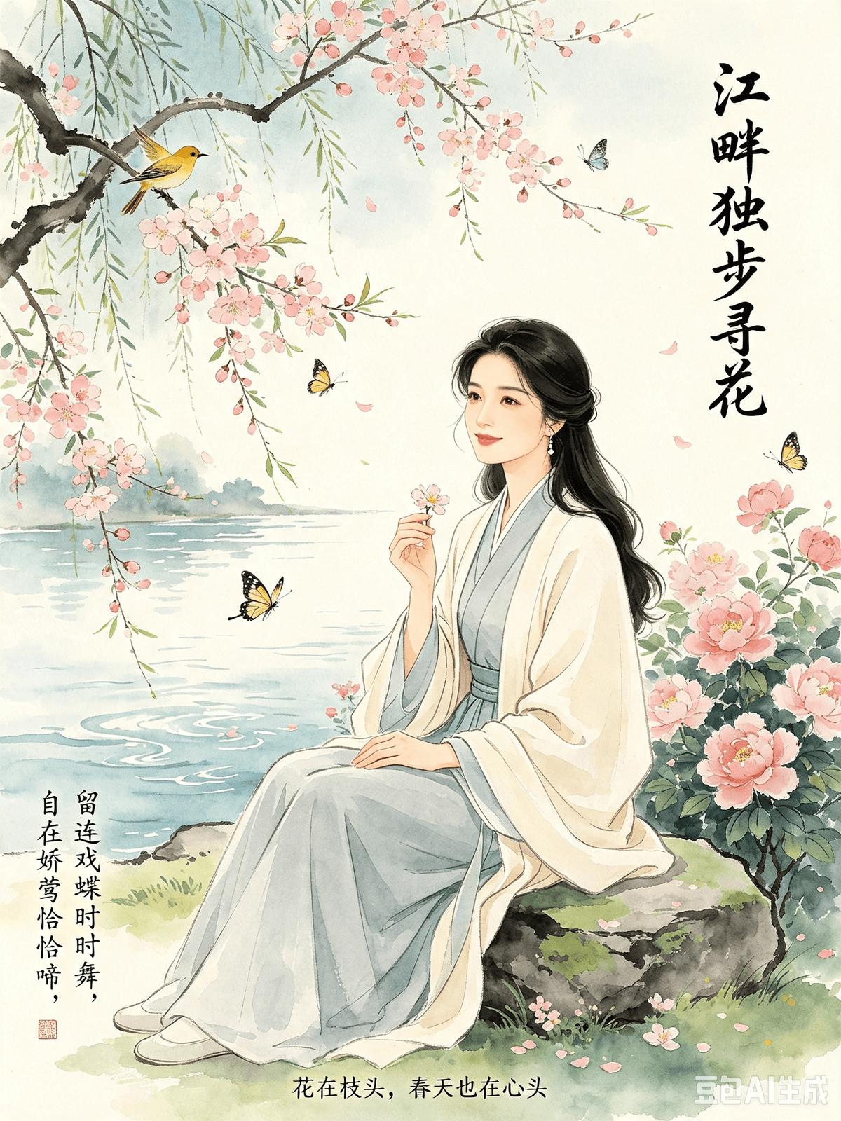Tang Dynasty Poetic Healing: Erasing Modern Mental Friction and Cultivating a Life of Ease Du Fu’s Walking Alone by the Riverside Looking for Flowers, No. 6 — Discovering Micro-Joys, Alleviating Melancholy, and Nourishing the Mind I. The Original Poem Walking Alone by the Riverside Looking for Flowers, No. 6 (江畔独步寻花·其六) By Madame Huang’s house, blossoms cover the path, Thousands, tens of thousands of flowers weigh the branches low. Lingering, playful butterflies dance without end, Carefree, lovely orioles sing their perfect tunes. II. Poetic Insight After the An Lushan Rebellion was finally quelled, Du Fu relocated and settled in the Chengdu Thatched Cottage. Leaving behind the displacement of a war-torn era and temporarily stepping away from the heavy sorrow of his shattered nation, he welcomed a rare period of stability in his turbulent life. During this time, the poet let go of his grand anxieties. He slowed his pace to wander along the riverbank and chanced upon a neighbor’s courtyard bursting with spring blooms. Flowers blanketed the landscape, bending the branches under their weight, while colorful butterflies danced freely and orioles sang their melodic tunes. The fragmented, everyday beauty of the mortal world healed the scars of his lifelong wandering. This poem represents the ultimate, gentle "low-energy" healing text. Its core message is about lowering your threshold for happiness, focusing on micro-joys, healing a depressed state of mind, and dispelling inner emptiness. Du Fu had endured immense suffering throughout his life—plagued by war, poverty, separation, and illness. He was frequently trapped in prolonged states of melancholy and could have easily spiraled into pessimism and despair. Yet, he did not fixate on life's hardships. Instead, he actively leaned in to observe the mundane beauty of the world, gathering warmth from a single flower, a butterfly, or the chirp of a bird. He did not rely on grand, joyous events to heal himself; he nourished his mind and body solely with the small, everyday beauties of life. This poem tells the world: life will not always go smoothly, and hardship is the norm. However, beauty is scattered throughout our daily routines. By actively choosing to see this gentleness, we can defend against underlying low moods, gloom, and depression. III. Real-World Application As a mindset consultant, I frequently observe people trapped in the mental friction of having an "excessively high threshold for happiness." We often believe that only major milestones—getting a promotion, striking it rich, taking a long vacation, or achieving a massive goal—qualify as true happiness. In the process, we ignore the daily, fragmented beauty of life: a warm meal, a sunset, a clear sunny sky, or a gentle afternoon breeze. When you constantly fixate on life's difficulties, toxic workplace environments, and interpersonal conflicts, your eyes only see what is lacking. Your inner world remains perpetually gloomy and low. You lose your enthusiasm, feel numb to life, and slip into a mild state of emotional depression and internal burnout. You begin to feel that life is meaningless and exhausting, ultimately losing the capacity to perceive happiness. This short poem is the perfect antidote for emotional numbness, low moods, and mental exhaustion. Here is how to apply its wisdom: 1. Switch your perspective and change your filter: Stop magnifying life's miseries. Actively shift your perceptual lens. When things happen, do not fixate on the flaws. Instead, consciously capture the everyday beauty around you: the morning sunlight, the evening breeze, a hot meal, or flowers blooming by the roadside. These are the warm elements that heal the mind. When you look at life through a different lens, your state of mind will completely transform. 2. Reject utilitarian happiness: You do not need to wait for a major life event to give yourself permission to be happy. Stop tying your joy to wealth, status, achievements, or the validation of others. Low-cost, small-scale beauty is more than enough to heal an exhausted mind and body. 3. Cultivate a daily habit of "gathering warmth": When you are feeling down, do not force yourself to simply "cheer up." Step outside, walk through your neighborhood, observe the plants and animals, and immerse yourself in the vitality of everyday life. Life is naturally a mix of joy and sorrow, and hardship is unavoidable, but beauty is accessible everywhere. Learn to pick up the gentle moments hidden in the mundane. Use micro-joys to smooth out the gloom in your heart, slowly nourish your state of mind, step out of your emotional valleys, and regain a sense of passion and relaxed ease in your life. La guérison par la poésie sous la dynastie Tang : apaiser les tensions mentales modernes et cultiver une vie empreinte de sérénité « Promenade solitaire au bord de la rivière en quête de fleurs », n° 6 (de Du Fu) — Découvrir les micro-joies, alléger la mélancolie et nourrir l'esprit I. Le poème original Promenade solitaire au bord de la rivière en quête de fleurs, n° 6 (江畔独步寻花·其六) : Près de la demeure de Madame Huang, les fleurs tapissent le sentier ; par milliers, par myriades, elles font ployer les branches sous leur poids. Des papillons espiègles dansent sans fin ; insouciants et charmants, les loriots chantent leurs mélodies parfaites. II. Regard poétique Une fois la rébellion d'An Lushan enfin réprimée, Du Fu s'installa dans la « Chaumière de Chengdu ». Laissant derrière lui les errances d'une époque déchirée par la guerre et s'éloignant momentanément de la profonde tristesse d'une nation en ruine, il connut une rare période de stabilité au sein d'une existence par ailleurs tourmentée. Durant cette période, le poète mit de côté ses grandes angoisses. Il ralentit le pas pour flâner le long de la rivière et découvrit par hasard le jardin d'une voisine, éclatant de floraisons printanières. Les fleurs recouvraient le paysage, courbant les branches sous leur charge, tandis que des papillons colorés dansaient en toute liberté et que les loriots chantaient leurs mélodies harmonieuses. La beauté fragmentaire et quotidienne du monde des hommes apaisa les cicatrices d'une vie marquée par l'errance. Ce poème incarne l'apaisement ultime, tout en douceur et sans effort — une véritable guérison « basse énergie ». Son message essentiel invite à abaisser le seuil du bonheur, à se concentrer sur les micro-joies, à guérir la mélancolie et à dissiper le vide intérieur. Du Fu avait enduré d'immenses souffrances tout au long de sa vie, accablé par la guerre, la pauvreté, les séparations et la maladie. Souvent prisonnier de longs épisodes de mélancolie, il aurait pu aisément sombrer dans le pessimisme et le désespoir. Pourtant, il ne s'est pas focalisé sur les épreuves de l'existence. Au contraire, il a activement porté son regard sur la beauté ordinaire du monde, puisant de la chaleur dans une simple fleur, un papillon ou le chant d'un oiseau. Il n'a pas attendu de grands événements joyeux pour se guérir ; il a nourri son corps et son esprit uniquement grâce aux petites beautés du quotidien. Ce poème adresse un message au monde : la vie ne suit pas toujours un cours tranquille, et l'adversité est la norme. Pourtant, la beauté est disséminée dans notre quotidien. En choisissant activement de percevoir cette douceur, nous pouvons nous prémunir contre la morosité, la tristesse et la dépression sous-jacentes. III. Application concrète En tant que consultant en état d'esprit, j'observe souvent des personnes prisonnières d'un blocage mental lié à un « seuil de bonheur excessivement élevé ». Nous croyons souvent que seuls les grands événements — obtenir une promotion, faire fortune, partir en vacances prolongées ou atteindre un objectif majeur — constituent le véritable bonheur. Ce faisant, nous ignorons la beauté quotidienne et fragmentée de la vie : un repas chaud, un coucher de soleil, un ciel clair et ensoleillé ou une douce brise d'après-midi. Lorsque vous vous focalisez constamment sur les difficultés de la vie, les environnements de travail toxiques et les conflits interpersonnels, votre regard ne perçoit que ce qui manque. Votre monde intérieur reste perpétuellement sombre et morose. Vous perdez votre enthousiasme, devenez insensible à la vie et glissez vers un état de légère dépression émotionnelle et d'épuisement intérieur. Vous finissez par ressentir la vie comme dénuée de sens et épuisante, perdant ainsi la capacité de percevoir le bonheur. Ce court poème constitue l'antidote idéal contre l'engourdissement émotionnel, la morosité et l'épuisement mental. Voici comment mettre en pratique sa sagesse : 1. Changez de perspective et modifiez votre filtre : cessez d'amplifier les misères de la vie. Déplacez activement votre angle de perception. Face aux événements, ne vous focalisez pas sur les imperfections. Au lieu de cela, saisissez consciemment la beauté du quotidien qui vous entoure : la lumière du soleil matinal, la brise du soir, un repas chaud ou des fleurs épanouies au bord du chemin. Ce sont ces éléments chaleureux qui guérissent l'esprit. En regardant la vie sous un angle différent, votre état d'esprit se transformera radicalement. 2. Rejetez le bonheur utilitariste : nul besoin d'attendre un événement majeur pour vous autoriser à être heureux. Cessez de lier votre joie à la richesse, au statut social, aux réussites ou à la validation d'autrui. Une beauté simple et accessible suffit amplement à guérir un esprit et un corps épuisés. 3. Cultivez l'habitude quotidienne de « recueillir de la chaleur » : lorsque vous avez le moral à zéro, ne vous forcez pas simplement à « vous remonter le moral ». Sortez, promenez-vous dans votre quartier, observez les plantes et les animaux, et imprégnez-vous de la vitalité du quotidien. La vie est naturellement faite d'un mélange de joie et de tristesse ; si les épreuves sont inévitables, la beauté, elle, est accessible partout. Apprenez à saisir les instants de douceur qui se cachent dans le quotidien. Utilisez ces micro-joies pour apaiser la mélancolie de votre cœur, nourrir peu à peu votre état d'esprit, sortir de vos passages à vide émotionnels et retrouver passion et sérénité dans votre vie. Tang Dynasty Poetic Healing: Erasing Modern Mental Friction and Cultivating a Life of Ease Du Fu’s Walking Alone by the Riverside Looking for Flowers, No. 6 — Discovering Micro-Joys, Alleviating Melancholy, and Nourishing the Mind I. The Original Poem Walking Alone by the Riverside Looking for Flowers, No. 6 (江畔独步寻花·其六) By Madame Huang’s house, blossoms cover the path, Thousands, tens of thousands of flowers weigh the branches low. Lingering, playful butterflies dance without end, Carefree, lovely orioles sing their perfect tunes. II. Poetic Insight After the An Lushan Rebellion was finally quelled, Du Fu relocated and settled in the Chengdu Thatched Cottage. Leaving behind the displacement of a war-torn era and temporarily stepping away from the heavy sorrow of his shattered nation, he welcomed a rare period of stability in his turbulent life. During this time, the poet let go of his grand anxieties. He slowed his pace to wander along the riverbank and chanced upon a neighbor’s courtyard bursting with spring blooms. Flowers blanketed the landscape, bending the branches under their weight, while colorful butterflies danced freely and orioles sang their melodic tunes. The fragmented, everyday beauty of the mortal world healed the scars of his lifelong wandering. This poem represents the ultimate, gentle "low-energy" healing text. Its core message is about lowering your threshold for happiness, focusing on micro-joys, healing a depressed state of mind, and dispelling inner emptiness. Du Fu had endured immense suffering throughout his life—plagued by war, poverty, separation, and illness. He was frequently trapped in prolonged states of melancholy and could have easily spiraled into pessimism and despair. Yet, he did not fixate on life's hardships. Instead, he actively leaned in to observe the mundane beauty of the world, gathering warmth from a single flower, a butterfly, or the chirp of a bird. He did not rely on grand, joyous events to heal himself; he nourished his mind and body solely with the small, everyday beauties of life. This poem tells the world: life will not always go smoothly, and hardship is the norm. However, beauty is scattered throughout our daily routines. By actively choosing to see this gentleness, we can defend against underlying low moods, gloom, and depression. III. Real-World Application As a mindset consultant, I frequently observe people trapped in the mental friction of having an "excessively high threshold for happiness." We often believe that only major milestones—getting a promotion, striking it rich, taking a long vacation, or achieving a massive goal—qualify as true happiness. In the process, we ignore the daily, fragmented beauty of life: a warm meal, a sunset, a clear sunny sky, or a gentle afternoon breeze. When you constantly fixate on life's difficulties, toxic workplace environments, and interpersonal conflicts, your eyes only see what is lacking. Your inner world remains perpetually gloomy and low. You lose your enthusiasm, feel numb to life, and slip into a mild state of emotional depression and internal burnout. You begin to feel that life is meaningless and exhausting, ultimately losing the capacity to perceive happiness. This short poem is the perfect antidote for emotional numbness, low moods, and mental exhaustion. Here is how to apply its wisdom: 1. Switch your perspective and change your filter: Stop magnifying life's miseries. Actively shift your perceptual lens. When things happen, do not fixate on the flaws. Instead, consciously capture the everyday beauty around you: the morning sunlight, the evening breeze, a hot meal, or flowers blooming by the roadside. These are the warm elements that heal the mind. When you look at life through a different lens, your state of mind will completely transform. 2. Reject utilitarian happiness: You do not need to wait for a major life event to give yourself permission to be happy. Stop tying your joy to wealth, status, achievements, or the validation of others. Low-cost, small-scale beauty is more than enough to heal an exhausted mind and body. 3. Cultivate a daily habit of "gathering warmth": When you are feeling down, do not force yourself to simply "cheer up." Step outside, walk through your neighborhood, observe the plants and animals, and immerse yourself in the vitality of everyday life. Life is naturally a mix of joy and sorrow, and hardship is unavoidable, but beauty is accessible everywhere. Learn to pick up the gentle moments hidden in the mundane. Use micro-joys to smooth out the gloom in your heart, slowly nourish your state of mind, step out of your emotional valleys, and regain a sense of passion and relaxed ease in your life. La guérison par la poésie sous la dynastie Tang : apaiser les tensions mentales modernes et cultiver une vie empreinte de sérénité « Promenade solitaire au bord de la rivière en quête de fleurs », n° 6 (de Du Fu) — Découvrir les micro-joies, alléger la mélancolie et nourrir l'esprit I. Le poème original Promenade solitaire au bord de la rivière en quête de fleurs, n° 6 (江畔独步寻花·其六) : Près de la demeure de Madame Huang, les fleurs tapissent le sentier ; par milliers, par myriades, elles font ployer les branches sous leur poids. Des papillons espiègles dansent sans fin ; insouciants et charmants, les loriots chantent leurs mélodies parfaites. II. Regard poétique Une fois la rébellion d'An Lushan enfin réprimée, Du Fu s'installa dans la « Chaumière de Chengdu ». Laissant derrière lui les errances d'une époque déchirée par la guerre et s'éloignant momentanément de la profonde tristesse d'une nation en ruine, il connut une rare période de stabilité au sein d'une existence par ailleurs tourmentée. Durant cette période, le poète mit de côté ses grandes angoisses. Il ralentit le pas pour flâner le long de la rivière et découvrit par hasard le jardin d'une voisine, éclatant de floraisons printanières. Les fleurs recouvraient le paysage, courbant les branches sous leur charge, tandis que des papillons colorés dansaient en toute liberté et que les loriots chantaient leurs mélodies harmonieuses. La beauté fragmentaire et quotidienne du monde des hommes apaisa les cicatrices d'une vie marquée par l'errance. Ce poème incarne l'apaisement ultime, tout en douceur et sans effort — une véritable guérison « basse énergie ». Son message essentiel invite à abaisser le seuil du bonheur, à se concentrer sur les micro-joies, à guérir la mélancolie et à dissiper le vide intérieur. Du Fu avait enduré d'immenses souffrances tout au long de sa vie, accablé par la guerre, la pauvreté, les séparations et la maladie. Souvent prisonnier de longs épisodes de mélancolie, il aurait pu aisément sombrer dans le pessimisme et le désespoir. Pourtant, il ne s'est pas focalisé sur les épreuves de l'existence. Au contraire, il a activement porté son regard sur la beauté ordinaire du monde, puisant de la chaleur dans une simple fleur, un papillon ou le chant d'un oiseau. Il n'a pas attendu de grands événements joyeux pour se guérir ; il a nourri son corps et son esprit uniquement grâce aux petites beautés du quotidien. Ce poème adresse un message au monde : la vie ne suit pas toujours un cours tranquille, et l'adversité est la norme. Pourtant, la beauté est disséminée dans notre quotidien. En choisissant activement de percevoir cette douceur, nous pouvons nous prémunir contre la morosité, la tristesse et la dépression sous-jacentes. III. Application concrète En tant que consultant en état d'esprit, j'observe souvent des personnes prisonnières d'un blocage mental lié à un « seuil de bonheur excessivement élevé ». Nous croyons souvent que seuls les grands événements — obtenir une promotion, faire fortune, partir en vacances prolongées ou atteindre un objectif majeur — constituent le véritable bonheur. Ce faisant, nous ignorons la beauté quotidienne et fragmentée de la vie : un repas chaud, un coucher de soleil, un ciel clair et ensoleillé ou une douce brise d'après-midi. Lorsque vous vous focalisez constamment sur les difficultés de la vie, les environnements de travail toxiques et les conflits interpersonnels, votre regard ne perçoit que ce qui manque. Votre monde intérieur reste perpétuellement sombre et morose. Vous perdez votre enthousiasme, devenez insensible à la vie et glissez vers un état de légère dépression émotionnelle et d'épuisement intérieur. Vous finissez par ressentir la vie comme dénuée de sens et épuisante, perdant ainsi la capacité de percevoir le bonheur. Ce court poème constitue l'antidote idéal contre l'engourdissement émotionnel, la morosité et l'épuisement mental. Voici comment mettre en pratique sa sagesse : 1. Changez de perspective et modifiez votre filtre : cessez d'amplifier les misères de la vie. Déplacez activement votre angle de perception. Face aux événements, ne vous focalisez pas sur les imperfections. Au lieu de cela, saisissez consciemment la beauté du quotidien qui vous entoure : la lumière du soleil matinal, la brise du soir, un repas chaud ou des fleurs épanouies au bord du chemin. Ce sont ces éléments chaleureux qui guérissent l'esprit. En regardant la vie sous un angle différent, votre état d'esprit se transformera radicalement. 2. Rejetez le bonheur utilitariste : nul besoin d'attendre un événement majeur pour vous autoriser à être heureux. Cessez de lier votre joie à la richesse, au statut social, aux réussites ou à la validation d'autrui. Une beauté simple et accessible suffit amplement à guérir un esprit et un corps épuisés. 3. Cultivez l'habitude quotidienne de « recueillir de la chaleur » : lorsque vous avez le moral à zéro, ne vous forcez pas simplement à « vous remonter le moral ». Sortez, promenez-vous dans votre quartier, observez les plantes et les animaux, et imprégnez-vous de la vitalité du quotidien. La vie est naturellement faite d'un mélange de joie et de tristesse ; si les épreuves sont inévitables, la beauté, elle, est accessible partout. Apprenez à saisir les instants de douceur qui se cachent dans le quotidien. Utilisez ces micro-joies pour apaiser la mélancolie de votre cœur, nourrir peu à peu votre état d'esprit, sortir de vos passages à vide émotionnels et retrouver passion et sérénité dans votre vie.
