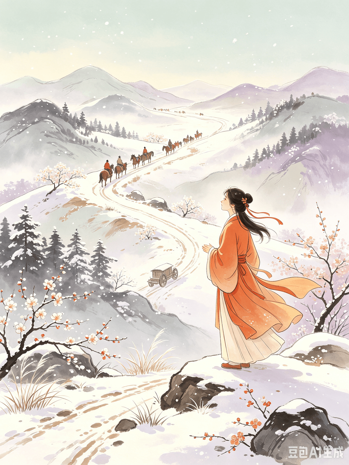 Tang Dynasty Poetic Healing: Erasing Modern Mental Friction and Cultivating a Life of Ease Cen Shen’s A Song of White Snow in Farewell to Field Clerk Wu Going Home — Accepting the Pain of Parting and Viewing Gatherings and Separations with a Broad Mind I. The Original Poem A Song of White Snow in Farewell to Field Clerk Wu Going Home (白雪歌送武判官归京 - Excerpt) The north wind rolls across the earth, snapping the white grass; In this northern land, snow flies as early as the eighth month. As if, in a single night, the spring wind had come, Causing thousands upon thousands of pear trees to bloom. At the east gate of Luntai, I see you off; As you leave, snow fills the road to the Heavenly Mountains. The mountain turns, the road winds, and you are lost from sight; Leaving only the tracks of your horse on the snowy ground. II. Poetic Insight While stationed at the frontier, Cen Shen saw off his dear friend returning to the capital. The frontier was bitterly cold and bleak, with snow filling the sky as early as August. The world was vast and chilling, the foreign land lonely and desolate. His soulmate was departing for a distant place, thousands of miles away, with no date set for their next meeting. The poet genuinely felt the pain of reluctance, loneliness, and the sorrow of parting. He did not force a facade of detachment, nor did he deliberately downplay the sadness of the farewell. Instead, he calmly accepted the negative emotions brought about by the separation. Compared to Gao Shi’s optimistic farewell, this poem represents an empathetic broad-mindedness: it permits the sadness of parting, removes the need to force nonchalance, accepts that connections have an end, makes peace with the duration of relationships, and looks lightly upon the unpredictable nature of human gatherings and separations. Many people are bound by societal expectations, believing that partings must be handled with dignified indifference, and that feeling sad or reluctant is just melodramatic attachment. Consequently, they violently suppress their sorrow, pretending not to care. Inwardly, they are deeply reluctant to let go, but outwardly, they act as if nothing happened—creating immense internal emotional friction. Cen Shen straightforwardly writes about the loneliness of watching his friend disappear, leaving only horse tracks in the snow. He acknowledges that parting naturally brings sadness and longing. At the same time, he understands that coming together and drifting apart are matters of destiny. Meeting is serendipity; parting requires no self-blame, and the length of a connection is up to fate. Honestly empathizing with one's own sorrow is the best way to truly make peace with the coming and going of relationships. III. Real-World Application As a mindset consultant, I frequently see a modern emotional struggle: the internal friction of "forced detachment" in relationships. When a romantic relationship ends, a close friend drifts away, or a soulmate departs, people feel an overwhelming sense of reluctance and sorrow. Yet, they force themselves to appear dignified and magnanimous. They dare not show their reluctance or admit their heartbreak. They deliberately delete memories and deny the past, forcing themselves to move on quickly. While part of them still resonates with the beauty of the past, another part forces the severing of emotions, causing internal tearing. The more they pretend to be indifferent, the longer they remain unable to let go, sinking deep into a two-way emotional burnout and failing to heal from the relationship or the separation for a long time. This poem cures the obsessive attachment of emotional partings and helps you drop the shackles of "maintaining appearances." Here are three actionable mindset shifts: 1. Stop Forced Healing and Allow the Heartbreak of Parting: If you have genuinely shared your life with someone, parting will hurt. It is entirely normal to feel lonely when separating after deep love or drifting apart after profound understanding. You do not need to fake detachment, carefully construct a dignified facade, or feel that struggling to let go is a sign of weakness. Calmly accept the pain of parting and allow yourself to miss the past; only then will your emotions not violently backlash against you. 2. Understand the Destiny of Gatherings and Separations: Every encounter is serendipity, and every parting has its reason. The very intersection of two lives is already a gift. You do not need to demand a lifetime together or obsess over long-term companionship. Simply enjoy the joy of the encounter and accept the finality of the parting. 3. Make Peace with Regrets and Follow Your Heart: The mountain turning and losing sight of an old friend is the normal state of farewells. Life is full of people drifting apart with no date to meet again. You do not need to endlessly question the reasons for a parting or obsess over an unfinished ending. Respect the coming and going of every relationship. Cherish the encounters, make peace with the goodbyes, and avoid entanglement, obsession, or emotional tug-of-war. Look at human gatherings and separations with a broad mind. Accept the final chapter of a connection, soothe your obsessive attachments to partings, drop your emotional friction, and calmly accept the outcome of all relationships. La guérison par la poésie sous la dynastie Tang : apaiser les tensions mentales modernes et cultiver une vie empreinte de sérénité « Chant de la neige blanche pour le départ du secrétaire Wu » de Cen Shen : accepter la douleur de la séparation et envisager les retrouvailles et les adieux avec largesse d'esprit I. Le poème original Chant de la neige blanche pour le départ du secrétaire Wu (白雪歌送武判官归京 – Extrait) Le vent du nord balaie la terre, brisant les herbes blanches ; dans ces contrées septentrionales, la neige vole dès le huitième mois. On dirait qu'en une seule nuit, le vent du printemps est arrivé, faisant fleurir des milliers de poiriers. À la porte est de Luntai, je te dis adieu ; alors que tu pars, la neige recouvre la route vers les Monts Célestes. Le relief tourne, la route serpente, et tu disparais de ma vue ; ne laissant derrière toi que les traces de ton cheval sur le sol enneigé. II. Perspective poétique Alors qu'il était en poste à la frontière, Cen Shen fit ses adieux à un ami cher qui regagnait la capitale. Le climat frontalier était d'une rigueur glaciale et austère, la neige emplissant le ciel dès le mois d'août. Le monde semblait vaste et glacial ; cette terre étrangère, solitaire et désolée. Son âme sœur partait pour une contrée lointaine, à des milliers de lieues de là, sans date fixée pour leurs prochaines retrouvailles. Le poète ressentait sincèrement la douleur de la séparation, la solitude et le chagrin du départ. Il ne s'imposa pas une façade d'indifférence et ne chercha pas à minimiser la tristesse de l'adieu. Au contraire, il accepta sereinement les émotions négatives engendrées par cette séparation. Comparé aux adieux empreints d'optimisme de Gao Shi, ce poème témoigne d'une largesse d'esprit bienveillante : il autorise la tristesse du départ, dispense de feindre l'insouciance, accepte que les liens aient une fin, apaise le rapport à la durée des relations et envisage avec légèreté la nature imprévisible des rencontres et des séparations humaines. Beaucoup de gens se laissent entraver par les attentes sociales, croyant que les séparations doivent être vécues avec une indifférence digne, et que ressentir de la tristesse ou de la réticence ne serait que de l'attachement mélodramatique. En conséquence, ils refoulent violemment leur chagrin, feignant l'indifférence. Au fond d'eux-mêmes, ils répugnent profondément à lâcher prise, mais en apparence, ils agissent comme si de rien n'était, créant ainsi une immense tension émotionnelle intérieure. Cen Shen évoque avec franchise la solitude ressentie en voyant son ami s'éloigner, ne laissant derrière lui que des traces de sabots dans la neige. Il reconnaît que la séparation s'accompagne naturellement de tristesse et de nostalgie. Parallèlement, il comprend que les retrouvailles comme les séparations relèvent du destin. La rencontre est le fruit du hasard ; la séparation ne doit susciter aucun reproche envers soi-même, et la durée d'un lien dépend du sort. Accueillir avec bienveillance sa propre tristesse est le meilleur moyen de trouver la paix face au va-et-vient des relations. III. Application concrète En tant que consultant en état d'esprit, je suis souvent témoin d'une lutte émotionnelle propre à notre époque : la tension intérieure liée au « détachement forcé » dans les relations. Qu'il s'agisse de la fin d'une histoire d'amour, de l'éloignement d'un ami proche ou du départ d'une âme sœur, les gens éprouvent une immense réticence et une profonde tristesse. Pourtant, ils se forcent à afficher dignité et grandeur d'âme. Ils n'osent ni montrer leur réticence ni admettre leur chagrin. Ils effacent délibérément les souvenirs et nient le passé, s'obligeant à tourner la page au plus vite. Alors qu'une partie d'eux reste sensible à la beauté du passé, une autre force la rupture émotionnelle, provoquant un déchirement intérieur. Plus ils feignent l'indifférence, plus ils peinent à lâcher prise, s'enfonçant dans un épuisement émotionnel qui les empêche, pour longtemps, de guérir de la relation ou de la séparation. Ce poème remédie à l'attachement obsessionnel lié aux séparations et vous aide à vous libérer du carcan des « apparences à préserver ». Voici trois changements d'état d'esprit concrets : 1. Cessez de vouloir guérir à tout prix et acceptez la douleur de la séparation : Si vous avez véritablement partagé votre vie avec quelqu'un, la séparation sera douloureuse. Il est tout à fait normal de se sentir seul lorsqu'on se sépare après un amour profond ou que l'on s'éloigne après une grande complicité. Vous n'avez pas besoin de feindre le détachement, de construire une façade de dignité ou de considérer la difficulté à lâcher prise comme un signe de faiblesse. Acceptez sereinement la douleur de la séparation et autorisez-vous à regretter le passé ; ce n'est qu'ainsi que vos émotions ne se retourneront pas violemment contre vous. 2. Comprendre le destin des rencontres et des séparations : Chaque rencontre est une heureuse coïncidence, et chaque séparation a sa raison d'être. Le simple fait que deux vies se croisent est déjà un cadeau. Il est inutile d'exiger une vie entière ensemble ou de s'obséder pour une relation qui dure toujours ; savourez simplement la joie de la rencontre et acceptez l'inéluctabilité de la séparation. 3. Faites la paix avec vos regrets et suivez votre cœur : voir un vieil ami s'éloigner au détour d'un chemin fait partie intégrante des adieux. La vie est jalonnée de personnes dont les routes se séparent sans promesse de retrouvailles. Inutile de chercher sans fin les raisons d'une rupture ou de s'obséder pour une fin restée en suspens. Respectez le cycle des rencontres et des séparations. Chérissez les moments partagés, acceptez les adieux avec sérénité et évitez de vous laisser piéger par l'obsession ou les tourments émotionnels. Envisagez les rencontres et les séparations humaines avec ouverture d'esprit. Acceptez le dénouement d'une relation, apaisez votre obsession liée à la rupture, libérez-vous des tensions émotionnelles et accueillez sereinement l'issue de toute relation. Tang Dynasty Poetic Healing: Erasing Modern Mental Friction and Cultivating a Life of Ease Cen Shen’s A Song of White Snow in Farewell to Field Clerk Wu Going Home — Accepting the Pain of Parting and Viewing Gatherings and Separations with a Broad Mind I. The Original Poem A Song of White Snow in Farewell to Field Clerk Wu Going Home (白雪歌送武判官归京 - Excerpt) The north wind rolls across the earth, snapping the white grass; In this northern land, snow flies as early as the eighth month. As if, in a single night, the spring wind had come, Causing thousands upon thousands of pear trees to bloom. At the east gate of Luntai, I see you off; As you leave, snow fills the road to the Heavenly Mountains. The mountain turns, the road winds, and you are lost from sight; Leaving only the tracks of your horse on the snowy ground. II. Poetic Insight While stationed at the frontier, Cen Shen saw off his dear friend returning to the capital. The frontier was bitterly cold and bleak, with snow filling the sky as early as August. The world was vast and chilling, the foreign land lonely and desolate. His soulmate was departing for a distant place, thousands of miles away, with no date set for their next meeting. The poet genuinely felt the pain of reluctance, loneliness, and the sorrow of parting. He did not force a facade of detachment, nor did he deliberately downplay the sadness of the farewell. Instead, he calmly accepted the negative emotions brought about by the separation. Compared to Gao Shi’s optimistic farewell, this poem represents an empathetic broad-mindedness: it permits the sadness of parting, removes the need to force nonchalance, accepts that connections have an end, makes peace with the duration of relationships, and looks lightly upon the unpredictable nature of human gatherings and separations. Many people are bound by societal expectations, believing that partings must be handled with dignified indifference, and that feeling sad or reluctant is just melodramatic attachment. Consequently, they violently suppress their sorrow, pretending not to care. Inwardly, they are deeply reluctant to let go, but outwardly, they act as if nothing happened—creating immense internal emotional friction. Cen Shen straightforwardly writes about the loneliness of watching his friend disappear, leaving only horse tracks in the snow. He acknowledges that parting naturally brings sadness and longing. At the same time, he understands that coming together and drifting apart are matters of destiny. Meeting is serendipity; parting requires no self-blame, and the length of a connection is up to fate. Honestly empathizing with one's own sorrow is the best way to truly make peace with the coming and going of relationships. III. Real-World Application As a mindset consultant, I frequently see a modern emotional struggle: the internal friction of "forced detachment" in relationships. When a romantic relationship ends, a close friend drifts away, or a soulmate departs, people feel an overwhelming sense of reluctance and sorrow. Yet, they force themselves to appear dignified and magnanimous. They dare not show their reluctance or admit their heartbreak. They deliberately delete memories and deny the past, forcing themselves to move on quickly. While part of them still resonates with the beauty of the past, another part forces the severing of emotions, causing internal tearing. The more they pretend to be indifferent, the longer they remain unable to let go, sinking deep into a two-way emotional burnout and failing to heal from the relationship or the separation for a long time. This poem cures the obsessive attachment of emotional partings and helps you drop the shackles of "maintaining appearances." Here are three actionable mindset shifts: 1. Stop Forced Healing and Allow the Heartbreak of Parting: If you have genuinely shared your life with someone, parting will hurt. It is entirely normal to feel lonely when separating after deep love or drifting apart after profound understanding. You do not need to fake detachment, carefully construct a dignified facade, or feel that struggling to let go is a sign of weakness. Calmly accept the pain of parting and allow yourself to miss the past; only then will your emotions not violently backlash against you. 2. Understand the Destiny of Gatherings and Separations: Every encounter is serendipity, and every parting has its reason. The very intersection of two lives is already a gift. You do not need to demand a lifetime together or obsess over long-term companionship. Simply enjoy the joy of the encounter and accept the finality of the parting. 3. Make Peace with Regrets and Follow Your Heart: The mountain turning and losing sight of an old friend is the normal state of farewells. Life is full of people drifting apart with no date to meet again. You do not need to endlessly question the reasons for a parting or obsess over an unfinished ending. Respect the coming and going of every relationship. Cherish the encounters, make peace with the goodbyes, and avoid entanglement, obsession, or emotional tug-of-war. Look at human gatherings and separations with a broad mind. Accept the final chapter of a connection, soothe your obsessive attachments to partings, drop your emotional friction, and calmly accept the outcome of all relationships. La guérison par la poésie sous la dynastie Tang : apaiser les tensions mentales modernes et cultiver une vie empreinte de sérénité « Chant de la neige blanche pour le départ du secrétaire Wu » de Cen Shen : accepter la douleur de la séparation et envisager les retrouvailles et les adieux avec largesse d'esprit I. Le poème original Chant de la neige blanche pour le départ du secrétaire Wu (白雪歌送武判官归京 – Extrait) Le vent du nord balaie la terre, brisant les herbes blanches ; dans ces contrées septentrionales, la neige vole dès le huitième mois. On dirait qu'en une seule nuit, le vent du printemps est arrivé, faisant fleurir des milliers de poiriers. À la porte est de Luntai, je te dis adieu ; alors que tu pars, la neige recouvre la route vers les Monts Célestes. Le relief tourne, la route serpente, et tu disparais de ma vue ; ne laissant derrière toi que les traces de ton cheval sur le sol enneigé. II. Perspective poétique Alors qu'il était en poste à la frontière, Cen Shen fit ses adieux à un ami cher qui regagnait la capitale. Le climat frontalier était d'une rigueur glaciale et austère, la neige emplissant le ciel dès le mois d'août. Le monde semblait vaste et glacial ; cette terre étrangère, solitaire et désolée. Son âme sœur partait pour une contrée lointaine, à des milliers de lieues de là, sans date fixée pour leurs prochaines retrouvailles. Le poète ressentait sincèrement la douleur de la séparation, la solitude et le chagrin du départ. Il ne s'imposa pas une façade d'indifférence et ne chercha pas à minimiser la tristesse de l'adieu. Au contraire, il accepta sereinement les émotions négatives engendrées par cette séparation. Comparé aux adieux empreints d'optimisme de Gao Shi, ce poème témoigne d'une largesse d'esprit bienveillante : il autorise la tristesse du départ, dispense de feindre l'insouciance, accepte que les liens aient une fin, apaise le rapport à la durée des relations et envisage avec légèreté la nature imprévisible des rencontres et des séparations humaines. Beaucoup de gens se laissent entraver par les attentes sociales, croyant que les séparations doivent être vécues avec une indifférence digne, et que ressentir de la tristesse ou de la réticence ne serait que de l'attachement mélodramatique. En conséquence, ils refoulent violemment leur chagrin, feignant l'indifférence. Au fond d'eux-mêmes, ils répugnent profondément à lâcher prise, mais en apparence, ils agissent comme si de rien n'était, créant ainsi une immense tension émotionnelle intérieure. Cen Shen évoque avec franchise la solitude ressentie en voyant son ami s'éloigner, ne laissant derrière lui que des traces de sabots dans la neige. Il reconnaît que la séparation s'accompagne naturellement de tristesse et de nostalgie. Parallèlement, il comprend que les retrouvailles comme les séparations relèvent du destin. La rencontre est le fruit du hasard ; la séparation ne doit susciter aucun reproche envers soi-même, et la durée d'un lien dépend du sort. Accueillir avec bienveillance sa propre tristesse est le meilleur moyen de trouver la paix face au va-et-vient des relations. III. Application concrète En tant que consultant en état d'esprit, je suis souvent témoin d'une lutte émotionnelle propre à notre époque : la tension intérieure liée au « détachement forcé » dans les relations. Qu'il s'agisse de la fin d'une histoire d'amour, de l'éloignement d'un ami proche ou du départ d'une âme sœur, les gens éprouvent une immense réticence et une profonde tristesse. Pourtant, ils se forcent à afficher dignité et grandeur d'âme. Ils n'osent ni montrer leur réticence ni admettre leur chagrin. Ils effacent délibérément les souvenirs et nient le passé, s'obligeant à tourner la page au plus vite. Alors qu'une partie d'eux reste sensible à la beauté du passé, une autre force la rupture émotionnelle, provoquant un déchirement intérieur. Plus ils feignent l'indifférence, plus ils peinent à lâcher prise, s'enfonçant dans un épuisement émotionnel qui les empêche, pour longtemps, de guérir de la relation ou de la séparation. Ce poème remédie à l'attachement obsessionnel lié aux séparations et vous aide à vous libérer du carcan des « apparences à préserver ». Voici trois changements d'état d'esprit concrets : 1. Cessez de vouloir guérir à tout prix et acceptez la douleur de la séparation : Si vous avez véritablement partagé votre vie avec quelqu'un, la séparation sera douloureuse. Il est tout à fait normal de se sentir seul lorsqu'on se sépare après un amour profond ou que l'on s'éloigne après une grande complicité. Vous n'avez pas besoin de feindre le détachement, de construire une façade de dignité ou de considérer la difficulté à lâcher prise comme un signe de faiblesse. Acceptez sereinement la douleur de la séparation et autorisez-vous à regretter le passé ; ce n'est qu'ainsi que vos émotions ne se retourneront pas violemment contre vous. 2. Comprendre le destin des rencontres et des séparations : Chaque rencontre est une heureuse coïncidence, et chaque séparation a sa raison d'être. Le simple fait que deux vies se croisent est déjà un cadeau. Il est inutile d'exiger une vie entière ensemble ou de s'obséder pour une relation qui dure toujours ; savourez simplement la joie de la rencontre et acceptez l'inéluctabilité de la séparation. 3. Faites la paix avec vos regrets et suivez votre cœur : voir un vieil ami s'éloigner au détour d'un chemin fait partie intégrante des adieux. La vie est jalonnée de personnes dont les routes se séparent sans promesse de retrouvailles. Inutile de chercher sans fin les raisons d'une rupture ou de s'obséder pour une fin restée en suspens. Respectez le cycle des rencontres et des séparations. Chérissez les moments partagés, acceptez les adieux avec sérénité et évitez de vous laisser piéger par l'obsession ou les tourments émotionnels. Envisagez les rencontres et les séparations humaines avec ouverture d'esprit. Acceptez le dénouement d'une relation, apaisez votre obsession liée à la rupture, libérez-vous des tensions émotionnelles et accueillez sereinement l'issue de toute relation.