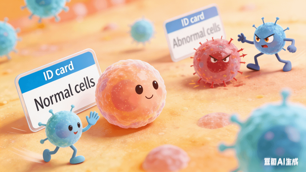Professor Owl nodded, chuckling. "That's right, our immune cells are very brave. But their ability to tell the difference between 'friends' and 'bad guys' isn't just luck. It’s thanks to special ‘ID cards’ found on the surface of cells, called antigens." He pointed to the healthy cells on the screen. "You see, every normal body cell has a unique ID card. When immune cells are on patrol, they see this ID card, recognize a friend, and know not to attack." The scene on the screen suddenly shifted. In a close-up shot, a normal cell displayed a clear, shiny ID card. When the immune cell passed by, it seemed to nod a friendly greeting. But a moment later, a strange cell appeared. Its ID card was blurry and chipped. The friendly immune cells immediately changed their attitude. They surrounded the strange cell, assuming a combat stance. Olive frowned as she watched. "Professor, why do the immune cells get confused sometimes? Is it because the ID cards are broken?" "You're absolutely right, Olive!" Professor Owl patted her head approvingly. "Sometimes, because of genetics, an infection, or bad environmental factors, the ID cards of our normal cells become blurry, damaged, or disappear entirely. Other times, the immune cells themselves have a malfunction.' Their judgment fails, and they can't tell who is a friend and who is a foe. That is when they mistake normal body cells for bad guys and attack them. Over time, this causes autoimmune diseases." Professor Owl nodded, chuckling. "That's right, our immune cells are very brave. But their ability to tell the difference between 'friends' and 'bad guys' isn't just luck. It’s thanks to special ‘ID cards’ found on the surface of cells, called antigens." He pointed to the healthy cells on the screen. "You see, every normal body cell has a unique ID card. When immune cells are on patrol, they see this ID card, recognize a friend, and know not to attack." The scene on the screen suddenly shifted. In a close-up shot, a normal cell displayed a clear, shiny ID card. When the immune cell passed by, it seemed to nod a friendly greeting. But a moment later, a strange cell appeared. Its ID card was blurry and chipped. The friendly immune cells immediately changed their attitude. They surrounded the strange cell, assuming a combat stance. Olive frowned as she watched. "Professor, why do the immune cells get confused sometimes? Is it because the ID cards are broken?" "You're absolutely right, Olive!" Professor Owl patted her head approvingly. "Sometimes, because of genetics, an infection, or bad environmental factors, the ID cards of our normal cells become blurry, damaged, or disappear entirely. Other times, the immune cells themselves have a malfunction.' Their judgment fails, and they can't tell who is a friend and who is a foe. That is when they mistake normal body cells for bad guys and attack them. Over time, this causes autoimmune diseases."