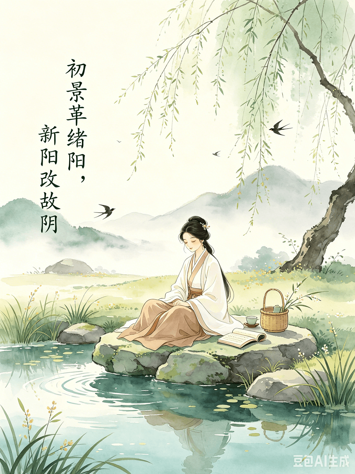 A Healing Guide to Classical Chinese Poetry: Curing Overthinking and Embracing a Relaxed Life Chapter 4: Xie Lingyun's Climbing the Poolside Tower (Poolside Grasses Grow) — Discovering Life's Small Wonders, Alleviating Sedentary Fatigue and Mental Stagnation I. The Original Poem (Excerpt) Hidden dragons charm with subtle grace, Distant calls of soaring swans resound. Fleeting clouds feel modest before the vast sky, River dwellers shy before the deep abyss. To advance in virtue, my wisdom is dull; To retreat and farm, my strength is insufficient. Chasing official salary, I found myself by a remote sea; Lying ill, I faced an empty forest. My bedclothes obscure the turning seasons, I draw back the curtain for a fleeting glimpse. I strain my ear to hear the waves, I lift my eyes to survey the rugged peaks. The first signs of spring replace winter's lingering sun, New light transforms the old gloom. Spring grasses sprout in the pond, Garden willows now host different singing birds. Sadly I recall the songs of Bin, Deeply stirred by the laments of Chu. Solitude endures easily for long, But being estranged from companions burdens the heart. II. Interpretation As the progenitor of landscape poetry, Xie Lingyun's Climbing the Poolside Tower is specifically for those grappling with modern sedentary fatigue, isolated melancholy, and diminished sensory perception. It offers a cure for the dullness of spirit and emotional numbness that come from long hours of working from home, being stuck at a desk, or prolonged solitude. The poet, facing political disgrace, was demoted to a remote coastal area and often confined to his sickbed. For extended periods, he was shut indoors, cut off from the changing seasons, trapped in his small room. His heart was filled with career disappointment, lonely isolation, and self-vexation, sinking into a prolonged state of low spirits. He lost his connection to the outside world, spending his days in gloom. It wasn't until he rose, opened the window, and looked out from his elevated position that his confined mind was suddenly liberated. Winter had given way to spring; the warm sun chased away the chill; new green grasses subtly emerged in the courtyard pond; willow branches in the forest renewed themselves, and different birds began to sing. The seasons quietly revolved, tiny sparks of life pushing through the earth. The lines, "Spring grasses sprout in the pond, / Garden willows now host different singing birds," encapsulate a profound, yet simple, healing logic: when people close themselves off, remain sedentary, and are confined to a fixed space, their thoughts endlessly ferment inwards, magnifying worries. Yet, the natural order always heals itself and moves forward. There are always small, beautiful things quietly growing in the world, enough to soothe the knots in one's heart. The emotional arc of the entire poem offers valuable insight: from closed-off despair and self-torment, to stepping out, observing the scenery, and seeing life's vitality, eventually leading to a gradual reconciliation of the mind. It highlights a common modern ailment: our lives are not devoid of beauty, but we are trapped in our cubicles, our rooms, and our negative thoughts, actively shutting down our perception. By magnifying worries and ignoring the turning of seasons and the small details of everyday life, we fall into prolonged dullness and fatigue. There's no need to travel far to find healing; the plants and trees around us, and the shifting seasons, are all powerful antidotes to our weariness. III. Practical Application Today's common emotional pain points for office workers include: long hours of sitting at desks, working overtime, being confined indoors for over ten hours a day, leading to shoulder and neck fatigue, mental tension, a field of vision limited to computer screens, and progressively suppressed emotions. During holidays, many stay home, lying down, scrolling on their phones and overthinking, growing more somber and irritable the more they isolate themselves. Even minor setbacks lead to self-inflicted mental exhaustion, magnifying grievances and anxiety, losing the ability to perceive beauty, and sinking into persistent emotional numbness. By drawing on the self-healing philosophy of landscape, we can alleviate physical and mental fatigue at low cost and reawaken a relaxed perception, applicable to office workers and those living in solitude. 1. Break the spatial confinement; refuse sedentary overthinking. Whenever your spirits feel low or your thoughts are chaotic, immediately leave your confined workstation, bedroom, or living space. You don't need to travel far; simply taking a walk downstairs or standing by a window is enough. Physical movement can interrupt negative thought patterns and quickly calm strained nerves. 2. Capture the subtle beauties of the four seasons to counteract negative emotions. Emulate the poet's observation of spring grasses and singing birds. Deliberately notice the world around you: the interplay of light and shadow in the evening breeze, street flowers and trees, sunsets, seasonal temperature shifts. These cost-free natural wonders can dilute workplace grievances and everyday frustrations, reducing your psychological fatigue. 3. Accept periodic emotional lows; don't fight against dullness. The poet's sadness in exile, his loneliness and sorrow at being separated from his group, are all normal emotions. There's no need to demand constant positivity from yourself. Allow yourself to feel low and "emo," allow for a temporary lack of enthusiasm. Accepting emotional fluctuations is also part of healing. 4. Reduce online mental exhaustion; shift to offline perception. Spend less time scrolling fragmented negative information and prying into others' lives. Redirect your attention to your immediate surroundings, ground yourself in real-life experiences, and enhance your sensory perception. Anxiety will naturally fade. Troubles often begin when one closes oneself off; joy often arises from what one observes. You don't need to seek distant cures; seeing the vibrant life of plants and trees around you, and embracing the gentle rhythm of the seasons, is enough to dissolve physical and mental fatigue and emerge from a gloomy state of mind. Guide thérapeutique de la poésie classique chinoise : Guérir la rumination et embrasser une vie sereine Chapitre 4 : « L’ascension de la tour au bord de la piscine » de Xie Lingyun (L’herbe pousse au bord de la piscine) — Découvrir les petites merveilles de la vie, soulager la fatigue liée à la sédentarité et la stagnation mentale I. Le poème original (Extrait) Des dragons cachés charment par leur grâce subtile, Le chant lointain des cygnes planant résonne. Les nuages fugaces paraissent modestes devant l’immensité du ciel, Les habitants de la rivière hésitent devant l’abîme profond. Pour progresser en vertu, ma sagesse est émoussée ; Pour me retirer et cultiver la terre, mes forces sont insuffisantes. Courant après un salaire de fonctionnaire, je me suis retrouvé au bord d’une mer lointaine ; Alité malade, j’ai fait face à une forêt déserte. Mes draps masquent le changement des saisons, J’écarte le rideau pour un bref aperçu. Je tends l’oreille pour entendre les vagues, Je lève les yeux pour contempler les pics escarpés. Les premiers signes du printemps remplacent les derniers rayons du soleil hivernal, une lumière nouvelle transforme la vieille obscurité. Les herbes printanières pointent le bout de leur nez dans l'étang, les saules du jardin abritent désormais le chant de divers oiseaux. Je repense avec tristesse aux chants de Bin, profondément ému par les lamentations de Chu. La solitude peut facilement durer longtemps, mais l'éloignement des compagnons pèse sur le cœur. II. Interprétation. Considéré comme le précurseur de la poésie paysagère, « L'ascension de la tour au bord de l'étang » de Xie Lingyun s'adresse tout particulièrement à ceux qui luttent contre la fatigue sédentaire moderne, la mélancolie de l'isolement et l'atrophie sensorielle. Ce poème offre un remède à la torpeur et à l'engourdissement émotionnel engendrés par de longues heures de télétravail, l'immobilité au bureau ou une solitude prolongée. Le poète, confronté à la disgrâce politique, fut muté dans une région côtière isolée et souvent alité. Pendant de longues périodes, il resta cloîtré chez lui, coupé du cycle des saisons, prisonnier de sa petite chambre. Son cœur était empli de déceptions professionnelles, d'un isolement profond et d'un profond ressentiment envers lui-même, le plongeant dans une longue période de mélancolie. Coupé du monde extérieur, il passait ses journées dans la tristesse. Ce n'est qu'en se levant, en ouvrant la fenêtre et en contemplant le paysage depuis sa position surélevée que son esprit, longtemps prisonnier de ses pensées, se libéra soudain. L'hiver avait cédé la place au printemps ; le soleil chaleureux chassait le froid ; de jeunes pousses d'herbe verte émergeaient discrètement dans le bassin de la cour ; les branches des saules se renouvelaient dans la forêt et de nouveaux oiseaux se mirent à chanter. Les saisons se succédaient paisiblement, de minuscules étincelles de vie jaillissant de la terre. Les vers « Les herbes printanières jaillissent dans le bassin, / Les saules du jardin abritent désormais différents oiseaux chanteurs » résument une logique profonde et pourtant simple, source de guérison : lorsque l'on s'isole, que l'on reste sédentaire et confiné dans un espace fixe, nos pensées ruminent sans cesse, amplifiant nos angoisses. Pourtant, l'ordre naturel finit toujours par se régénérer et aller de l'avant. Il y a toujours dans le monde de petites et belles choses qui poussent discrètement, de quoi apaiser les tourments du cœur. L'arc émotionnel de tout le poème offre une perspective précieuse : d'un désespoir replié sur soi et d'un tourment intérieur, à la prise de contact avec le monde extérieur, à la découverte de la vitalité de la vie, menant finalement à une paix intérieure progressive. Il met en lumière un mal moderne courant : nos vies ne sont pas dépourvues de beauté, mais nous sommes prisonniers de nos bureaux, de nos chambres et de nos pensées négatives, étouffant ainsi notre perception. En amplifiant nos soucis et en ignorant le cycle des saisons et les petits détails du quotidien, nous sombrons dans une lassitude et une fatigue persistantes. Nul besoin de voyager loin pour trouver la guérison ; les plantes et les arbres qui nous entourent, et le cycle des saisons, sont autant de puissants remèdes à notre lassitude. III. Application pratique. Les principaux points de tension émotionnelle chez les employés de bureau aujourd'hui incluent : de longues heures passées assis à leur bureau, les heures supplémentaires, le confinement à l'intérieur pendant plus de dix heures par jour, entraînant fatigue des épaules et de la nuque, tension mentale, un champ de vision limité aux écrans d'ordinateur et une inhibition progressive des émotions. Pendant les vacances, beaucoup restent chez eux, allongés, à faire défiler leur téléphone et à ruminer, devenant de plus en plus sombres et irritables à mesure qu'ils s'isolent. Même les petits tracas mènent à un épuisement mental auto-infligé, amplifiant les griefs et l'anxiété, perdant la capacité de percevoir la beauté et plongeant dans un engourdissement émotionnel persistant. En nous inspirant de la philosophie apaisante du paysage, nous pouvons soulager la fatigue physique et mentale à moindre coût et retrouver une perception détendue, applicable aux employés de bureau comme aux personnes vivant seules. 1. Brisez l'enfermement spatial ; refusez la rumination sédentaire. Dès que vous vous sentez déprimé ou que vos pensées sont confuses, quittez immédiatement votre poste de travail, votre chambre ou votre espace de vie. Inutile d'aller loin ; Il suffit de descendre les escaliers ou de se tenir près d'une fenêtre. Le mouvement physique peut interrompre les pensées négatives et apaiser rapidement les nerfs. 2. Appréciez la beauté subtile des quatre saisons pour contrer les émotions négatives. Imitez l'observation du poète sur les herbes printanières et le chant des oiseaux. Portez une attention particulière au monde qui vous entoure : le jeu d'ombre et de lumière dans la brise du soir, les fleurs et les arbres des rues, les couchers de soleil, les variations de température saisonnières. Ces merveilles naturelles gratuites peuvent atténuer les griefs au travail et les frustrations quotidiennes, réduisant ainsi votre fatigue psychologique. 3. Acceptez les baisses de moral passagères ; ne luttez pas contre la morosité. La tristesse du poète en exil, sa solitude et son chagrin d'être séparé de son groupe sont des émotions normales. Inutile d'exiger de vous une positivité constante. Autorisez-vous à vous sentir triste et mélancolique, à ressentir un manque d'enthousiasme passager. Accepter les fluctuations émotionnelles fait aussi partie du processus de guérison. 4. Réduisez la fatigue mentale liée aux écrans ; privilégiez une perception hors ligne. Passez moins de temps à parcourir des informations négatives éparses et à vous mêler de la vie des autres. Recentrez votre attention sur votre environnement immédiat, ancrez-vous dans le réel et aiguisez vos sens. L'anxiété s'estompera naturellement. Les problèmes commencent souvent lorsqu'on se replie sur soi ; la joie, elle, naît souvent de ce que l'on observe. Inutile de chercher des solutions lointaines : contempler la vie vibrante des plantes et des arbres qui vous entourent et vous laisser bercer par le doux rythme des saisons suffit à dissiper la fatigue physique et mentale et à vous sortir de la morosité. A Healing Guide to Classical Chinese Poetry: Curing Overthinking and Embracing a Relaxed Life Chapter 4: Xie Lingyun's Climbing the Poolside Tower (Poolside Grasses Grow) — Discovering Life's Small Wonders, Alleviating Sedentary Fatigue and Mental Stagnation I. The Original Poem (Excerpt) Hidden dragons charm with subtle grace, Distant calls of soaring swans resound. Fleeting clouds feel modest before the vast sky, River dwellers shy before the deep abyss. To advance in virtue, my wisdom is dull; To retreat and farm, my strength is insufficient. Chasing official salary, I found myself by a remote sea; Lying ill, I faced an empty forest. My bedclothes obscure the turning seasons, I draw back the curtain for a fleeting glimpse. I strain my ear to hear the waves, I lift my eyes to survey the rugged peaks. The first signs of spring replace winter's lingering sun, New light transforms the old gloom. Spring grasses sprout in the pond, Garden willows now host different singing birds. Sadly I recall the songs of Bin, Deeply stirred by the laments of Chu. Solitude endures easily for long, But being estranged from companions burdens the heart. II. Interpretation As the progenitor of landscape poetry, Xie Lingyun's Climbing the Poolside Tower is specifically for those grappling with modern sedentary fatigue, isolated melancholy, and diminished sensory perception. It offers a cure for the dullness of spirit and emotional numbness that come from long hours of working from home, being stuck at a desk, or prolonged solitude. The poet, facing political disgrace, was demoted to a remote coastal area and often confined to his sickbed. For extended periods, he was shut indoors, cut off from the changing seasons, trapped in his small room. His heart was filled with career disappointment, lonely isolation, and self-vexation, sinking into a prolonged state of low spirits. He lost his connection to the outside world, spending his days in gloom. It wasn't until he rose, opened the window, and looked out from his elevated position that his confined mind was suddenly liberated. Winter had given way to spring; the warm sun chased away the chill; new green grasses subtly emerged in the courtyard pond; willow branches in the forest renewed themselves, and different birds began to sing. The seasons quietly revolved, tiny sparks of life pushing through the earth. The lines, "Spring grasses sprout in the pond, / Garden willows now host different singing birds," encapsulate a profound, yet simple, healing logic: when people close themselves off, remain sedentary, and are confined to a fixed space, their thoughts endlessly ferment inwards, magnifying worries. Yet, the natural order always heals itself and moves forward. There are always small, beautiful things quietly growing in the world, enough to soothe the knots in one's heart. The emotional arc of the entire poem offers valuable insight: from closed-off despair and self-torment, to stepping out, observing the scenery, and seeing life's vitality, eventually leading to a gradual reconciliation of the mind. It highlights a common modern ailment: our lives are not devoid of beauty, but we are trapped in our cubicles, our rooms, and our negative thoughts, actively shutting down our perception. By magnifying worries and ignoring the turning of seasons and the small details of everyday life, we fall into prolonged dullness and fatigue. There's no need to travel far to find healing; the plants and trees around us, and the shifting seasons, are all powerful antidotes to our weariness. III. Practical Application Today's common emotional pain points for office workers include: long hours of sitting at desks, working overtime, being confined indoors for over ten hours a day, leading to shoulder and neck fatigue, mental tension, a field of vision limited to computer screens, and progressively suppressed emotions. During holidays, many stay home, lying down, scrolling on their phones and overthinking, growing more somber and irritable the more they isolate themselves. Even minor setbacks lead to self-inflicted mental exhaustion, magnifying grievances and anxiety, losing the ability to perceive beauty, and sinking into persistent emotional numbness. By drawing on the self-healing philosophy of landscape, we can alleviate physical and mental fatigue at low cost and reawaken a relaxed perception, applicable to office workers and those living in solitude. 1. Break the spatial confinement; refuse sedentary overthinking. Whenever your spirits feel low or your thoughts are chaotic, immediately leave your confined workstation, bedroom, or living space. You don't need to travel far; simply taking a walk downstairs or standing by a window is enough. Physical movement can interrupt negative thought patterns and quickly calm strained nerves. 2. Capture the subtle beauties of the four seasons to counteract negative emotions. Emulate the poet's observation of spring grasses and singing birds. Deliberately notice the world around you: the interplay of light and shadow in the evening breeze, street flowers and trees, sunsets, seasonal temperature shifts. These cost-free natural wonders can dilute workplace grievances and everyday frustrations, reducing your psychological fatigue. 3. Accept periodic emotional lows; don't fight against dullness. The poet's sadness in exile, his loneliness and sorrow at being separated from his group, are all normal emotions. There's no need to demand constant positivity from yourself. Allow yourself to feel low and "emo," allow for a temporary lack of enthusiasm. Accepting emotional fluctuations is also part of healing. 4. Reduce online mental exhaustion; shift to offline perception. Spend less time scrolling fragmented negative information and prying into others' lives. Redirect your attention to your immediate surroundings, ground yourself in real-life experiences, and enhance your sensory perception. Anxiety will naturally fade. Troubles often begin when one closes oneself off; joy often arises from what one observes. You don't need to seek distant cures; seeing the vibrant life of plants and trees around you, and embracing the gentle rhythm of the seasons, is enough to dissolve physical and mental fatigue and emerge from a gloomy state of mind. Guide thérapeutique de la poésie classique chinoise : Guérir la rumination et embrasser une vie sereine Chapitre 4 : « L’ascension de la tour au bord de la piscine » de Xie Lingyun (L’herbe pousse au bord de la piscine) — Découvrir les petites merveilles de la vie, soulager la fatigue liée à la sédentarité et la stagnation mentale I. Le poème original (Extrait) Des dragons cachés charment par leur grâce subtile, Le chant lointain des cygnes planant résonne. Les nuages fugaces paraissent modestes devant l’immensité du ciel, Les habitants de la rivière hésitent devant l’abîme profond. Pour progresser en vertu, ma sagesse est émoussée ; Pour me retirer et cultiver la terre, mes forces sont insuffisantes. Courant après un salaire de fonctionnaire, je me suis retrouvé au bord d’une mer lointaine ; Alité malade, j’ai fait face à une forêt déserte. Mes draps masquent le changement des saisons, J’écarte le rideau pour un bref aperçu. Je tends l’oreille pour entendre les vagues, Je lève les yeux pour contempler les pics escarpés. Les premiers signes du printemps remplacent les derniers rayons du soleil hivernal, une lumière nouvelle transforme la vieille obscurité. Les herbes printanières pointent le bout de leur nez dans l'étang, les saules du jardin abritent désormais le chant de divers oiseaux. Je repense avec tristesse aux chants de Bin, profondément ému par les lamentations de Chu. La solitude peut facilement durer longtemps, mais l'éloignement des compagnons pèse sur le cœur. II. Interprétation. Considéré comme le précurseur de la poésie paysagère, « L'ascension de la tour au bord de l'étang » de Xie Lingyun s'adresse tout particulièrement à ceux qui luttent contre la fatigue sédentaire moderne, la mélancolie de l'isolement et l'atrophie sensorielle. Ce poème offre un remède à la torpeur et à l'engourdissement émotionnel engendrés par de longues heures de télétravail, l'immobilité au bureau ou une solitude prolongée. Le poète, confronté à la disgrâce politique, fut muté dans une région côtière isolée et souvent alité. Pendant de longues périodes, il resta cloîtré chez lui, coupé du cycle des saisons, prisonnier de sa petite chambre. Son cœur était empli de déceptions professionnelles, d'un isolement profond et d'un profond ressentiment envers lui-même, le plongeant dans une longue période de mélancolie. Coupé du monde extérieur, il passait ses journées dans la tristesse. Ce n'est qu'en se levant, en ouvrant la fenêtre et en contemplant le paysage depuis sa position surélevée que son esprit, longtemps prisonnier de ses pensées, se libéra soudain. L'hiver avait cédé la place au printemps ; le soleil chaleureux chassait le froid ; de jeunes pousses d'herbe verte émergeaient discrètement dans le bassin de la cour ; les branches des saules se renouvelaient dans la forêt et de nouveaux oiseaux se mirent à chanter. Les saisons se succédaient paisiblement, de minuscules étincelles de vie jaillissant de la terre. Les vers « Les herbes printanières jaillissent dans le bassin, / Les saules du jardin abritent désormais différents oiseaux chanteurs » résument une logique profonde et pourtant simple, source de guérison : lorsque l'on s'isole, que l'on reste sédentaire et confiné dans un espace fixe, nos pensées ruminent sans cesse, amplifiant nos angoisses. Pourtant, l'ordre naturel finit toujours par se régénérer et aller de l'avant. Il y a toujours dans le monde de petites et belles choses qui poussent discrètement, de quoi apaiser les tourments du cœur. L'arc émotionnel de tout le poème offre une perspective précieuse : d'un désespoir replié sur soi et d'un tourment intérieur, à la prise de contact avec le monde extérieur, à la découverte de la vitalité de la vie, menant finalement à une paix intérieure progressive. Il met en lumière un mal moderne courant : nos vies ne sont pas dépourvues de beauté, mais nous sommes prisonniers de nos bureaux, de nos chambres et de nos pensées négatives, étouffant ainsi notre perception. En amplifiant nos soucis et en ignorant le cycle des saisons et les petits détails du quotidien, nous sombrons dans une lassitude et une fatigue persistantes. Nul besoin de voyager loin pour trouver la guérison ; les plantes et les arbres qui nous entourent, et le cycle des saisons, sont autant de puissants remèdes à notre lassitude. III. Application pratique. Les principaux points de tension émotionnelle chez les employés de bureau aujourd'hui incluent : de longues heures passées assis à leur bureau, les heures supplémentaires, le confinement à l'intérieur pendant plus de dix heures par jour, entraînant fatigue des épaules et de la nuque, tension mentale, un champ de vision limité aux écrans d'ordinateur et une inhibition progressive des émotions. Pendant les vacances, beaucoup restent chez eux, allongés, à faire défiler leur téléphone et à ruminer, devenant de plus en plus sombres et irritables à mesure qu'ils s'isolent. Même les petits tracas mènent à un épuisement mental auto-infligé, amplifiant les griefs et l'anxiété, perdant la capacité de percevoir la beauté et plongeant dans un engourdissement émotionnel persistant. En nous inspirant de la philosophie apaisante du paysage, nous pouvons soulager la fatigue physique et mentale à moindre coût et retrouver une perception détendue, applicable aux employés de bureau comme aux personnes vivant seules. 1. Brisez l'enfermement spatial ; refusez la rumination sédentaire. Dès que vous vous sentez déprimé ou que vos pensées sont confuses, quittez immédiatement votre poste de travail, votre chambre ou votre espace de vie. Inutile d'aller loin ; Il suffit de descendre les escaliers ou de se tenir près d'une fenêtre. Le mouvement physique peut interrompre les pensées négatives et apaiser rapidement les nerfs. 2. Appréciez la beauté subtile des quatre saisons pour contrer les émotions négatives. Imitez l'observation du poète sur les herbes printanières et le chant des oiseaux. Portez une attention particulière au monde qui vous entoure : le jeu d'ombre et de lumière dans la brise du soir, les fleurs et les arbres des rues, les couchers de soleil, les variations de température saisonnières. Ces merveilles naturelles gratuites peuvent atténuer les griefs au travail et les frustrations quotidiennes, réduisant ainsi votre fatigue psychologique. 3. Acceptez les baisses de moral passagères ; ne luttez pas contre la morosité. La tristesse du poète en exil, sa solitude et son chagrin d'être séparé de son groupe sont des émotions normales. Inutile d'exiger de vous une positivité constante. Autorisez-vous à vous sentir triste et mélancolique, à ressentir un manque d'enthousiasme passager. Accepter les fluctuations émotionnelles fait aussi partie du processus de guérison. 4. Réduisez la fatigue mentale liée aux écrans ; privilégiez une perception hors ligne. Passez moins de temps à parcourir des informations négatives éparses et à vous mêler de la vie des autres. Recentrez votre attention sur votre environnement immédiat, ancrez-vous dans le réel et aiguisez vos sens. L'anxiété s'estompera naturellement. Les problèmes commencent souvent lorsqu'on se replie sur soi ; la joie, elle, naît souvent de ce que l'on observe. Inutile de chercher des solutions lointaines : contempler la vie vibrante des plantes et des arbres qui vous entourent et vous laisser bercer par le doux rythme des saisons suffit à dissiper la fatigue physique et mentale et à vous sortir de la morosité.