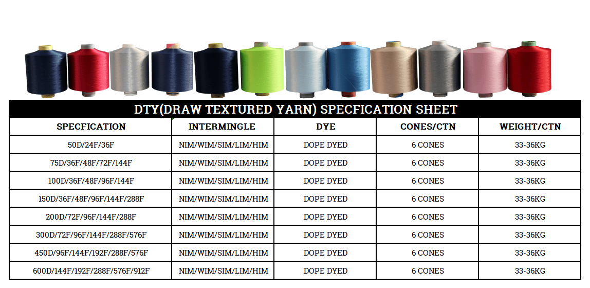 POLYESTER DRAW TEXTURED YARN-DTY