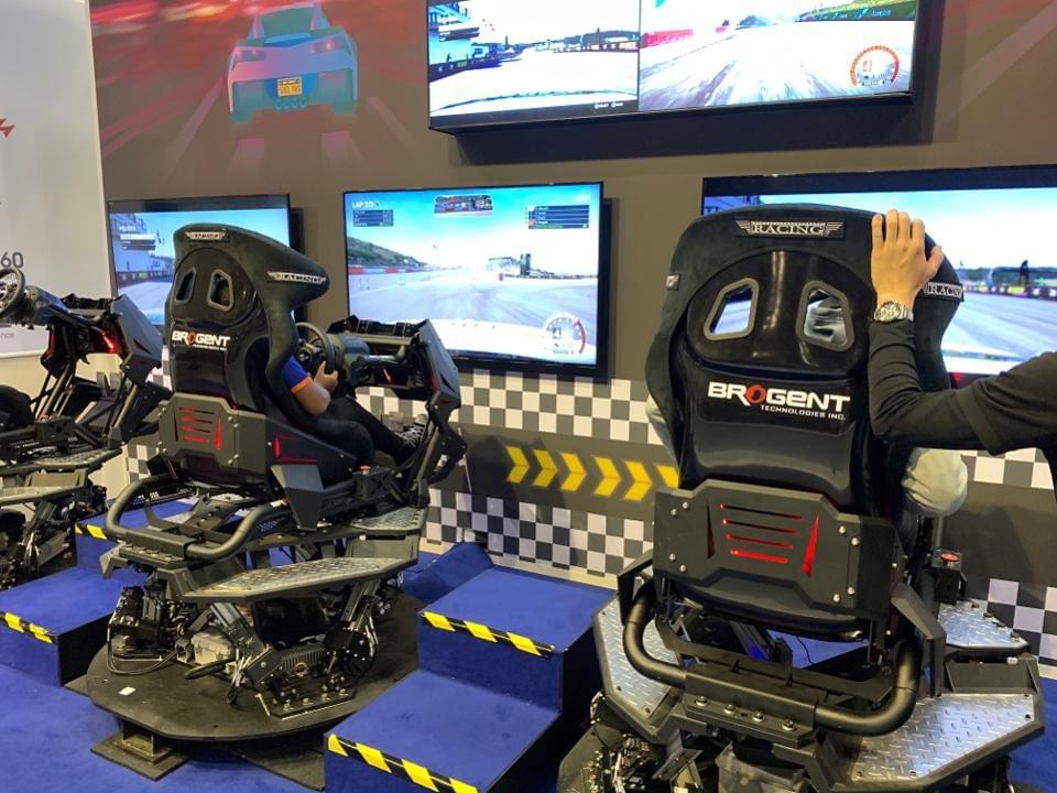 Brogent, which had a dominating presence at IAAPA, is one of the networked auto simulation leaders. Note motion bases. CHARLIE FINK Brogent, which had a dominating presence at IAAPA, is one of the networked auto simulation leaders. Note motion bases. CHARLIE FINK