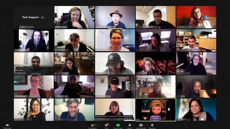 Lucy meeting with other Sundance 21 filmmakers on Zoom. Fable Studios Lucy meeting with other Sundance 21 filmmakers on Zoom. Fable Studios