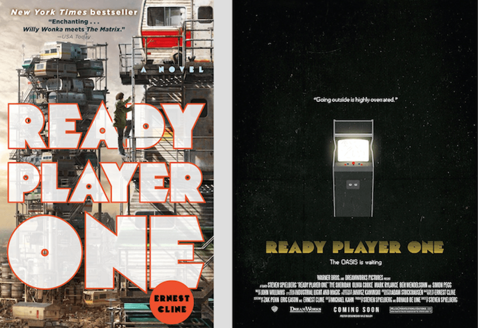 The book (cover, on left above) was a best seller in 2011. Along with Neil Stephenson’s “Snowcrash”, which introduced the idea of a digital metaverse, “Ready Player One” is now a must-read for anyone interested in Virtual Reality. The highly anticipated movie has fans excited enough to make their own fan art. Movie poster on right is by Kyle Bailey. The book (cover, on left above) was a best seller in 2011. Along with Neil Stephenson’s “Snowcrash”, which introduced the idea of a digital metaverse, “Ready Player One” is now a must-read for anyone interested in Virtual Reality. The highly anticipated movie has fans excited enough to make their own fan art. Movie poster on right is by Kyle Bailey.
