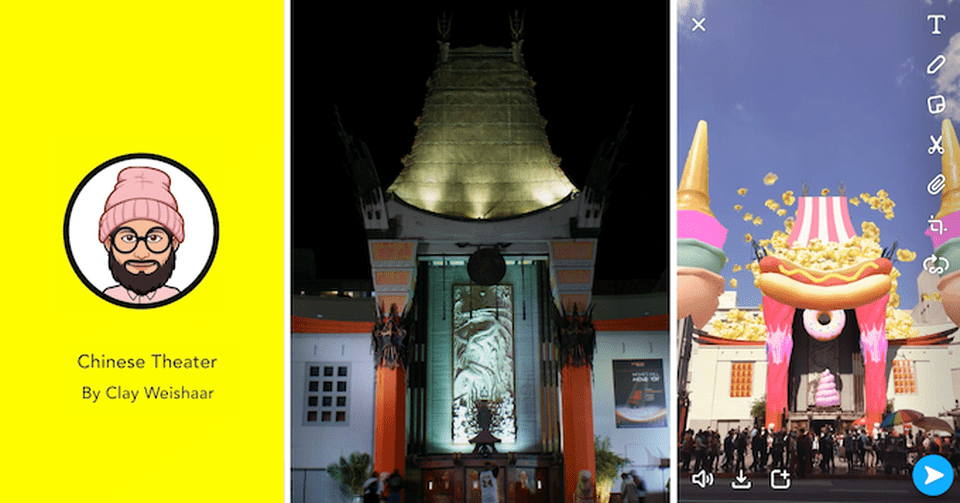 The Chinese Theater in LA is one of Snap’s Landmarks .SNAP The Chinese Theater in LA is one of Snap’s Landmarks .SNAP