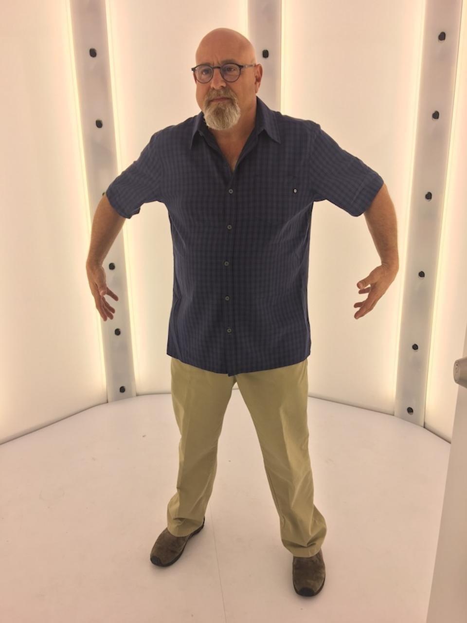 Pete Forde’s mobile capture room used 70 cameras to create my photo-real 3D avatar. Pete Forde’s mobile capture room used 70 cameras to create my photo-real 3D avatar.