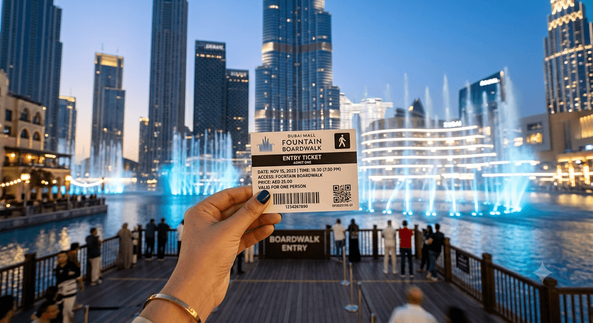 Dubai Mall Fountain Boardwalk Entry Ticket Dubai Mall Fountain Boardwalk Entry Ticket