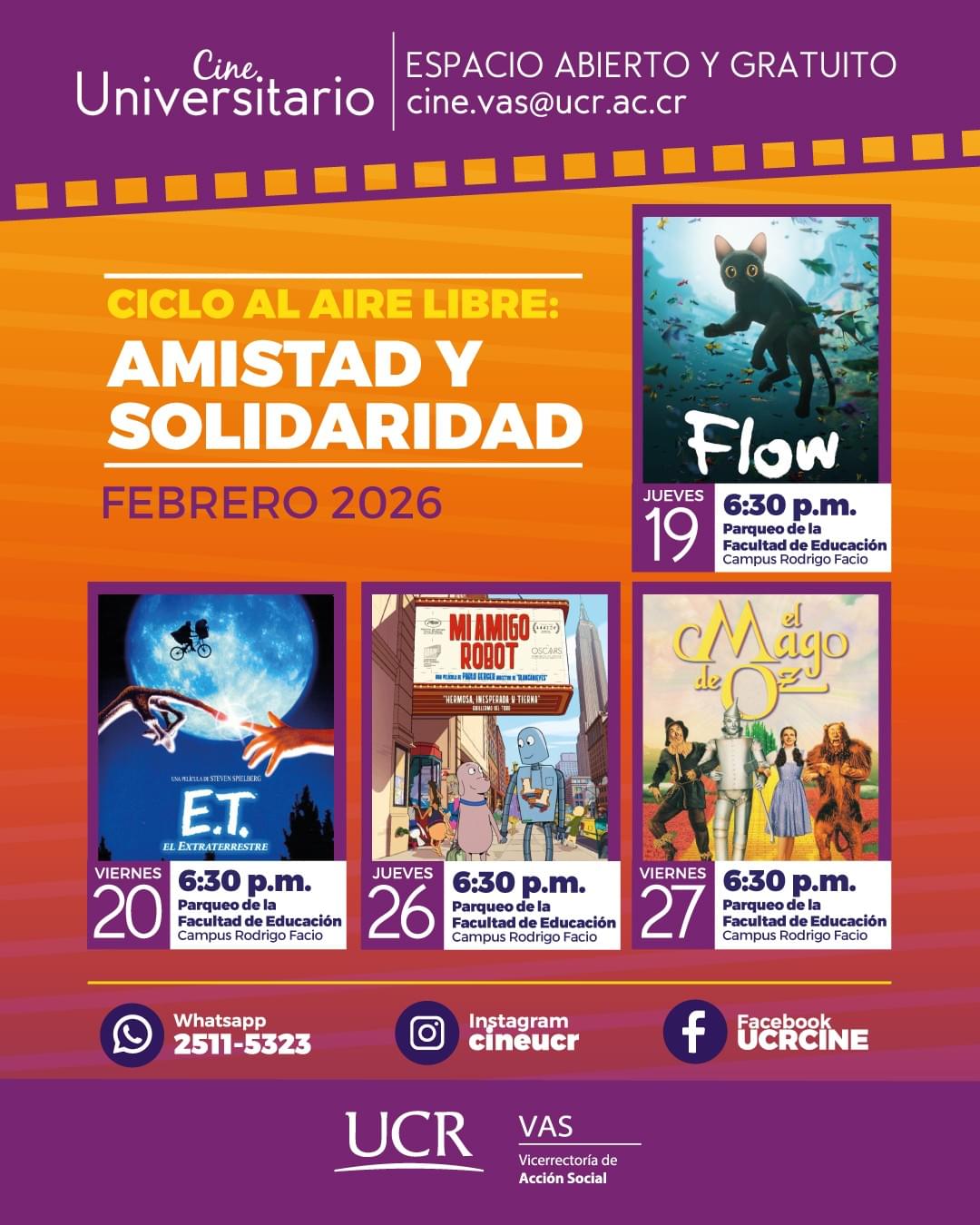 Cartelera de febrero de Cine Universitario de la Universidad de Costa Rica. Cartelera de febrero de Cine Universitario de la Universidad de Costa Rica.