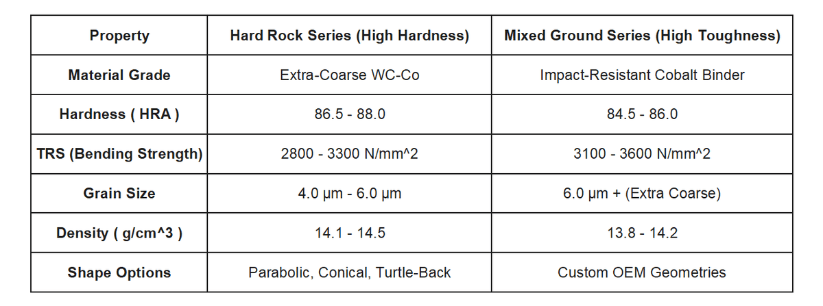 Heavy-Duty TBM Carbide Cutter Tips | Carbide Teeth for Shield Tunneling Machines |High-Impact Cutter