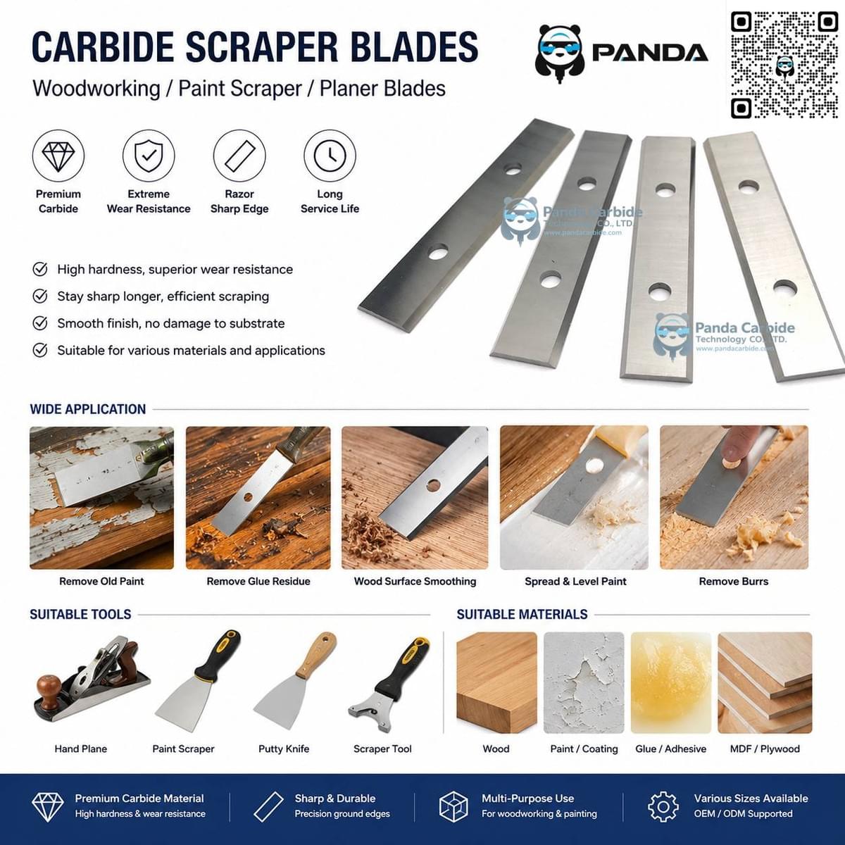 Panda Carbide | Tungsten Carbide Scraper Blades | Replacement Paint Scraper Inserts for Woodworking, Floor & Wall Refurbishment | Heavy-Duty Wear-Resistant Wood Scraper Panda Carbide | Tungsten Carbide Scraper Blades | Replacement Paint Scraper Inserts for Woodworking, Floor & Wall Refurbishment | Heavy-Duty Wear-Resistant Wood Scraper