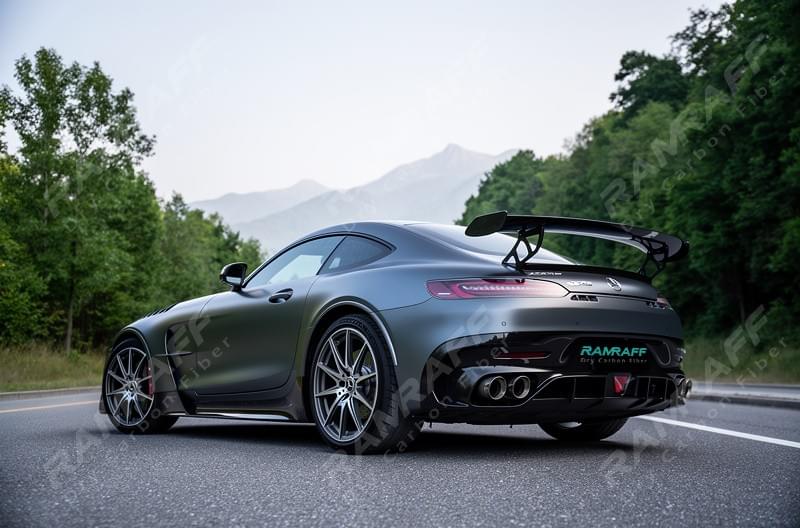 RAMRAFF Prepreg Dry Carbon Fiber Rear Trunk Spoiler Wing for Mercedes Benz AMG GT GTS GTC C190 Coupe