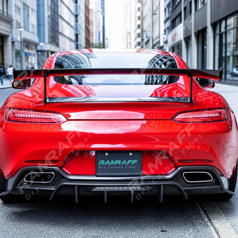 RAMRAFF Prepreg Dry Carbon Fiber Rear Trunk Spoiler Wing for Mercedes Benz AMG GT GTS GTC C190 Coupe