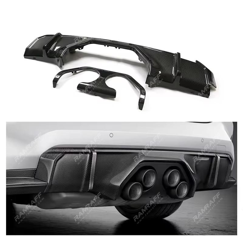 BMW G80 M3 G82 M4 2021-2024 Dry Carbon Rear Bumper Diffuser Middle Exit Rear Lip Gatling Style