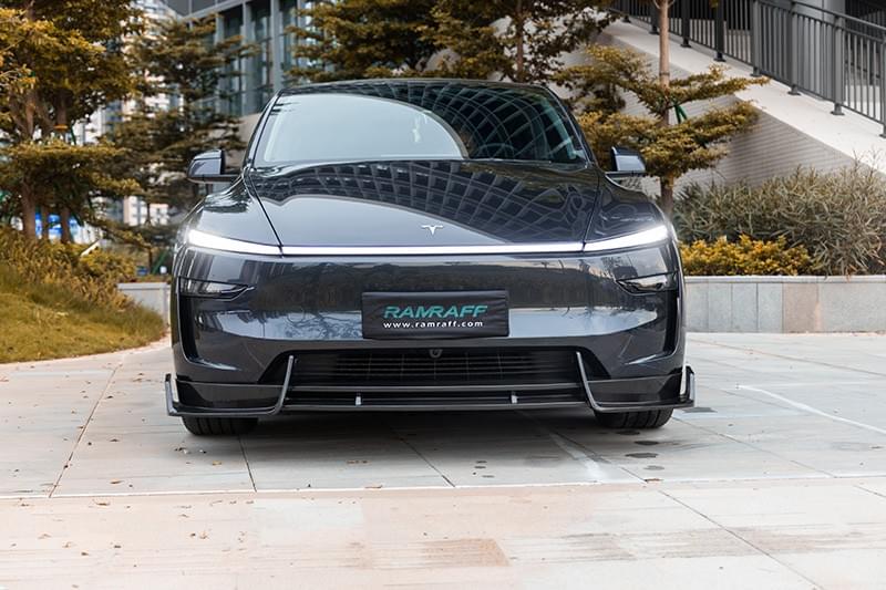 Tesla Model Y 2025 latest dry carbon fiber body kit front lip diffuser side skirts
