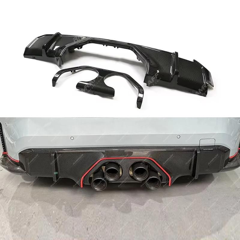 BMW G80 M3 G82 M4 2021-2024 Dry Carbon Rear Bumper Diffuser Middle Exit Rear Lip Gatling Style