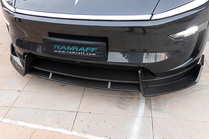 Tesla Model Y 2025 latest dry carbon fiber body kit front lip diffuser side skirts