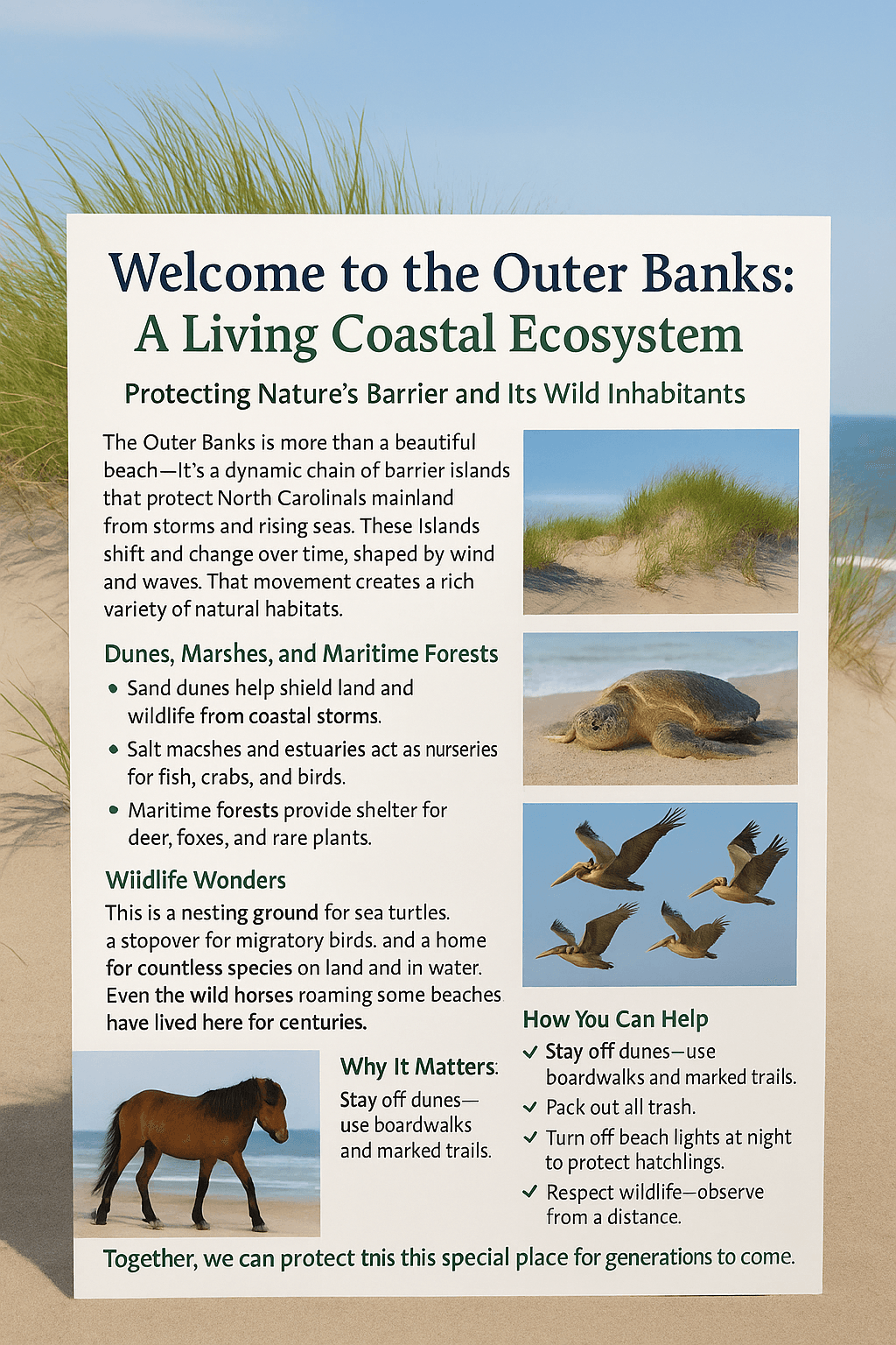 We implement hands-on stewardship programs that empower individuals and groups to take direct action in preserving the coastal environment. Our programs include habitat restoration, wildlife monitoring, and coastal resilience projects that benefit both the ecosystem and the community. Stewardship Programs Our Mission Education, Outreach and Environmental Stewardship We implement hands-on stewardship programs that empower individuals and groups to take direct action in preserving the coastal environment. Our programs include habitat restoration, wildlife monitoring, and coastal resilience projects that benefit both the ecosystem and the community. Stewardship Programs Our Mission Education, Outreach and Environmental Stewardship