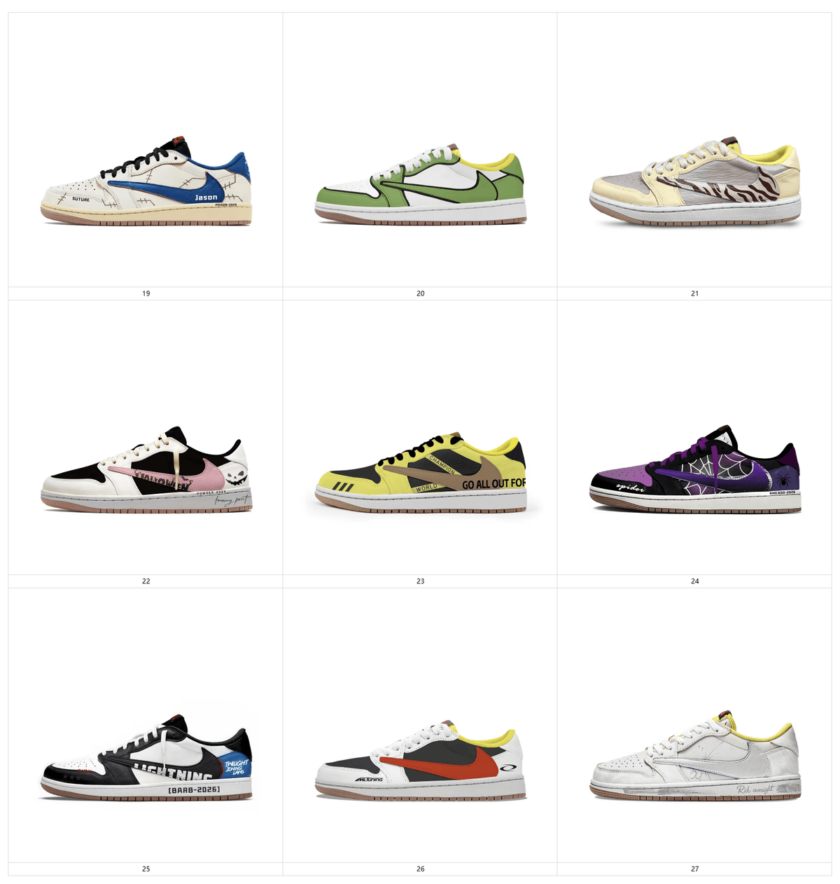 Modified shoes-Travis Scott x A J 1