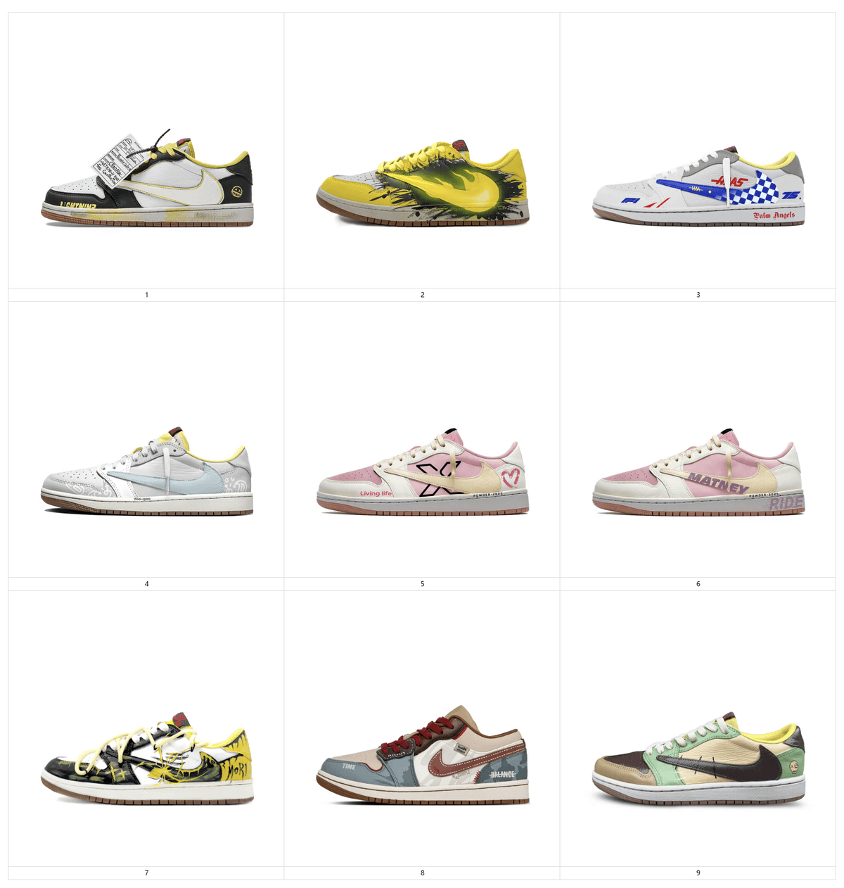 Modified shoes-Travis Scott x A J 1