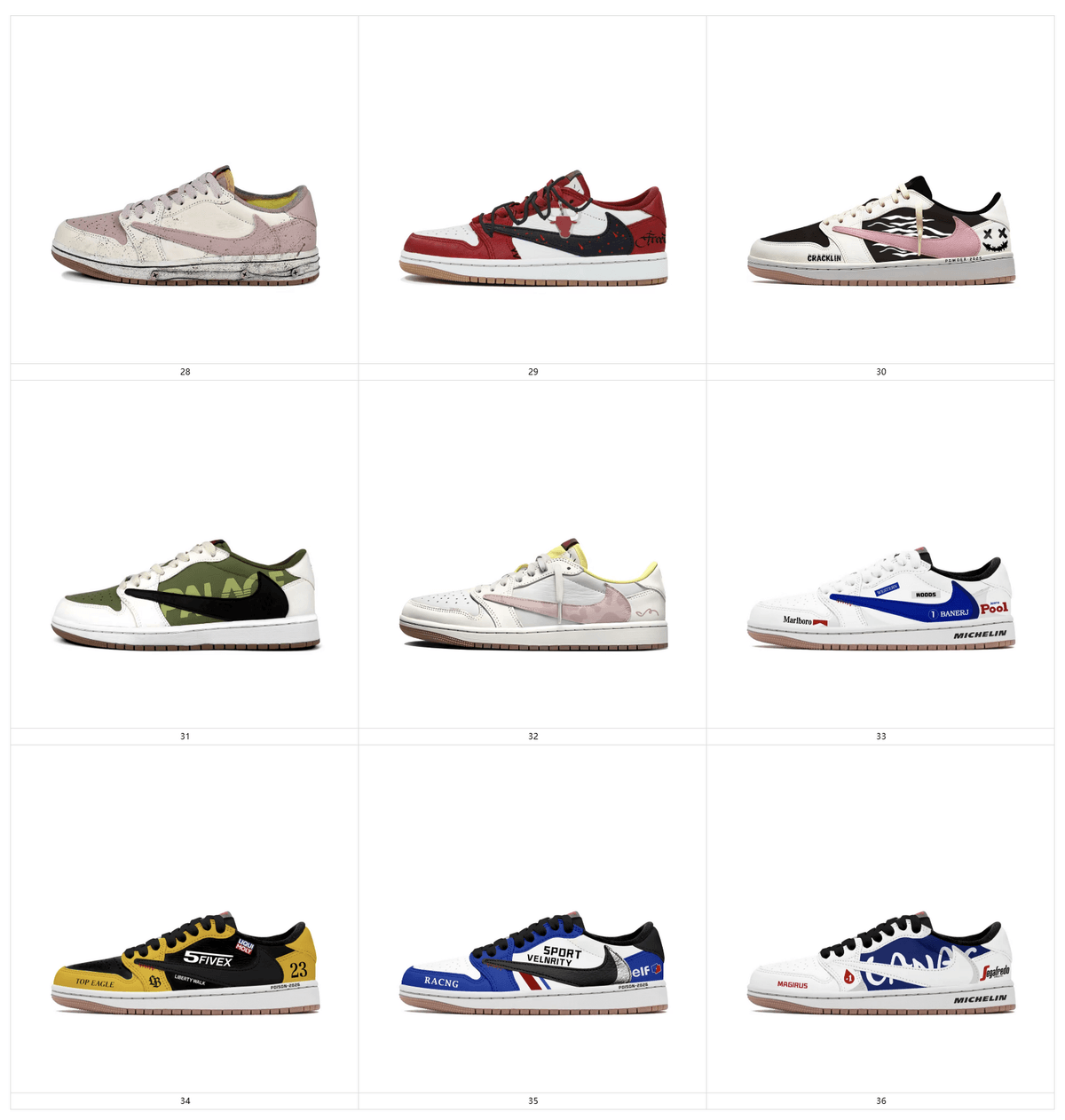 Modified shoes-Travis Scott x A J 1