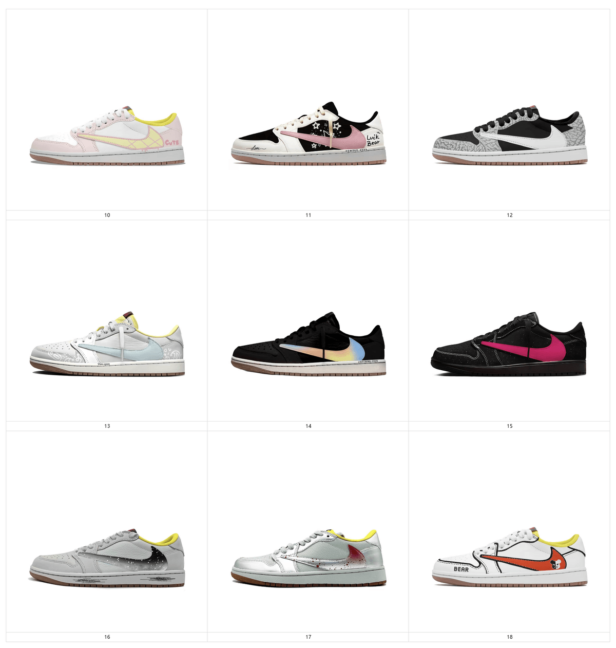 Modified shoes-Travis Scott x A J 1